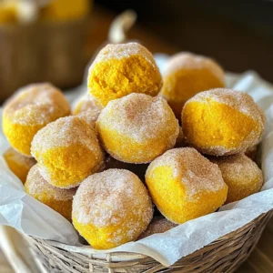 To make these delightful treats, you need a few key items. Here’s the list: - 1 cup canned pumpkin puree - 1/2 cup sugar - 1/4 cup brown sugar - 1/2 cup unsalted butter, melted - 2 large eggs - 1 teaspoon vanilla extract - 2 cups all-purpose flour - 1 teaspoon baking soda - 1 teaspoon baking powder - 1 teaspoon ground cinnamon - 1/2 teaspoon ground nutmeg - 1/4 teaspoon salt - 1/4 cup sugar (for rolling) - 2 teaspoons ground cinnamon (for rolling) Canned pumpkin puree creates a smooth base. It adds great flavor and moisture. I love using it because it saves time. Ground cinnamon and nutmeg bring warmth and spice. They are key for that cozy fall taste. Unsalted butter adds richness. It helps create a soft texture. Sugar and brown sugar add sweetness. Brown sugar adds a touch of caramel flavor. Eggs help bind the mix and give it structure. Baking soda and baking powder help the donuts rise. This makes them light and fluffy. Using the right amounts is crucial. For 24 donut holes, stick to the recipe. Each ingredient plays a vital role. Too much flour makes them dry. Too little sugar makes them bland. Follow the measurements closely. This ensures each bite is perfect. Start by preheating your oven to 350°F (175°C). This step is key for even baking. While the oven heats up, grab a mini muffin tin or donut hole pan. Grease it well to prevent sticking. I like to use unsalted butter for this. In a large bowl, add 1 cup of canned pumpkin puree. Then, pour in 1/2 cup of sugar and 1/4 cup of brown sugar. Next, add 1/2 cup of melted unsalted butter. Crack in 2 large eggs and include 1 teaspoon of vanilla extract. Whisk these ingredients together until they are smooth and well combined. This mixture should feel rich and creamy. In a separate bowl, sift together 2 cups of all-purpose flour, 1 teaspoon of baking soda, 1 teaspoon of baking powder, 1 teaspoon of ground cinnamon, 1/2 teaspoon of ground nutmeg, and 1/4 teaspoon of salt. Sifting helps mix the ingredients and adds air. Slowly add this dry mix to the pumpkin mixture. Stir gently until just combined. Don't overmix; lumps are fine! Now, fill each cavity of your prepared muffin tin about two-thirds full with the batter. This allows space for rising. Place the tin in the oven and bake for 12-15 minutes. To check if they’re done, insert a toothpick in the center. If it comes out clean, they are ready! While the donut holes cool slightly, it’s time to prepare the coating. In a shallow bowl, mix together 1/4 cup of sugar and 2 teaspoons of ground cinnamon. Once the donut holes are cool enough to handle but still warm, roll each one in the cinnamon-sugar mixture. Make sure they are fully coated. This adds a sweet crunch that you will love! Finally, place them on a wire rack to cool completely. When mixing your batter, start with the wet ingredients. Combine pumpkin puree, sugar, brown sugar, melted butter, eggs, and vanilla in a large bowl. Whisk these until smooth. This helps the flavors blend well. Next, sift the dry ingredients in a separate bowl. This step keeps your flour light and fluffy. Slowly add the dry mix to the wet mix. Stir gently until just combined. Do not over-mix; lumps are okay. This will keep your donut holes soft. For the best results, preheat your oven to 350°F (175°C). This is key for even baking. Fill each muffin tin cavity about two-thirds full with batter. Bake the donut holes for 12 to 15 minutes. Check for doneness by inserting a toothpick in the center. If it comes out clean, they are ready. Remember, each oven can be different. Keep an eye on your donut holes as they bake. After baking, let the donut holes cool slightly in the pan for about 5 minutes. They should be warm but not hot. This helps the cinnamon sugar stick well. Prepare your cinnamon-sugar mixture while they cool. Once cool enough to handle, roll each donut hole in the mixture. Coat them well for a sweet and spicy crunch. Finally, place them on a wire rack to cool completely. Enjoy your delightful treat! {{image_2}} You can easily boost flavor by adding chocolate chips or nuts. Chocolate chips bring a sweet touch. Nuts add a pleasant crunch. Use about 1/2 cup of either. Fold them into the batter after mixing the wet and dry ingredients. This small step adds variety to your donut holes. If you prefer a glaze, skip the rolling step. Instead, mix powdered sugar with milk to create a smooth glaze. Aim for a thick but pourable consistency. Drizzle the glaze over warm donut holes. This creates a sweet and sticky finish that many love. You can also add a pinch of cinnamon to the glaze for extra flavor. You can change the spices for different flavors. For a warm twist, add more cinnamon or nutmeg. You might also try ginger or allspice. Start with an extra 1/4 teaspoon and adjust to your liking. This way, you can customize the taste to fit your mood or season. Enjoy experimenting with flavors! To keep your donut holes fresh, place them in an airtight container. Store them at room temperature for one to two days. If you want to keep them longer, refrigerate them for up to a week. Make sure they cool completely before storing to avoid sogginess. Freezing is a great option for longer storage. First, let the donut holes cool completely. Then, place them in a single layer on a baking sheet. Freeze them for about two hours until they are firm. After that, transfer them to a freezer bag. They can last up to three months in the freezer. To enjoy your donut holes warm, you can reheat them easily. For the oven, preheat it to 350°F (175°C). Place the donut holes on a baking sheet and heat for about 5-10 minutes. If you prefer the microwave, heat them for about 15-20 seconds. Enjoy them fresh, with that warm, cinnamon-sugar coating! Yes, you can use fresh pumpkin. Start by roasting a pumpkin. Cut it in half, remove the seeds, and bake until soft. Then, scoop out the flesh and mash it. You need about one cup of fresh pumpkin puree. Fresh pumpkin can add a richer flavor to your donut holes. To reheat donut holes, preheat your oven to 350°F. Place the donut holes on a baking sheet. Warm them for about 5 to 7 minutes. This method keeps them soft and tasty. You can also use a microwave for 10 to 15 seconds, but the oven gives a better texture. You know the donut holes are done when a toothpick comes out clean. Insert it into the center of a donut hole. If it comes out clean with no batter stuck, they are ready. The edges will also look golden brown, which is a good sign. You can find cinnamon sugar pumpkin donut holes at many bakeries in fall. Some cafes also offer them during the pumpkin season. If you prefer homemade, follow my recipe for a fresh batch! You now have a clear guide to making delicious cinnamon sugar pumpkin donut holes. We covered essential ingredients, steps to bake, tips for success, and unique variations. You learned how to store leftovers and reheat them just right. With these insights, you can create a sweet treat for any occasion. Enjoy baking and share your special donut holes with friends and family!