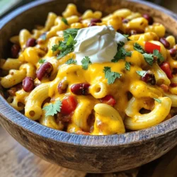 - 1 pound ground beef or turkey - 1 medium onion, diced - 2 cloves garlic, minced - 1 red bell pepper, diced - 1 can (15 ounces) kidney beans, drained and rinsed - 1 can (15 ounces) diced tomatoes with green chilies - 2 cups beef or vegetable broth - 2 cups elbow macaroni - 2 teaspoons chili powder - 1 teaspoon cumin - 1 teaspoon paprika - Salt and pepper to taste - 2 cups shredded cheddar cheese - 1 cup sour cream (optional for serving) - Fresh cilantro or green onions for garnish When I make Slow Cooker Chili Mac Cheese, I focus on quality ingredients. You can start with 1 pound of ground beef or turkey. Both add great flavor, and you can choose based on your taste or diet. Next, I dice 1 medium onion and mince 2 cloves of garlic. These two add depth and a lovely aroma. I love the color and crunch of a red bell pepper, so I dice one and toss that in, too. For protein, I use 1 can of kidney beans. Rinse them well; this helps reduce sodium. I also add 1 can of diced tomatoes with green chilies for a nice kick. To make it creamy, I use 2 cups of beef or vegetable broth. Then comes the fun part—2 cups of elbow macaroni! Make sure to add 2 teaspoons of chili powder, 1 teaspoon of cumin, and 1 teaspoon of paprika. These spices bring warmth and flavor to the dish. Finally, I season with salt and pepper to taste. Don’t forget the cheese! I stir in 2 cups of shredded cheddar cheese about 30 minutes before serving. If you like a bit of tang, add 1 cup of sour cream on top when serving. Fresh cilantro or green onions make a great garnish and add a pop of color. This dish is not just easy to make; it’s a comforting meal full of flavor! - Browning the Ground Beef or Turkey Start by heating a skillet over medium heat. Add your ground beef or turkey. Cook until it turns brown. Make sure to break it up with a spatula. This step adds great flavor to your dish. Drain any extra fat and transfer the meat to your slow cooker. - Adding Vegetables and Beans Next, add the diced onion, minced garlic, and diced red bell pepper to the slow cooker. Stir them in well with the meat. Then, open a can of kidney beans. Drain and rinse them, and toss them in too. Don't forget to add the diced tomatoes with green chilies for a nice kick! - Incorporating Broth and Seasonings Pour in the beef or vegetable broth. This will help cook the macaroni later. Now add the uncooked elbow macaroni. Sprinkle in the chili powder, cumin, paprika, and a bit of salt and pepper. Mix everything together until you see an even blend. - Setting the Slow Cooker Cover the slow cooker with its lid. Set the heat to low for 5-6 hours or high for 3-4 hours. This step allows all the flavors to meld together. You can check it halfway through to see how it’s coming along. - Stirring in Cheese About 30 minutes before serving, it’s time to add cheese. Stir in 2 cups of shredded cheddar cheese. This will make your chili mac creamy and delicious. Mix well until the cheese melts, creating a rich sauce. - Adjusting Seasonings Once done, taste your dish. If it needs a little more flavor, add more salt, pepper, or spices. Adjusting the seasonings helps bring out the best taste. - Garnishing the Dish Serve your chili mac hot. You can add a dollop of sour cream on top. Sprinkle fresh cilantro or green onions for a nice touch. This makes the dish look great and adds extra flavor! To ensure even cooking, make sure to cut all your veggies into similar sizes. This way, they cook at the same rate. When you brown the meat, do it in small batches if your skillet is crowded. This helps achieve a nice sear that adds flavor. To avoid mushy pasta, add the elbow macaroni towards the end of cooking. Stir it in about 30 minutes before you serve. This way, the pasta gets soft but still has some bite. Spice adjustments can elevate your chili mac. Start with the suggested chili powder, cumin, and paprika. If you like it spicier, try adding more chili powder or cayenne pepper. Adding heat with jalapeños is easy! Just chop them up and mix them in. Use fresh jalapeños for a bright flavor or canned ones for more heat. Adjust the amount based on your taste. For lean protein options, ground turkey works great. It’s lower in fat but still tasty. You can also use plant-based meat alternatives for a vegetarian option. Ingredient substitutions can help too! Swap kidney beans for black beans or pinto beans. You can also use whole wheat elbow macaroni for added fiber. Don't hesitate to experiment with different veggies, like corn or zucchini, to boost nutrition. {{image_2}} You can make a tasty vegetarian chili mac by replacing meat with quinoa or lentils. Quinoa adds a nice texture and protein. Cook about a cup of quinoa according to the package. For lentils, use one can, drained and rinsed. Both options work well with the same spices and flavors in the recipe. You’ll still get that hearty feel without the meat! Cheese makes everything better, right? While cheddar is the classic choice, you can switch it up for more flavor. Try pepper jack for a spicy kick or mozzarella for a creamy taste. You can even mix cheeses! A blend of sharp cheddar and cream cheese will give you a rich, smooth texture that everyone will love. Add your favorite veggies to make this dish even better. Corn brings sweetness and color, while zucchini adds a nice crunch. Chop them up and toss them in with the other ingredients. You can also add bell peppers or spinach for extra nutrients. The more veggies, the more flavor! To keep your chili mac cheese fresh, refrigerate it right away. Let it cool to room temperature before storage. This helps prevent bacteria growth. Place it in an airtight container. This keeps moisture in and air out. The best containers for storage are glass or plastic. Make sure they seal tightly. If you want to save space, use smaller containers. This makes it easy to grab a meal later. When you’re ready to enjoy your leftovers, you have two main options: microwave or stovetop. For the microwave, place a portion in a bowl. Cover it with a paper towel. Heat in short bursts, stirring in between. This helps heat evenly. If you prefer stovetop reheating, pour the chili mac into a pan. Add a splash of broth if it looks dry. Heat over medium heat, stirring often. This helps keep the texture creamy. Freezing is a great way to save portions for future meals. First, let the chili mac cool completely. This stops ice crystals from forming. Then, scoop servings into freezer-safe bags or containers. Label each bag with the date. This helps you track how long it’s been in the freezer. You can freeze it for up to three months. When you’re ready to eat, thaw overnight in the fridge. Then reheat using your chosen method. Can I use other types of noodles? Yes, you can use other types of noodles. Small shapes like shells or rotini work well. Just make sure they cook in the time specified. You may need to adjust the cooking time for different noodles. How long can I store leftovers? You can store leftovers in the fridge for up to three days. Keep it in an airtight container. If you want to save it longer, freeze it for up to three months. Is it possible to make this dish spicy? Absolutely! You can add diced jalapeños or extra chili powder. Adjust the spice to your taste. You can even use spicy sausage instead of beef or turkey for more heat. Can I prepare this dish in advance? Yes, you can prep the ingredients a day ahead. Chop the veggies and store them in the fridge. Just assemble everything in the slow cooker when you're ready to cook. This blog post shared a simple recipe for Slow Cooker Chili Mac Cheese, covering key ingredients, preparation steps, and serving tips. You learned how to combine flavors while cooking with easy variations and storage advice. Remember, cooking is about fun and exploration. Feel free to adjust and experiment with the recipe. Enjoy your cooking journey, and make this dish your own!