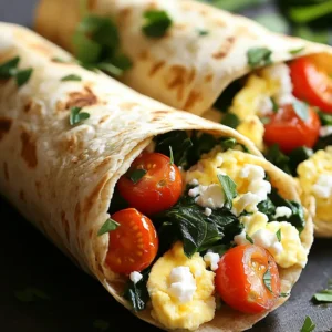 - 6 large egg whites - 1 cup spinach, chopped - 1/2 cup cherry tomatoes, halved - 1/4 cup feta cheese, crumbled - 1/4 cup low-fat cottage cheese - 1/4 teaspoon garlic powder - Salt and pepper to taste - Olive oil spray - Fresh herbs for garnish (optional) - Whole wheat tortillas - Other wrap ideas for variation When I make these high-protein egg white breakfast wraps, I start with the egg whites. They are low in calories but high in protein. This makes them perfect for a healthy breakfast. I use six large egg whites. They create a fluffy base for my wraps. Next, I add a cup of chopped spinach. Spinach brings a fresh taste and great color. It also packs in vitamins. For a burst of flavor, I include half a cup of halved cherry tomatoes. They add sweetness and a juicy bite to the wrap. I mix in a quarter cup of crumbled feta cheese. Feta gives a salty kick that complements the veggies. Then, I add a quarter cup of low-fat cottage cheese. This adds creaminess and more protein. To season the mixture, I use a quarter teaspoon of garlic powder. It gives a nice aroma and flavor boost. I also sprinkle in salt and pepper to taste. These simple seasonings make the wraps more tasty. For cooking, I spray my skillet with olive oil. This keeps the egg whites from sticking and adds a little healthy fat. Finally, I choose whole wheat tortillas for wrapping. Whole wheat is a smart choice for more fiber. If I want to mix it up, I explore other wrap ideas too. I love trying different flavors and textures in my breakfast wraps. First, grab a large bowl. Add 6 large egg whites into the bowl. Now, sprinkle in 1/4 teaspoon of garlic powder. Don't forget to add salt and pepper to taste. Whisk everything together well. Make sure the mixture is smooth and all the flavors blend. Next, take a non-stick skillet and spray it with olive oil. Heat the skillet over medium-low heat. Once hot, pour half of your egg white mixture into the skillet. Let it spread out evenly. Cook it for about 2-3 minutes. Watch for the edges to start setting. After that, sprinkle half of the chopped spinach, cherry tomatoes, feta cheese, and cottage cheese on one half of the egg white. This adds great flavor! Now, gently fold the other half over the fillings. You want to create a half-moon shape. Cook it for another 1-2 minutes. The cheese should melt a bit, and the egg should be fully cooked. Carefully move the wrap to a plate and cover it to keep warm. Repeat this process with the remaining ingredients to cook the second wrap. To serve, take your wraps and roll them in whole wheat tortillas. You can slice them in half if you want. For a nice touch, you can garnish with fresh herbs if you have them. This adds color and flavor! Enjoy your high-protein egg white breakfast wraps! To cook your egg whites just right, control the heat. Use medium-low heat. This way, the whites cook evenly without burning. A good non-stick skillet is key. It helps the egg whites slide out easily and keeps them from sticking. Want to boost flavors? Try different cheeses like mozzarella or goat cheese. Add herbs like basil or dill for more taste. You can also change the veggies. Use bell peppers or mushrooms instead of spinach. Get creative with what you have! Prep your ingredients ahead to save time. Chop veggies and store them in bags. You can whisk egg whites and keep them in the fridge. For storage, wrap your cooked wraps tightly in foil or plastic. They last well in the fridge for up to three days. {{image_2}} You can make this wrap vegetarian by swapping out the cheese. Use a plant-based cheese or skip it altogether. You can also replace cherry tomatoes with bell peppers for a crunchy bite. If you want more greens, add kale or arugula. These swaps keep the protein high while fitting a vegetarian diet. For those who love meat, adding cooked chicken or turkey boosts the protein even more. Just shred the cooked meat and mix it into the egg whites before cooking. You could also add crispy bacon or sausage for that savory taste. This makes for a hearty breakfast to start your day right. If you want to cut carbs, use leafy greens like lettuce instead of tortillas. Large spinach or romaine leaves work well. They hold the filling nicely and add a fresh crunch. You can also try other low-calorie wraps, like cauliflower or zucchini wraps. These options keep your breakfast light but filling. To keep your egg white wraps fresh, store them in the fridge. Use an airtight container to prevent moisture loss. You can also wrap each one in plastic wrap before placing them in the container. If you want to keep them longer, freeze the wraps. Place parchment paper between each wrap to stop them from sticking together. This way, you can grab one whenever you want! For reheating, you have two great options: the microwave or the oven. The microwave is quick and easy. Place the wrap on a microwave-safe plate and heat for about 30 seconds. Check if it's warm enough; if not, add more time in 10-second intervals. The oven method takes longer but keeps the wrap crispy. Preheat the oven to 350°F (175°C) and warm the wrap for about 10 minutes. This helps the cheese melt nicely! These wraps last about 3 to 4 days in the fridge. If frozen, they can stay good for up to 2 months. Just remember to label your container with the date. This helps you know when to eat them. After that, they may lose flavor and texture. Enjoy them while they're fresh for the best taste! Eating a high-protein breakfast helps you feel full longer. Protein is key for muscle growth and repair. It gives you energy and helps maintain a healthy weight. Including protein at breakfast helps balance your diet. This can lead to better overall health. For a high-protein start, egg whites are a great choice. They are low in calories and high in protein. Yes, you can use whole eggs if you prefer. Whole eggs add more flavor and richness. They also provide healthy fats and additional nutrients. However, they do contain more calories and cholesterol. If you want to keep it lower in fat, stick with egg whites. Egg whites still give you a great protein boost without the extra calories. To make this recipe dairy-free, swap out the cheese. You can use dairy-free cheese or avocado for creaminess. Nutritional yeast is another great option for a cheesy flavor. Use almond or coconut yogurt in place of cottage cheese. These swaps keep the wraps tasty while meeting your dietary needs. High-protein egg white wraps are easy to make and tasty. You need simple ingredients like egg whites, spinach, and cheese. We explored cooking steps, tips for perfect eggs, and how to customize your wraps. You can even store leftovers for later. Whether you want veg options or meat-filled wraps, there's something for everyone. Enjoy these wraps to start your day with energy and nutrition. I'm excited for you to try them!