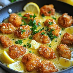 To make Minute Garlic Butter Chicken Bites, gather these items: - 1 lb (450g) boneless skinless chicken breasts, cut into bite-sized pieces - 4 tablespoons unsalted butter - 5 cloves garlic, minced - 1 teaspoon dried oregano - 1 teaspoon paprika - Salt and pepper to taste - 1 tablespoon fresh parsley, chopped (for garnish) - Zest and juice of 1 lemon When measuring, use a kitchen scale for the chicken. This ensures you have the right amount. For butter, use tablespoons. Use a knife to mince the garlic finely. For spices, a teaspoon works well. Accurate measuring helps your dish turn out perfect. If you need to swap ingredients, here are some ideas: - Chicken: Use turkey or firm tofu instead. - Butter: Olive oil works if you want a dairy-free option. - Garlic: Garlic powder can replace fresh garlic. Use less, about ⅛ teaspoon. - Herbs: Swap oregano for thyme or basil if you prefer. - Lemon: Lime juice and zest can give a different but tasty twist. Feel free to mix and match based on what you have. This recipe stays tasty no matter what! Start by cutting the chicken into bite-sized pieces. Use one pound of boneless, skinless chicken breasts. Next, season the pieces well. Sprinkle salt, pepper, paprika, and oregano over the chicken. Mix it well to ensure every piece gets flavor. Grab a large skillet and put it on medium heat. Add four tablespoons of unsalted butter to the skillet. Let the butter melt until it bubbles. Once melted, add five minced garlic cloves. Sauté the garlic for about one minute. Watch it closely so it doesn’t burn. Now, it’s time to add the chicken to the skillet. Place the seasoned chicken in a single layer. Cook the chicken for about three to four minutes on one side. You want it to turn golden brown. After that, flip the pieces over. Cook for another three to four minutes. Make sure the chicken reaches a safe temperature of 165°F (75°C). Once it’s done, squeeze the juice of one lemon into the skillet. Add the lemon zest, too. Stir everything together and let it cook for an extra minute. This helps mix all the yummy flavors. Finally, remove the skillet from heat and top with fresh chopped parsley for a bright finish. To boost the taste of garlic butter chicken bites, use fresh herbs. Fresh parsley adds color and flavor. You can also sprinkle some red pepper flakes for heat. If you like citrus, add zest from oranges or limes. This gives a fresh twist to your dish. To keep chicken tender, watch the cooking time. Cook for 3-4 minutes on each side. Check the internal temperature. It should be 165°F or 75°C. If you cook it too long, it can dry out. If you have a meat thermometer, use it for best results. Serve these bites in a warm skillet. Add lemon wedges on the side for extra flavor. They pair well with rice or a fresh salad. You can also serve them in tacos or as a sandwich. For a fun twist, try them with a dipping sauce. {{image_2}} You can make this dish even better by adding vegetables. Veggies add color and nutrition. Try bell peppers, zucchini, or broccoli. Cut them into small pieces. Add them to the skillet after the garlic. Sauté them for a few minutes. Then, add the chicken. The veggies will cook perfectly and soak up the garlic butter flavor. If you want to change the taste, use different seasonings. Instead of oregano, try thyme or basil. For more heat, add red pepper flakes. You can also use Italian seasoning for a twist. Experiment with what you have in your spice rack. Each blend will give your chicken a new flavor. You don’t have to stick with chicken. You can use shrimp, pork, or tofu. If using shrimp, cook them for about 2-3 minutes on each side. For pork, cut it into bite-sized pieces and cook until it reaches 145°F (63°C). Tofu works well too; just press it to remove water and cook until golden. Each protein will give a unique taste to the dish. Store leftover garlic butter chicken bites in an airtight container. Make sure to cool them first. They will stay fresh for up to three days in the fridge. When ready to eat, check for any off smells or changes in color. You can freeze these chicken bites too! Place them in a freezer-safe bag or container. Remove as much air as possible to prevent freezer burn. They will last for about two months in the freezer. For the best taste, eat them sooner rather than later. To reheat, use a skillet over medium heat. Add a bit of butter or oil to keep them moist. Cook for 5-7 minutes, stirring often, until heated through. You can also use a microwave. Heat in short intervals, checking often to avoid overcooking. Yes, you can use frozen chicken. Just remember to thaw it first. I suggest letting it sit in the fridge overnight. This way, the chicken cooks evenly. If you need to cook it faster, place it in cold water. Change the water every 30 minutes until thawed. Once thawed, cut it into bite-sized pieces and season as usual. Garlic butter chicken bites pair well with many sides. I love serving them with rice or pasta. You can also add a fresh salad for crunch. Roasted veggies like broccoli or bell peppers add color and nutrition. Feel free to get creative and mix your favorite sides! The best way to check chicken is by using a meat thermometer. The chicken should reach 165°F or 75°C. If you don’t have a thermometer, cut a piece in half. The meat should be white and the juices should run clear. If you see pink, keep cooking until it’s done. This blog post covered all you need for garlic butter chicken bites. We looked at ingredients, how to cook them, and tasty tips. You learned ingredient substitutions, cooking steps, and options for adding vegetables. Remember to store properly so your bites stay fresh. Use these ideas to make your meal fun and tasty. Now, you are ready to impress your family and friends with your cooking skills. Enjoy every bite!