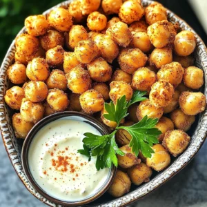 - Canned chickpeas (15 oz) - Olive oil - Ranch seasoning mix - Garlic powder - Onion powder - Smoked paprika - Nutritional yeast - Salt and pepper to taste The main ingredients for Air Fryer Ranch Chickpea Crunch are simple and easy to find. First, grab a can of chickpeas. You need 15 ounces, drained and rinsed. These little legumes pack a punch of protein and fiber. Next, get some olive oil. Two tablespoons will help the spices stick and add richness. Finally, you need ranch seasoning mix. You can use store-bought or make your own. For extra flavor, add garlic powder, onion powder, and smoked paprika. These spices bring out the best in your chickpeas. They add depth and a savory touch that makes them hard to resist. If you want to amp up the flavor even more, consider adding nutritional yeast. This is optional but gives a cheesy taste without dairy. Don't forget to season with salt and pepper to your liking. This will enhance all the other flavors. With these ingredients, you can create a crunchy, tasty snack that everyone will love! 1. Preheat the air fryer: Set it to 400°F (200°C). Let it warm up for about 5 minutes. This step helps cook the chickpeas evenly. 2. Rinse and dry the chickpeas: Open the can and drain the chickpeas. Rinse them under cold water. Pat them dry with paper towels. This helps make them nice and crunchy. 1. Mixing in a large bowl: In a big bowl, add the dry chickpeas. Pour in the olive oil, ranch seasoning, garlic powder, onion powder, smoked paprika, salt, and pepper. Toss everything together until the chickpeas are well coated. 2. Adding optional ingredients: If you like, sprinkle in nutritional yeast. Toss again to mix it well. This ingredient gives a cheesy flavor. 1. Cooking time and temperature: Place the seasoned chickpeas in the air fryer basket. Make sure they are in a single layer. Cook them for 15-20 minutes. 2. Shaking the basket for even cooking: Halfway through cooking, shake the basket. This helps them cook evenly and get crunchy all around. When they are golden brown, they are ready! To get the best crunch with your chickpeas, dry them well. After rinsing, use paper towels to pat them dry. This step is key. It removes moisture that can make them soggy. When you cook the chickpeas, make sure to spread them out in a single layer. This allows hot air to circulate around each chickpea. Cooking in batches is fine, but keep them spaced. Want to amp up the flavor? Try adding spices like cayenne pepper or dill. These bring a new twist to your ranch flavor. If you prefer, make your own ranch seasoning. Mix dried herbs like parsley, dill, and chives for a fresh taste. For a fun presentation, serve the crunchy chickpeas in a colorful bowl. Place a small dish of ranch dressing on the side for dipping. Garnish with fresh herbs like parsley or chives. This adds a nice touch and makes it look appealing. Pair the chickpeas with dips like hummus or guacamole for a tasty snack. They also go well with fresh veggies or pita chips. Enjoy your tasty Air Fryer Ranch Chickpea Crunch! {{image_2}} You can spice up your Air Fryer Ranch Chickpea Crunch in fun ways. - Spicy Ranch Chickpeas: Add some heat by mixing in cayenne pepper or chili powder. Start with a small pinch, then adjust to your taste. This gives your chickpeas a nice kick. - Herb-infused Chickpea Crunch: Try adding dried herbs like dill, oregano, or thyme. They will give your crunchy snack a fresh taste. Mix the herbs in with the ranch seasoning for a more complex flavor. You can easily modify this recipe to fit your dietary needs. - Gluten-free options: Most ranch seasoning mixes are gluten-free. Just check the label to be sure. This way, you can enjoy these crunchy snacks without worry. - Vegan adaptations: This recipe is already vegan since it uses chickpeas and plant-based ingredients. If you want more flavor, increase the amount of nutritional yeast. It adds a cheesy taste without dairy. Switching ingredients can lead to new tastes and textures. - Alternatives to ranch seasoning: If you cannot find ranch seasoning, use a mix of garlic powder, onion powder, and dried herbs. This will create a tasty base for your chickpeas. - Other legumes to use: Chickpeas are great, but you can also use black beans or lentils. Just make sure to adjust the cooking time. Each legume will have a different crunch level. To store leftover chickpeas, place them in an airtight container. Make sure they cool down first. This keeps them fresh and prevents moisture loss. When you want some tasty snacks, you can reheat them in the air fryer. Just cook them at 350°F for 5 minutes. This helps bring back their crunch. In an airtight container, these crunchy chickpeas last about 3 to 5 days. For longer storage, you can freeze them. Spread the chickpeas on a baking sheet and freeze for a few hours. After that, place them in a freezer bag. They can stay good in the freezer for up to 3 months. To avoid sogginess, make sure to store them in a cool, dry place. Do not add any dips or sauces until you are ready to eat. If you want to keep them crispy, try reheating them in the air fryer. This method helps maintain their delightful crunch. Yes, you can use dried chickpeas. First, you need to soak them overnight. This softens the chickpeas. After soaking, cook them until tender. This takes about 1 to 2 hours. Once cooked, drain and rinse the chickpeas. Then, follow the same steps in the recipe. Canned chickpeas are quicker, but dried ones can have a better taste. Cook the chickpeas for 15 to 20 minutes at 400°F (200°C). Shake the basket halfway through cooking. This helps them cook evenly. You'll know they are done when they are golden brown and crunchy. Keep an eye on them to prevent burning, as air fryers can vary in heat. Air Fryer Ranch Chickpea Crunch is great as a snack on its own. You can also serve it with a dip, like ranch dressing. It pairs well with salads for added crunch. You can sprinkle them on soups for texture. Mix them into grain bowls for a tasty meal. Enjoy experimenting with different pairings! In this article, we explored how to make tasty Air Fryer Ranch Chickpea Crunch. You learned about the key ingredients, mainly canned chickpeas, olive oil, and ranch seasoning. The cooking steps, tips for crunchiness, and flavor variations were also covered. You can easily adjust the recipe to fit your taste and diet needs. Enjoy your delicious, healthy snack! With these tips, you will impress others with your cooking skills.