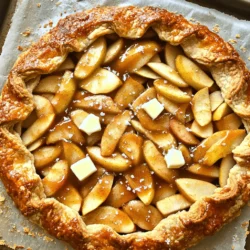 To make the Warm Salted Caramel Apple Galette, you need simple and fresh ingredients. Here is the list: - 1 pie crust (store-bought or homemade) - 3 large apples (e.g., Granny Smith, Honeycrisp) - ⅓ cup brown sugar - 1 tablespoon lemon juice - 1 teaspoon ground cinnamon - ¼ teaspoon nutmeg - 1 tablespoon all-purpose flour - ⅓ cup salted caramel sauce - 1 egg, beaten (for egg wash) - Sea salt flakes (for topping) - 1 tablespoon unsalted butter Each ingredient adds a unique flavor. The apples bring sweetness and tartness. Brown sugar adds depth. Lemon juice brightens the dish. The spices like cinnamon and nutmeg give warmth. Flour helps the filling thicken. Salted caramel sauce brings a rich, sweet touch. The egg wash gives the crust a nice shine. Sea salt flakes add a delightful contrast. Lastly, butter adds richness to the filling. Gathering these items sets you up for success. Enjoy the process and the flavors! Start by peeling and coring your apples. I like to use Granny Smith or Honeycrisp. These apples add great flavor. Slice them thinly and place them in a large bowl. Add ⅓ cup of brown sugar, 1 tablespoon of lemon juice, 1 teaspoon of ground cinnamon, and ¼ teaspoon of nutmeg. Sprinkle in 1 tablespoon of all-purpose flour to help thicken the filling. Toss everything together until the apples are well coated. Let this mix sit for about 10 minutes. This allows the flavors to blend beautifully. If you choose homemade pie crust, roll it out on a floured surface. Aim for a 12-inch circle. If you use store-bought crust, simply unroll it on a parchment-lined baking sheet. The crust should be about ⅛ inch thick. This thickness helps create a nice, flaky texture. Now it’s time to put everything together. Place the apple filling in the center of your rolled-out crust. Make sure to leave about a 2-inch border all around. Drizzle ⅓ cup of salted caramel sauce over the apples. This adds that sweet, salty flavor we love. Carefully fold the edges of the crust over the apples. Pleat the crust as needed to create a rustic look. Preheat your oven to 400°F (200°C). Brush the crust edges with a beaten egg to get a golden color. Sprinkle sea salt flakes over the caramel sauce. Dot the apples with 1 tablespoon of small butter pieces for richness. Bake your galette for 25 to 30 minutes. Look for a golden brown crust and tender apples. After baking, let the galette cool for about 10 minutes. This helps the filling set a bit. Slice it up and serve warm. Drizzle with extra salted caramel sauce if you like. Enjoy the sweet and salty goodness! Choosing the right apples makes a big difference. I like to use a mix of tart and sweet apples. Granny Smith apples add zing, while Honeycrisp apples give a nice sweetness. Aim for three large apples, and make sure they are firm. This helps them hold up during baking. A flaky crust makes this galette shine. If you use store-bought crust, let it sit at room temperature first. For homemade, keep your butter cold. This keeps the crust light and flaky. Roll it out evenly to about 12 inches wide. A rustic look is part of the charm, so don’t stress about perfection! You can use homemade or store-bought salted caramel sauce. If you want to make your own, cook sugar until it melts, then add cream and salt. It’s easy and tastes amazing! If you’re short on time, store-bought works well too. Just warm it slightly before pouring over the apples. This galette is best served warm. I love to drizzle extra salted caramel sauce on top. A scoop of vanilla ice cream adds a creamy touch. You can also sprinkle some sea salt flakes for a nice finish. This dessert is perfect for cozy nights or special gatherings. {{image_2}} You can change the taste of the galette with spices and fruits. Try adding ginger or allspice to the apple filling for a warm kick. You can also mix in some dried cranberries or raisins for extra sweetness. For a twist, use pears or berries instead of apples. Each fruit brings its own unique flavor and texture. If you want a gluten-free galette, use a gluten-free pie crust. You can find many options at stores or make one at home. For a vegan version, swap the egg wash with a plant-based milk like almond or oat. Replace the butter with coconut oil for a rich taste without dairy. These adjustments let everyone enjoy this treat. To make your galette look stunning, serve it on a rustic wooden board. You can dust it lightly with powdered sugar for a sweet touch. Add fresh mint leaves for color and aroma. Drizzle more salted caramel sauce over the top right before serving. These small details transform your galette into a showstopper. To keep your galette fresh, let it cool completely. Then, cover it with plastic wrap or foil. Store it in the fridge for up to three days. This helps maintain the flavor and texture of the apples and crust. When you're ready to enjoy your galette again, preheat your oven to 350°F (175°C). Place the galette on a baking sheet. Heat for about 10–15 minutes or until warm. This keeps the crust crispy while warming the apples and caramel. If you want to save some for later, you can freeze the galette. Wrap it tightly in plastic wrap, then in foil. It can stay in the freezer for up to two months. To eat, thaw it in the fridge overnight, then reheat in the oven as mentioned above. If you don’t have caramel sauce, you can use honey or maple syrup. Both add a sweet touch. You could also make a quick caramel at home with sugar and butter. Just melt sugar until golden, then stir in butter and cream. It’s simple and quick! You’ll know the galette is done when the crust is golden brown. The apples should be soft but not mushy. You can check the apples by poking them with a fork. If they give easily, it’s ready to come out! Yes, you can make the galette ahead of time. Prepare the filling and crust separately. Store them in the fridge for up to a day. When you are ready, assemble and bake. It’s a great way to save time! To reheat, place the galette in a preheated oven at 350°F. Bake for about 10-15 minutes. This warms it through and keeps the crust crispy. You can also use a microwave, but it might make the crust soft. This blog shows you how to make a delicious apple galette. You learned about the right ingredients, detailed steps, and helpful tips. The variations and storage info give you many options to try. Making this dessert is fun and simple. Enjoy experimenting with flavors and sharing your galette. You can impress your friends and family with this tasty treat. Happy baking!