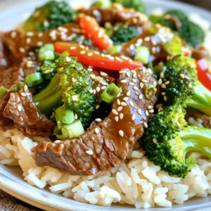 - 1 lb beef flank steak - 4 cups broccoli florets - 1 red bell pepper - 3 tablespoons soy sauce - 2 tablespoons oyster sauce - 1 tablespoon cornstarch - 1 tablespoon sesame oil - 2 cloves garlic, minced - 1 teaspoon fresh ginger, grated - Sesame seeds - Green onions - Cooked jasmine rice for serving When I prepare this dish, I focus on fresh ingredients. The beef can make or break this meal. I choose flank steak for its flavor and tenderness. Slicing it thin against the grain ensures each bite is easy to chew. Broccoli adds a nice crunch. I recommend using bright green florets. They look good and taste fresh. The red bell pepper adds color and sweetness. It balances well with the savory beef. The sauces give depth to the dish. Soy sauce brings umami, while oyster sauce adds a rich savor. Cornstarch helps thicken the sauce and coat the beef. Sesame oil rounds out the flavors with its nutty aroma. Garlic and ginger are key in this recipe. They provide warmth and depth. Mince the garlic fine and grate the ginger for best results. Don't skip the garnishes! Sesame seeds add texture and a nice finish. Green onions give a fresh bite. I serve this dish over jasmine rice, which soaks up the sauce perfectly. First, take a medium bowl. Add the beef slices, soy sauce, oyster sauce, and cornstarch. Mix all the ingredients well. Let this sit for at least 15 minutes. This helps the beef soak up the flavors. The cornstarch will also help make the beef tender. Next, heat a large skillet or wok over medium-high heat. Add vegetable oil to the skillet. Once hot, add minced garlic and grated ginger. Stir them for about 30 seconds. This will fill your kitchen with a lovely aroma. Now, add the marinated beef to the skillet. Spread it out in a single layer. Sear the beef for 2-3 minutes. You want it browned and just cooked through. Then, remove the beef and set it aside. In the same skillet, add a bit more oil if needed. Toss in the broccoli florets and sliced red bell pepper. Stir-fry for about 5 minutes. You want the vegetables to stay bright and just tender. This keeps them crunchy and tasty. Now it’s time to bring everything together. Return the cooked beef to the skillet with the veggies. Drizzle sesame oil over the mixture. Stir everything together to heat through for another 1-2 minutes. Now, your Better Than Takeout Beef and Broccoli is ready to serve! To get a nice sear on your beef, start with high heat. Use a large skillet or wok. Make sure it is hot before adding the beef. This creates a caramelized crust. Sear the beef in one layer. Avoid crowding the pan. Cook for just 2-3 minutes until brown. Remove it quickly to keep it tender. To keep broccoli bright and crisp, do not overcook it. Stir-fry for about 5 minutes. You want the florets to be tender but still vibrant green. Add a splash of water if they start to dry out. This helps steam them slightly. The bright color makes the dish pop. Timing is key to perfect beef and broccoli. Start by marinating the beef first. While it sits, prepare the broccoli and bell pepper. Cook the beef separately, then remove it. Stir-fry the veggies until bright and tender. Finally, combine the beef and veggies together. This method ensures everything is hot and fresh at the same time. {{image_2}} You can switch up the protein in this dish. Use chicken for a lighter taste. Tofu is great for a vegetarian option. Shrimp adds a nice seafood flavor. Each choice brings a unique twist to your beef and broccoli delight. Feel free to mix different sauces for fun flavors. Try teriyaki sauce for a sweet touch. Hoisin sauce adds a nice depth. You can even go spicy with sriracha. These sauces can change the whole dish experience. Don't limit yourself to just broccoli and bell peppers. Snap peas add crunch. Carrots give a sweet flavor. Mushrooms bring a rich taste. Feel free to add any veggies you love. Customize your dish to suit your taste buds! To keep your beef and broccoli fresh, place it in an airtight container. Let the dish cool to room temperature first. Store it in the fridge for up to three days. If you notice any excess moisture, use a paper towel to absorb it. This helps keep the dish from getting soggy. To reheat without losing texture, use the stovetop. Place the dish in a skillet over medium heat. Add a splash of water or broth to keep it moist. Stir gently for about five minutes until heated through. This method helps to restore that fresh, crisp taste. Yes, you can freeze beef and broccoli! Store it in a freezer-safe container. It will stay good for up to three months. When you’re ready to eat, thaw it in the fridge overnight. Reheat it on the stovetop for the best texture. To make this dish gluten-free, swap soy sauce for tamari sauce. Tamari has a similar taste but lacks gluten. Check the oyster sauce too; some brands offer gluten-free options. This way, you can enjoy the same great taste without gluten. Yes, you can use frozen broccoli. It saves time and is still nutritious. Just thaw it before cooking to avoid excess water in the pan. Frozen broccoli may cook faster, so keep an eye on it. Beef and broccoli goes well with several tasty sides. Here are some ideas: - Jasmine rice - Fried rice - Steamed dumplings - Egg rolls - Simple green salad These sides add variety and balance to your meal. You can keep leftovers in the fridge for up to three days. Store them in airtight containers to keep them fresh. This dish reheats well, so you can enjoy it again without losing flavor. Yes, you can prepare some parts in advance. Marinate the beef a day before. Cook the dish and store it in the fridge. Just reheat it when you are ready to serve. This dish combines tasty beef flank steak, fresh veggies, and savory sauces. You learned key steps for marinating, cooking, and stir-frying. I shared tips for great texture and flavor, plus variations for proteins and sauces. Storing and reheating leftovers can keep your meal fresh. Enjoy exploring your options! Dive into this recipe to impress your family and friends. Simple steps await you, so get cooking!