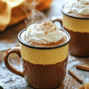 - 4 cups whole milk - 1 cup pumpkin puree - 1 cup semi-sweet chocolate chips - 1/2 cup heavy cream - 1/2 cup sugar (adjust to taste) - 1 tablespoon vanilla extract - 1 teaspoon pumpkin pie spice - 1/4 teaspoon salt To create the perfect Slow Cooker Pumpkin Spice Hot Chocolate, you need key ingredients. Whole milk makes the drink rich and creamy. Pumpkin puree adds a smooth texture and fall flavor. Semi-sweet chocolate chips give the drink its sweet chocolate taste. Heavy cream boosts the creaminess. Sugar sweetens the mix, but you can adjust this to your liking. Vanilla extract adds warmth. Pumpkin pie spice gives that cozy fall vibe, while a touch of salt balances the sweetness. - Whipped cream - Ground cinnamon Toppings enhance the drink's look and taste. Whipped cream adds a fluffy layer on top. A sprinkle of ground cinnamon brings warmth and spice. You can also add an extra dash of pumpkin pie spice for more flavor. These simple touches make your hot chocolate feel festive! - Almond milk for whole milk - Coconut cream for heavy cream - Dark chocolate chips instead of semi-sweet You can change some ingredients if needed. Almond milk works well for a lighter option. Coconut cream gives a rich, dairy-free twist. If you prefer dark chocolate, swap the semi-sweet chips for a deeper chocolate flavor. These swaps keep the drink delicious while meeting your dietary needs. Start by gathering all your ingredients. You need: - 4 cups whole milk - 1 cup pumpkin puree - 1 cup semi-sweet chocolate chips - 1/2 cup heavy cream - 1/2 cup sugar (adjust to taste) - 1 tablespoon vanilla extract - 1 teaspoon pumpkin pie spice - 1/4 teaspoon salt - Whipped cream and ground cinnamon for serving Make sure your slow cooker is clean and ready to use. This recipe is quick to prep, taking about 10 minutes. Pour the whole milk, pumpkin puree, heavy cream, and sugar into the slow cooker. Stir well to mix everything. Next, add the chocolate chips, vanilla extract, pumpkin pie spice, and salt. Cover the slow cooker and set it on low for 2 hours. Stir occasionally. This helps the chocolate melt and the flavors mix well. When the time is up, use a whisk to blend the hot chocolate until it is smooth and creamy. To keep your hot chocolate smooth, stir often while it cooks. If you notice lumps, whisking will help. You can also use a hand blender for an ultra-smooth texture. For a richer taste, add more chocolate chips. If it’s too sweet, balance it with a pinch of salt. Adjust the sugar until it fits your taste. Enjoy this cozy drink topped with whipped cream and a dash of cinnamon! To make your Slow Cooker Pumpkin Spice Hot Chocolate shine, use high-quality chocolate chips. Semi-sweet chocolate gives a rich taste. You can also add a pinch of nutmeg or ginger for extra warmth. Stir in a splash of coffee for depth. A dash of orange zest can brighten the flavor, too. Start with half a cup of sugar, then taste. If you want it sweeter, add more sugar slowly. Remember, toppings like whipped cream can add sweetness. Consider using maple syrup for a more natural sweetener. This helps balance the pumpkin spice flavor without overpowering it. For a smooth texture, whisk the hot chocolate after it cooks. This blends all the ingredients well. If it seems too thick, add a little more milk. If it’s too thin, let it cook longer. The slow cooker helps meld flavors, so patience is key. Enjoy each sip with a creamy finish! {{image_2}} You can switch up the flavors in your hot chocolate. Try adding a splash of peppermint extract for a minty twist. A dash of caramel sauce gives it a sweet depth. You could also use white chocolate chips instead of semi-sweet ones for a creamier drink. Experiment with different spices like nutmeg or even ginger for a unique touch. If you prefer a dairy-free version, use almond milk or oat milk. Both work well and keep the drink creamy. Replace the heavy cream with coconut cream for richness. Use dairy-free chocolate chips to keep it vegan. Adjust the sugar to your taste, since some plant-based milks can be sweeter. For holiday fun, think about adding eggnog instead of milk. This gives your drink a festive flair. You can also mix in a bit of apple cider for a fall twist. Serve it in holiday mugs and sprinkle some extra spices on top. Don’t forget to add a cinnamon stick for stirring! To store leftover pumpkin spice hot chocolate, let it cool first. Pour it into a clean, airtight container. Make sure to seal it well. You can keep it in the fridge for up to three days. When you want to enjoy your hot chocolate again, pour it into a pot. Heat it on the stove over low heat. Stir it gently as it warms. You can also use a microwave-safe mug. Heat it in the microwave for about 30 seconds. Stir and check the temperature before drinking. If you want to save it longer, freeze the hot chocolate. Use ice cube trays for easy portions. Once frozen, transfer the cubes into a freezer bag. They can last up to three months in the freezer. To use, thaw the cubes in the fridge overnight. Then, reheat them as needed. Yes, you can use almond milk. It will change the taste and texture. Almond milk is lighter and may not be as creamy. For the best flavor, choose unsweetened almond milk. This keeps the pumpkin spice flavor strong. You can store the hot chocolate for up to three days in the fridge. Make sure to keep it in an airtight container. Reheat it on low heat on the stove. Stir well before serving to mix any settled ingredients. Yes, you can make it on the stovetop. Simply combine all ingredients in a pot. Heat on low and stir often. This method takes about 20-30 minutes. Watch it closely so it does not burn. You can serve it with cookies or muffins. Shortbread cookies and pumpkin muffins pair well. For a fun twist, add marshmallows or candy canes. They make great toppings and add sweetness. We covered the full list of ingredients, optional toppings, and even substitutions. The step-by-step guide helps you make this drink in a slow cooker. I shared tips for flavor and perfect texture. You can try different variations, from vegan options to seasonal twists. Remember to store and reheat leftovers for later. This recipe is easy and fun. Enjoy the warm, cozy flavors any time of year!