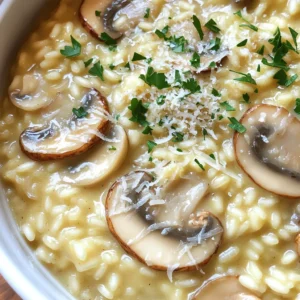 - 1 cup Arborio rice - 2 cups assorted mushrooms (such as cremini, shiitake, and button), sliced - 1 cup heavy cream - 1/2 cup grated Parmesan cheese - 1 medium onion, finely chopped - 3 cloves garlic, minced - 4 cups vegetable broth - 2 tablespoons olive oil - 2 tablespoons unsalted butter - Salt - Pepper - Fresh parsley, chopped for garnish The main ingredients bring the heart of this dish to life. Arborio rice is key for its creamy texture. It absorbs flavors well, making it perfect for risotto. The assorted mushrooms add depth and umami. You can use any mix you like, but I love cremini and shiitake for their rich taste. Heavy cream makes the risotto extra creamy, while Parmesan gives it that cheesy goodness. The additional ingredients add layers of flavor. The onion and garlic provide a savory base. The vegetable broth is essential for cooking the rice and infusing it with taste. Using both olive oil and butter adds richness. The blend creates a perfect balance. Seasoning is simple but crucial. Salt and pepper enhance all the flavors. Fresh parsley adds a pop of color and freshness. It makes the dish look nice and bright. This combination of ingredients makes one pot creamy mushroom risotto a delightful meal you will love. - Heating the oils: Start by pouring 2 tablespoons of olive oil and 2 tablespoons of unsalted butter into a large pot or Dutch oven. Turn the heat to medium. Wait until the butter melts and starts to sizzle. This blend gives great flavor to the risotto. - Sautéing the onion: Next, add 1 finely chopped medium onion to the hot oil. Sauté it for about 5 minutes. The onion should turn translucent. This step adds a sweet base flavor to your dish. - Adding garlic and mushrooms: Now, stir in 3 minced cloves of garlic and 2 cups of assorted sliced mushrooms. Cook them for about 5 to 7 minutes. The mushrooms will soften and turn golden. This step adds earthy notes that make the risotto rich. - Toasting the Arborio rice: Add 1 cup of Arborio rice to the pot. Stir it well for about 2 minutes. This toasting process enhances the rice's flavor and helps it absorb liquids better. - Gradually adding vegetable broth: Slowly pour in 4 cups of vegetable broth, one cup at a time. Stir constantly. Wait for each cup to be absorbed before adding the next. This should take about 20 to 25 minutes. The rice should become creamy and tender. - Stirring in heavy cream and Parmesan: Once the rice is cooked, reduce the heat to low. Add 1 cup of heavy cream and 1/2 cup of grated Parmesan cheese. Stir until everything melts together. Season with salt and pepper to taste. This gives the risotto its final creamy texture and flavor. To get that perfect creamy texture in your risotto, use Arborio rice. Its high starch content makes the dish rich and smooth. Stirring is key! Stir your rice often as it cooks. This helps release the starches, giving your risotto its creamy feel. Use a wooden spoon to avoid scratching your pot. Adjusting cooking times is simple. After adding the broth, keep an eye on the rice. It should take about 20-25 minutes to cook fully. You know your risotto is done when the rice is tender but still has a slight bite. Taste it often as it cooks to ensure it's just right. If you want a lighter option, you can swap heavy cream for half-and-half or coconut milk. Both can still give you a nice creaminess. For mushrooms, try different types like portobello or oyster mushrooms. Each type adds its unique flavor to the dish, so feel free to mix and match! {{image_2}} You can make this risotto heartier by adding proteins. Chicken or shrimp work well. For chicken, use diced pieces and add them when you sauté the onion. Cook until they are no longer pink. For shrimp, toss them in during the last few minutes of cooking. They cook fast and add a nice flavor. If you prefer a vegetarian option, consider adding chickpeas or lentils. They provide great protein without meat. Just stir them in with the rice and broth. They will blend well and make the dish filling. Herbs and spices can elevate the taste of your risotto. Fresh thyme or rosemary add a lovely aroma. Just chop them finely and mix them in while cooking. You can also try adding a pinch of red pepper flakes for a bit of heat. Adding vegetables brings color and nutrition. Peas or spinach are excellent choices. Add them near the end of cooking. This keeps them bright and fresh. You can also experiment with roasted red peppers or sun-dried tomatoes for extra flavor. To make a vegan risotto, swap out the cream and cheese. Use coconut cream or cashew cream instead. They provide a creamy texture without dairy. For cheese, nutritional yeast offers a cheesy flavor. Just stir it in before serving. You can easily make this dish plant-based. Use vegetable broth and ensure your mushrooms are vegan-friendly. This way, you keep all the rich flavors while sticking to your dietary needs. Enjoy the creamy goodness without any animal products! To store leftover risotto, cool it quickly. Place it in an airtight container. This helps keep it fresh. You can store it in the fridge for up to three days. Keep an eye on it; if it smells off, throw it out. If you want to freeze risotto, use a freezer-safe container. Divide it into portions for easy meals later. It freezes well for about two months. Just remember to label the containers with the date. To reheat, the stovetop works best. Add a splash of broth or cream for moisture. Stir gently over low heat until warm. This keeps the risotto creamy. You can also use a microwave, but cover it to trap steam. Stir halfway through for even heating. The best rice for risotto is Arborio rice. This rice has a high starch content. When cooked, it creates a creamy texture. Arborio rice absorbs flavors well, making it perfect for risotto. You can find it in most grocery stores. Yes, you can make risotto ahead of time. If you plan to do this, cook the risotto fully. Let it cool down, then store it in an airtight container. When you are ready to serve, reheat it on the stove. Add a splash of broth or water to keep it creamy. Stir well to bring it back to life. You know your risotto is done when the rice is creamy and tender. It should have a slight bite, or "al dente," texture. Taste a few grains to check for doneness. The risotto should not be dry or too runny. The right texture is key for a perfect dish. This blog post covered key ingredients, cooking steps, and storage tips for risotto. You learned about the main ingredients like Arborio rice and assorted mushrooms. I shared techniques to achieve the perfect creamy texture and variations for personal taste. Remember, risotto can adapt easily, whether you want a vegan version or to add proteins. Use the tips for storage and reheating to enjoy your dish longer. With practice, you will master risotto and delight everyone at your table. Happy cooking!