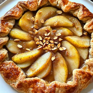 To make the Rustic Pear Almond Galette, you will need these ingredients: - 1 ½ cups all-purpose flour - ½ cup almond flour - 1/4 cup sugar - 1/4 teaspoon salt - 1/2 cup unsalted butter, chilled and cubed - 5-6 tablespoons ice water - 3 ripe pears, sliced - 1 tablespoon lemon juice - 1/4 cup brown sugar - 1 teaspoon cinnamon - 1/4 teaspoon nutmeg - 1/4 cup sliced almonds - 1 egg (for egg wash) These ingredients come together to create a tasty, rustic dessert. If you don’t have almond flour, you can use more all-purpose flour. For a dairy-free option, try coconut oil instead of butter. If you want a different sweetener, use honey or maple syrup in place of sugar. You can also swap pears for apples or peaches, giving a new twist to the galette. Using fresh, high-quality ingredients makes a big difference. Ripe pears add sweetness and flavor. Good butter gives the crust a rich taste. If you use fresh spices, the flavors will pop more. Always pick the best ingredients you can find. This helps you create a dish that impresses your family and friends. To start, grab a large mixing bowl. Combine 1 ½ cups of all-purpose flour, ½ cup of almond flour, 1/4 cup of sugar, and 1/4 teaspoon of salt. Next, add 1/2 cup of chilled, cubed unsalted butter. Use a pastry cutter or your hands to mix it. You want the mix to look like coarse crumbs. Now it's time to add the ice water. Slowly pour in 5-6 tablespoons, one tablespoon at a time. Mix until the dough starts to come together. Don’t overwork it! Wrap the dough in plastic wrap and chill it in the fridge for at least 30 minutes. While the dough chills, prepare the pear filling. Take 3 ripe pears and slice them thinly. In a bowl, toss the pear slices with 1 tablespoon of lemon juice, 1/4 cup of brown sugar, 1 teaspoon of cinnamon, and 1/4 teaspoon of nutmeg. Let this sit for 15 minutes. This step helps the flavors mix and brings out the sweetness of the pears. Preheat your oven to 400°F (200°C). Once the dough is ready, take it out of the fridge. On a lightly floured surface, roll it out into a circle that is about 12 inches wide. Place the rolled dough on a baking sheet with parchment paper. Now, add the pear mixture to the center of the dough. Leave about a 2-inch border around the edges. Fold the edges of the dough over the pears, making pleats as you go. For a golden finish, beat 1 egg and brush it over the dough edges. Sprinkle 1/4 cup of sliced almonds over the pears. Bake in the preheated oven for 30-35 minutes. The crust should be golden brown, and the pears should be tender. Enjoy the delightful aroma filling your kitchen! To get a perfect crust, use cold butter. This keeps the dough flaky. Cut the butter into small cubes before mixing. Use a pastry cutter or your fingers to mix until it looks like sand. Don’t overwork the dough; this makes it tough. After mixing, wrap it in plastic. Chill it for at least 30 minutes. This helps the dough relax. When rolling out, use just enough flour to keep it from sticking. Aim for a circle about 12 inches wide. A soggy bottom can ruin your galette. To prevent this, use parchment paper on your baking sheet. It helps with heat distribution. Also, sprinkle a thin layer of almond flour on the dough before adding the pears. This absorbs excess juices. After preparing the filling, let the pears sit for a while. This helps release some moisture. Drain any extra liquid before placing them in the galette. Spices can elevate your galette. Use cinnamon and nutmeg for warmth and depth. A little goes a long way. Mix these spices with brown sugar before adding them to the pears. You can also try ginger or cardamom for a twist. Adding a splash of vanilla extract to the pear mixture can boost flavor too. Don’t forget a squeeze of lemon juice; it brightens everything up! {{image_2}} You can swap pears for other fruits. Apples are a classic choice. They hold their shape well. Use ripe peaches for a juicy twist. Berries like blueberries or raspberries add a fun pop of color. Stone fruits, like plums or cherries, work great too. Just remember, adjust the sugar based on the fruit's sweetness. While almonds are tasty, you can change the nuts. Try walnuts for a rich flavor. Pecans give a nice crunch and sweetness. If you want a milder nut taste, use hazelnuts. You can even skip the nuts for a nut-free galette. Just be sure to keep the texture in mind when making changes. If you need a gluten-free galette, use gluten-free flour blends. Combine almond flour with a gluten-free mix for a nutty flavor. Be aware that gluten-free dough can be more fragile. Add a little extra ice water to help it hold together. Always check labels to ensure your ingredients are gluten-free. To keep your Rustic Pear Almond Galette fresh, let it cool first. Place it in a container with a tight lid. If you cover it with plastic wrap, the crust may get soggy. Store it in the fridge for up to three days. To reheat your galette, preheat your oven to 350°F (175°C). Place the galette on a baking sheet. Heat for about 10-15 minutes. This makes the crust crisp and warm. Avoid the microwave, as it can make the crust soft. If you want to freeze the galette, let it cool completely. Wrap it tightly in plastic wrap and then in foil. This helps prevent freezer burn. You can freeze it for up to two months. To enjoy, thaw in the fridge overnight. Then, reheat in the oven for the best results. You can tell the galette is done when the crust turns golden brown. The pears should be soft, but not mushy. If the edges are brown and the aroma fills your kitchen, it's ready. A good rule is to bake for 30-35 minutes at 400°F (200°C). Yes, you can use a pre-made pie crust. It saves time and effort. Just roll it out and fill it like you would with homemade dough. Keep in mind that the flavor may differ slightly, but it will still taste great! Rustic Pear Almond Galette pairs well with vanilla ice cream or whipped cream. You can also serve it with a drizzle of caramel sauce. Fresh mint leaves can add a nice touch. Each adds a different layer of flavor. You can keep leftovers in the fridge for about 3-4 days. Just cover it in plastic wrap or store it in an airtight container. This will help keep it fresh and tasty for your next treat. Absolutely! You can make the dough ahead of time. Just wrap it in plastic wrap and store it in the fridge for up to 2 days. If you want to keep it longer, freeze it for up to a month. Just remember to thaw it before using. Understanding the ingredients, steps, and tips makes galette baking easier and more fun. Quality ingredients lead to better flavor. Each step, from dough to baking, matters for a perfect galette. Remember to experiment with fruits and nuts for unique tastes. Store leftovers right to keep them fresh. These simple details turn your galette into a delicious treat. Enjoy baking and sharing this delightful dessert!