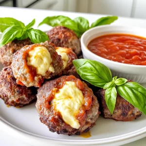 - 1 pound ground beef - 1 cup breadcrumbs - 1/2 cup grated Parmesan cheese - 8 cubes fresh mozzarella cheese (about 1/2 inch each) - 2 cloves garlic, minced - 1 teaspoon dried oregano - 1 teaspoon dried basil - 1/2 teaspoon salt - 1/4 teaspoon black pepper - 1 cup marinara sauce for dipping - Fresh basil leaves for garnish Gathering the right ingredients is key for making tasty meatballs. I use ground beef for a juicy base. Breadcrumbs help bind everything together. Grated Parmesan adds a salty kick, while fresh mozzarella brings the gooey goodness. For seasonings, I love using minced garlic, dried oregano, and basil. They give the meatballs a burst of flavor. Don't forget the salt and black pepper to enhance the taste. When serving, a warm marinara sauce acts as the perfect dip. Fresh basil leaves make a lovely garnish. This combination makes each bite a treat! In a large bowl, you will mix the meat and spices. Combine these ingredients: - 1 pound ground beef - 1 cup breadcrumbs - 1/2 cup grated Parmesan cheese - 1 large egg - 2 cloves garlic, minced - 1 teaspoon dried oregano - 1 teaspoon dried basil - 1/2 teaspoon salt - 1/4 teaspoon black pepper Make sure you mix them well. Use your hands to get everything blended evenly. This is key for good meatballs. Now, it’s time to form the meatballs. Take about 2 tablespoons of the meat mixture. Flatten it in your palm. Next, place a cube of mozzarella cheese in the center. Wrap the meat around the cheese. Shape it into a ball. Repeat this step until you use all the mixture. Before cooking, preheat your air fryer to 375°F (190°C). This should take about 5 minutes. Place the meatballs in the air fryer basket in one layer. Make sure they don’t touch each other. Cook them for 12-15 minutes. Flip them halfway through for even cooking. Look for a golden brown color to know they are done. To make great meatballs, you need the right balance of moisture and breadcrumbs. The breadcrumbs help absorb some of the juices. This keeps the meatballs tender. If you add too many breadcrumbs, your meatballs become dry. Use about 1 cup of breadcrumbs for 1 pound of meat. Next, avoid overmixing. When you mix the meat and other ingredients, do it gently. Overmixing can make the meatballs tough. Mix just until everything is combined. Check for doneness by using a food thermometer. The meatballs should reach an internal temperature of 160°F (71°C). This ensures they are safe to eat. If they are not done, cook them a few more minutes. Adjust cooking time based on the size of your meatballs. Smaller meatballs may cook faster. Larger ones will need more time. Keep an eye on them as they cook. Pair these meatballs with warm marinara sauce. The sauce adds a rich flavor that complements the meatballs. You can also use it for dipping. For a nice touch, garnish with fresh basil leaves. This adds color and flavor. You can also sprinkle some extra Parmesan cheese on top for extra taste. {{image_2}} You can switch up the cheese in your meatballs. Instead of mozzarella, try using cheddar for a sharper flavor. Cream cheese adds a rich, creamy texture. Just remember, whatever cheese you choose, keep it in small cubes. This helps the cheese melt nicely in the air fryer. Herbs and spices can really change the taste. Add some chopped parsley for freshness. A pinch of red pepper flakes gives a nice kick. Don't be afraid to try different flavors. For a Mediterranean twist, add some thyme or rosemary. The options are endless! If you need to make it gluten-free, use gluten-free breadcrumbs. For a low-carb version, swap breadcrumbs for almond flour. This keeps the meatballs tasty without the carbs. You can still enjoy the cheesy goodness while sticking to your diet. To keep your meatballs fresh, place them in an airtight container. Make sure they cool down first. Store them in the fridge for up to three days. Label the container with the date. This helps you track how long they have been stored. To reheat your meatballs, the air fryer works best. Set the air fryer to 350°F (175°C). Place the meatballs in the basket and heat for about 5-7 minutes. This keeps them crispy and warm. If you don’t have an air fryer, you can use the oven. Preheat it to 350°F (175°C). Place the meatballs on a baking sheet and heat for about 10-12 minutes. You can also use the microwave, but this may make them softer. Heat for 30-60 seconds, checking frequently. To freeze the meatballs, first, let them cool completely. Then, place them in a single layer on a baking sheet. Freeze them for about an hour. Once frozen, transfer the meatballs to a freezer-safe bag. Make sure to remove excess air. They can last up to three months in the freezer. When you want to eat them, thaw them in the fridge overnight. You can reheat them in the air fryer or oven as mentioned before. Enjoy your tasty treat even later! To know if your meatballs are ready, check their internal temperature. Use a meat thermometer to ensure it reaches 160°F (71°C). This temperature shows the meat is safe to eat. If you don’t have a thermometer, cut one open. The meat should be brown inside, and the cheese should be melted. Yes, you can prepare these meatballs ahead of time. Mix the ingredients and shape the meatballs. Then, cover them tightly and place them in the fridge. They can stay fresh in the fridge for up to 24 hours. If you want to store them longer, freeze them. Just make sure to thaw them before cooking. Dipping sauces can really enhance your meal. Marinara sauce is a classic choice that pairs perfectly. You might also enjoy garlic aioli or a spicy arrabbiata sauce. For a twist, try ranch dressing or a creamy blue cheese dip. These sauces add flavor and make each bite even better. This blog post covered how to make delicious stuffed meatballs. We looked at main ingredients like ground beef, cheese, and seasonings. You learned about mixing, shaping, and cooking in an air fryer. We shared tips for perfect texture and tasty serving ideas. You can even explore variations for cheese and spices. Remember, practice makes perfect! Try these tips, and enjoy your meatballs. They’re fun to make and share.
