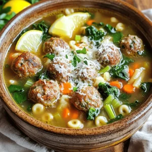 - 1 cup small pasta (such as acini di pepe or orzo) - 1 pound lean ground beef or turkey - 1/2 cup grated Parmesan cheese - 1/4 cup Italian breadcrumbs - 1 large egg - 1 teaspoon garlic powder - 1 teaspoon onion powder - 1/2 teaspoon dried oregano - 1/2 teaspoon dried basil - 6 cups low-sodium chicken or vegetable broth - 2 cups baby spinach, roughly chopped - 1 carrot, diced - 1 celery stalk, diced - 1 small onion, diced - Salt and pepper to taste - Fresh parsley for garnish Using fresh ingredients makes a big difference in flavor. The taste of fresh spinach, carrots, and herbs gives your soup a vibrant feel. Fresh ingredients also add nutrition. They keep the soup healthy and enjoyable. Plus, fresh herbs like parsley can brighten the dish. Always try to pick the best quality ingredients you can find. This ensures your soup tastes great and feels wholesome. If you can’t find certain items, don’t worry! You can swap some ingredients. For example, if you want a meat-free option, use lentils or mushrooms instead of meat. If you don’t have small pasta, you can use rice or larger pasta shapes. Instead of chicken broth, vegetable broth works well too. These swaps keep the spirit of the soup while adding your own touch. Adjust the flavors according to your taste! To make the meatballs, start with a large bowl. Add 1 pound of lean ground beef or turkey. Then, mix in 1/2 cup of grated Parmesan cheese. Next, add 1/4 cup of Italian breadcrumbs. Crack in 1 large egg, and sprinkle in 1 teaspoon of garlic powder and 1 teaspoon of onion powder. Add 1/2 teaspoon of dried oregano and 1/2 teaspoon of dried basil. Season with salt and pepper. Use your hands to mix everything well. Form small meatballs, about 1 inch wide. Grab your slow cooker and pour in 6 cups of low-sodium chicken or vegetable broth. Next, add 1 diced carrot, 1 diced celery stalk, and 1 diced small onion. Stir these ingredients together. Carefully place the meatballs into the slow cooker. Make sure they are fully submerged in the broth. This helps them cook evenly and stay moist. Cover the slow cooker with its lid. Set it to cook on low for 6-8 hours or on high for 3-4 hours. About 30 minutes before you serve, add 1 cup of small pasta and 2 cups of roughly chopped baby spinach. This will give your soup a nice texture and boost the flavor. Check the seasoning and adjust with salt and pepper if needed. Once the pasta is tender, the soup is ready to enjoy! To make great meatballs, mix lean ground beef or turkey with care. I use one pound for a hearty base. Add half a cup of grated Parmesan cheese for taste. Next, include a quarter cup of Italian breadcrumbs to bind the mix. One large egg helps hold it all together. Season with garlic powder, onion powder, oregano, and basil for flavor. It's key to roll the meatballs into small, even balls, about one inch wide. This size cooks well and stays juicy. Herbs make a big difference in your soup. I use dried oregano and basil, each at half a teaspoon. These add a nice depth of flavor. For a fresh twist, try adding fresh parsley when serving. You can also toss in some thyme or rosemary if you like. Experiment with the herbs to find your favorite mix. Just remember, fresh herbs bring a brighter taste than dried ones. If you want a thicker soup, add more small pasta. I usually use one cup of acini di pepe or orzo. Cook the pasta right in the slow cooker for about 30 minutes before you serve. If the soup feels too thick, add more broth or water to loosen it up. The key is to stir well and taste as you go. This way, you can adjust the flavors and texture to your liking. {{image_2}} You can easily make a vegetarian version of Italian wedding soup. Replace the meat with plant-based protein. Use lentils or chickpeas for a hearty touch. For the broth, choose vegetable broth for a rich taste. This change keeps the soup hearty and healthy, while still delicious. You can add more vegetables to boost the flavor and nutrition. Try adding diced zucchini or bell peppers. You can also include green beans or peas for a pop of color. These extra veggies make the soup even more vibrant and tasty. Plus, they add great texture to each spoonful. The pasta choice can change the soup's vibe. While small pasta like acini di pepe or orzo works well, you can try others too. Mini shells or ditalini pasta also fit nicely. Each type gives a different feel to the soup, so choose what you like best. Store your leftover soup in an airtight container. This keeps it fresh for up to three days in the fridge. Make sure it cools down first. If you leave it warm, it may produce moisture and spoil faster. Label your container with the date. This helps you remember when you made it. Reheat the soup on the stove over medium heat. Stir it often to heat evenly. You can add a little broth or water if the soup is too thick. This helps bring back its original texture. If you prefer using a microwave, heat it in a microwave-safe bowl. Cover it loosely to avoid spills. Heat in short bursts, stirring between each burst. To freeze the soup, let it cool completely. Transfer it to a freezer-safe container. Leave some space at the top, as soup expands when frozen. You can also freeze individual portions in zip-top bags. When you're ready to eat, thaw it in the fridge overnight. Reheat it on the stove or in the microwave. This way, you can enjoy your Italian wedding soup anytime! Yes, you can make this soup ahead of time. Slow cooker Italian wedding soup tastes even better the next day. To do this, follow the recipe as usual. Let the soup cool. Then, store it in an airtight container in the fridge. When you are ready to eat, just reheat it on the stove or in the microwave. The flavors will meld nicely overnight, making each bowl even more delicious. To stop the pasta from overcooking, add it late in the cooking time. I suggest stirring in the small pasta about 30 minutes before you serve. This way, it will cook just right. If you cook it too long, the pasta can get mushy. Keep an eye on it as it cooks. Taste it a few minutes before serving to check if it’s done. Italian wedding soup pairs well with many sides. Here are some great options: - Crusty bread or garlic bread for dipping - A fresh green salad with a light vinaigrette - A simple antipasto platter with olives and cheese These sides add variety and balance to your meal. Enjoy your soup with these tasty additions! This blog post covers everything you need to know about making Italian Wedding Soup. We discussed key ingredients, why fresh ones matter, and good substitutes. I shared clear steps for preparing meatballs and setting up the slow cooker. You learned tips for perfecting meatballs, enhancing flavors, and adjusting textures. We also explored vegetarian options and storage tips. In the end, this soup is versatile and rewarding. Enjoy making it your own!