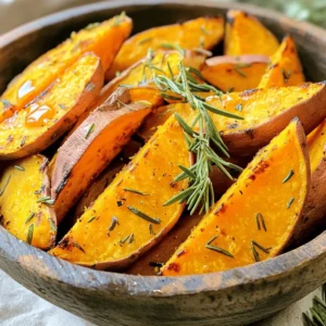 - 2 large sweet potatoes - 2 tablespoons olive oil - 1 teaspoon garlic powder - 1 teaspoon smoked paprika - 1/2 teaspoon salt - 1/2 teaspoon black pepper - 1 tablespoon fresh rosemary, chopped (optional) - 1 tablespoon honey or maple syrup (optional for sweetness) The key to crispy air fryer sweet potato wedges starts with the right ingredients. First, I choose 2 large sweet potatoes. They give a nice balance of sweetness and texture. Next, I use 2 tablespoons of olive oil. This oil helps the wedges crisp up nicely. Then, I add 1 teaspoon of garlic powder and 1 teaspoon of smoked paprika. These spices bring out great flavor. A pinch of salt (1/2 teaspoon) and black pepper (1/2 teaspoon) enhance the taste further. For an extra touch, I might add 1 tablespoon of fresh rosemary, chopped. It gives a lovely herb flavor. If you enjoy a bit of sweetness, consider adding 1 tablespoon of honey or maple syrup. It can elevate the dish even more. With these simple ingredients, you can create a dish that is both crispy and flavorful. First, set your air fryer to 400°F (200°C). This helps the sweet potatoes cook evenly. Preheat it for about 5 minutes. You want it hot and ready for the wedges. Next, wash and scrub 2 large sweet potatoes. This removes dirt and makes them clean. After that, cut each sweet potato into wedges. Aim for pieces about 1/2 inch thick. This size cooks well and gets crispy. In a large bowl, toss the sweet potato wedges with 2 tablespoons of olive oil. Add 1 teaspoon of garlic powder, 1 teaspoon of smoked paprika, 1/2 teaspoon of salt, and 1/2 teaspoon of black pepper. If you like, add 1 tablespoon of fresh rosemary, chopped. For a hint of sweetness, drizzle in 1 tablespoon of honey or maple syrup. Mix everything well until the wedges are coated. Place the sweet potato wedges in the air fryer basket. Make sure to lay them in a single layer. Do not crowd them. You may need to cook in batches. Cook for 15 to 20 minutes. Halfway through, give the basket a shake. This helps them cook evenly and get extra crispy. Once the wedges are golden brown and crispy, take them out of the air fryer. Let them cool slightly. Serve warm with your favorite dipping sauce. They also taste great on their own! To make your sweet potato wedges crispy, start by preheating your air fryer to 400°F (200°C) for about 5 minutes. This step helps get that nice crunch. Cut the sweet potatoes into wedges, about 1/2 inch thick. Thinner wedges cook faster and get crispier. When you cook, make sure to place the wedges in a single layer in the basket. If you overcrowd them, they won’t crisp up well. Shake the basket halfway through cooking, about 10 minutes in. This helps them cook evenly. Cook for 15-20 minutes total, until they are golden brown. To boost the flavor of your sweet potato wedges, try adding extra spices. You can mix in a pinch of cayenne pepper for heat or a sprinkle of cinnamon for warmth. Fresh herbs like thyme or oregano work well too. If you want a smoky taste, smoked paprika is perfect. You can also drizzle honey or maple syrup for a touch of sweetness. Experiment with these flavors to find your favorite mix! Dipping sauces can elevate your sweet potato wedges. Here are some tasty ideas: - Sour Cream: A classic choice that adds creaminess. - Ranch Dressing: This tangy sauce pairs nicely with the sweet flavor. - Chipotle Mayo: For a spicy kick, mix mayo with chipotle sauce. - Honey Mustard: A sweet and tangy option that complements the wedges well. Feel free to mix and match these sauces. They can add a whole new layer of flavor to your delicious wedges! {{image_2}} You can change the flavor of your sweet potato wedges easily. Here are some spice blends to try: - Cajun Seasoning: Adds a kick with herbs and spices. - Italian Herbs: Mix dried oregano, basil, and thyme for a fresh taste. - Cinnamon and Nutmeg: These spices give a warm, sweet flavor. Each blend can make your wedges unique and exciting. You can add sweetness or savory flavors to your wedges. Here are some ideas: - Sweet Options: Drizzle honey or maple syrup for a sweet touch. You can also sprinkle brown sugar on top. - Savory Options: Add grated Parmesan cheese or a sprinkle of chili powder for heat. These options let you play with different flavors and make every batch special. If you don’t have an air fryer, you can still enjoy sweet potato wedges. Here are some other cooking methods: - Oven Baking: Preheat your oven to 425°F (220°C). Spread wedges on a baking sheet and cook for 25-30 minutes. Flip halfway for even cooking. - Roasting: Use a cast-iron skillet. Preheat it, then add the wedges. Cook on medium heat until crispy, turning often. These methods give you tasty wedges even without an air fryer. To keep your leftover sweet potato wedges fresh, place them in an airtight container. Refrigerate them within two hours of cooking. They last up to three days in the fridge. Make sure to separate layers with parchment paper if you stack them. This helps prevent sogginess. To reheat your wedges and keep them crispy, use the air fryer again. Preheat it to 350°F (175°C). Place the wedges in a single layer. Heat for about 5 to 7 minutes. Shake the basket halfway through. This method keeps them crunchy and warm. You can also use an oven for reheating. If you want to freeze sweet potato wedges, first let them cool completely. Spread them in a single layer on a baking sheet. Freeze them for about one hour. Once frozen, transfer them to a freezer bag. Remove as much air as possible. They can last up to three months in the freezer. To thaw, place them in the fridge overnight before reheating. To make sweet potato wedges crispy, start by cutting them into even pieces, about 1/2 inch thick. This helps them cook evenly. Toss the wedges in olive oil and spices for flavor. A key tip is to not overcrowd the air fryer basket. Leave some space between the wedges. This allows hot air to flow and crisp them up. Shake the basket halfway through cooking to ensure all sides get nice and crispy. Yes, you can use other potatoes! Regular potatoes like russets or Yukon golds work well. They have a similar texture and will still taste great. Just keep in mind that cooking times may vary. You might need to adjust the time based on the type of potato you use. Experiment with different varieties for fun flavors. Sweet potato wedges can last about 3 to 5 days in the fridge. Store them in an airtight container to keep them fresh. If they start to lose their crispness, you can reheat them in the air fryer. This helps restore their texture. Just heat them for a few minutes until they warm up and crisp up again. Many tasty sauces go well with sweet potato wedges. Here are some popular options: - Ketchup - Honey mustard - Ranch dressing - Sriracha mayo - Chipotle aioli Try different sauces to find your favorite! These dips add extra flavor and make your meal even more enjoyable. Sweet potato wedges are easy and fun to make. You need simple ingredients and a few steps. First, prepare the sweet potatoes and mix in spices. Then, cook them in the air fryer for crispy goodness. You can add your favorite dips or sauces too. In short, this dish is versatile and delicious. You can change up flavors and try new spices. Enjoy these tasty wedges any time, knowing they are good for you. Happy cooking!