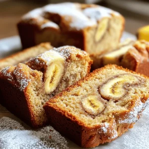 To make a great Cinnamon Swirl Banana Bread, you need simple ingredients. Here’s what you’ll need: - 3 ripe bananas, mashed - 1/3 cup melted butter - 1 teaspoon baking soda - Pinch of salt - 3/4 cup sugar (adjustable) - 1 large egg, beaten - 1 teaspoon vanilla extract - 1 1/2 cups all-purpose flour - 1 tablespoon cinnamon - 1 tablespoon brown sugar Using ripe bananas is key. They give the bread its sweet flavor and moist texture. Make sure your butter is melted but not hot; you don’t want to cook the egg when mixing. Sugar can be adjusted. If you like it less sweet, use less sugar. You can also add more cinnamon for a stronger flavor. I enjoy using brown sugar in the swirl. It gives a lovely caramel taste that mixes well with the bananas. This blend of ingredients creates a soft and flavorful delight that everyone loves. Now, gather these items, and you are ready to make this delicious bread! - Preheat the oven to 350°F (175°C). - Prepare a 4x8 inch loaf pan by greasing it or lining it with parchment paper. This helps the bread come out easily. - In a bowl, mash the ripe bananas with a fork until smooth. - Stir in the melted butter until it is well combined. - Add the baking soda and a pinch of salt. - Next, mix in the sugar, beaten egg, and vanilla extract. Stir until everything is well blended. - Gradually add the flour to the banana mixture. Mix until just combined. It’s okay if some lumps remain. - In a small bowl, combine the cinnamon and brown sugar for the swirl mixture. - Pour half of the banana batter into the prepared loaf pan. - Sprinkle half of the cinnamon mixture over this layer. - Add the rest of the banana batter on top. Then, sprinkle the remaining cinnamon mixture over it. - Take a knife or a skewer and gently swirl the batter and cinnamon together. This creates a lovely marbled effect. - Place the loaf pan in the preheated oven. Bake for 60 to 65 minutes. - To check for doneness, insert a toothpick into the center. If it comes out clean, the bread is ready. - Use three ripe bananas for the best sweetness. Ripe bananas have brown spots and are soft. - Do not overmix the batter. Mixing too much makes the loaf tough. Stir until just combined. - Serve the banana bread warm with a pat of butter. It melts nicely and tastes great. - You can sprinkle powdered sugar on top for a sweet finish. It adds a nice touch. - Always grease the pan well. This prevents sticking and helps with easy removal. - Do not swirl the batter too much. A few swirls create a nice marbled look without blending too much. {{image_2}} You can add fun flavors to your banana bread. Here are some ideas: - Nuts: Chopped walnuts or pecans add crunch and taste. - Chocolate chips or dried fruit: These sweet additions can make your bread even more special. Mix these in when you add the flour. Just keep the total amount around 1 cup so the batter stays balanced. If you need to make changes for diet reasons, there are easy swaps: - Gluten-free flour alternative: Use a 1:1 gluten-free flour mix. It works great with this recipe. - Sugar substitutes and adjustments: You can use less sugar or a sugar substitute like honey or maple syrup. Keep the sweetness to your taste. When using substitutes, remember to adjust the moisture. This keeps your banana bread soft and moist. Banana bread is versatile. You can serve it in different ways: - Mini loaves for gifting: Bake in smaller pans for cute gifts. They are perfect for sharing. - Muffin version of banana bread: Pour the batter into muffin cups. Bake for about 18-20 minutes. You’ll have tasty banana muffins that are easy to grab on the go. These variations make it easy to enjoy banana bread in many fun ways! To store your cinnamon swirl banana bread at room temperature, first, let it cool completely. Once cooled, wrap it in plastic wrap. You can also use an airtight container. It will stay fresh for up to three days. Keep it away from direct sunlight or heat. If you want to keep it longer, store the banana bread in the fridge. Wrap it well in plastic wrap or foil. Place it in an airtight container. This method helps the bread last for about one week. Just remember, it may dry out a bit in the fridge. Freezing is a great option for long-term storage. To freeze banana bread, first, let it cool. Wrap it tightly in plastic wrap and then in aluminum foil. This will protect it from freezer burn. You can freeze it for up to three months. When you want to enjoy it, take it out and let it thaw at room temperature for a few hours. For quicker thawing, you can slice it and use a microwave. Just heat it for about 15-20 seconds. Enjoy your tasty treat fresh! If you run out of ripe bananas, you have options. You can use 1 cup of unsweetened applesauce. This will keep the bread moist. You can also use 1 cup of mashed cooked sweet potato. It adds a different flavor but still works well. You can check the bread by inserting a toothpick in the center. If it comes out clean, your bread is done. Another way is to look for a golden-brown color on top. It should also spring back lightly when touched. Yes, you can add more cinnamon if you like. Start with an extra half teaspoon. Mix it into the batter or the swirl. Taste the batter first to avoid overpowering the other flavors. Banana bread will last about 3 days at room temperature. Keep it in an airtight container to stay fresh. If you want to store it longer, put it in the fridge. It can last up to a week that way. You can also freeze it for about 2 months. Just wrap it well in plastic wrap before freezing. This article covered how to make perfect banana bread. We looked at the key ingredients, steps, and tips for success. You learned about variations and how to store your bread properly. Remember, ripe bananas are your best friend. Serve it warm with butter for the best taste. Avoid common mistakes for a tender loaf. Don't hesitate to add nuts or chocolate chips for a twist. With these insights, you're ready to bake delicious banana bread! Enjoy every bite of this sweet treat.