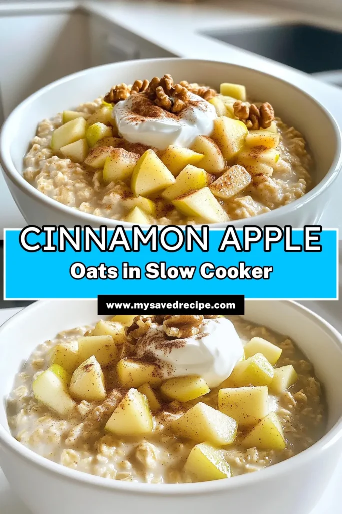 Start your day with a warm bowl of Cinnamon Apple Steel Cut Oats Delight! This hearty recipe combines steel cut oats, diced apples, and a hint of cinnamon for a delicious breakfast that's both nutritious and cozy. Perfect for meal prep, simply toss everything in a slow cooker and let it do the work! Click to explore the full recipe and enjoy a comforting start to your morning. #BreakfastRecipes #HealthyEating #OatmealLove #SlowCookerRecipes