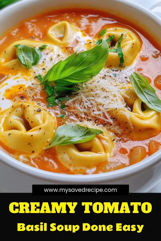 Warm up your evenings with this delicious Slow Cooker Creamy Tomato Basil Tortellini Soup! Perfectly creamy and packed with flavor, this soup is easy to make with just a few simple ingredients. Discover how to create a comforting meal that the whole family will love. Click through for the full recipe and step-by-step instructions! #TortelliniSoup #SlowCookerRecipes #SoupSeason #ComfortFood