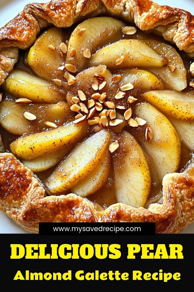 Savor the delicious flavors of this Rustic Pear Almond Galette! With a flaky crust and a sweet pear filling spiced to perfection, this dessert is perfect for any occasion. Easy to make and absolutely scrumptious, it's sure to impress your friends and family. Click through to discover the full recipe and bring this delightful treat to your table tonight! #PearGalette #HomemadeDessert #BakingLove #FallRecipes
