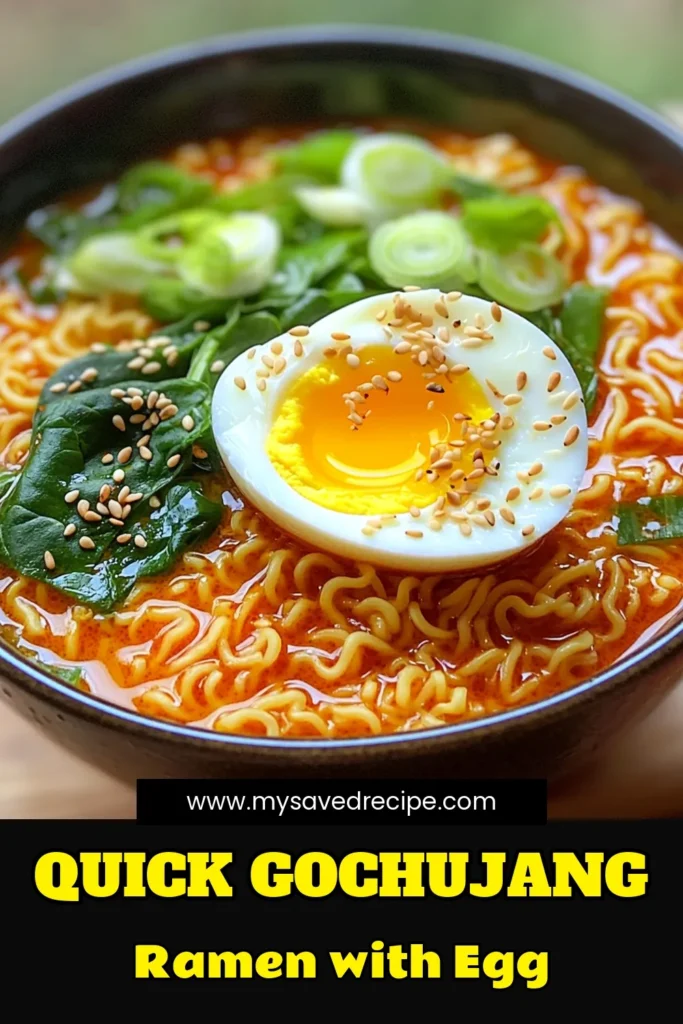 Craving a deliciously quick meal? Try this Minute Gochujang Ramen with Egg recipe! In just 20 minutes, you can enjoy a bowl of flavorful ramen infused with spicy gochujang, fresh spinach, and topped with a perfectly soft-boiled egg. It's a comforting dish that satisfies both your taste buds and your hunger. Click through to discover how easy it is to whip up this tasty meal at home!