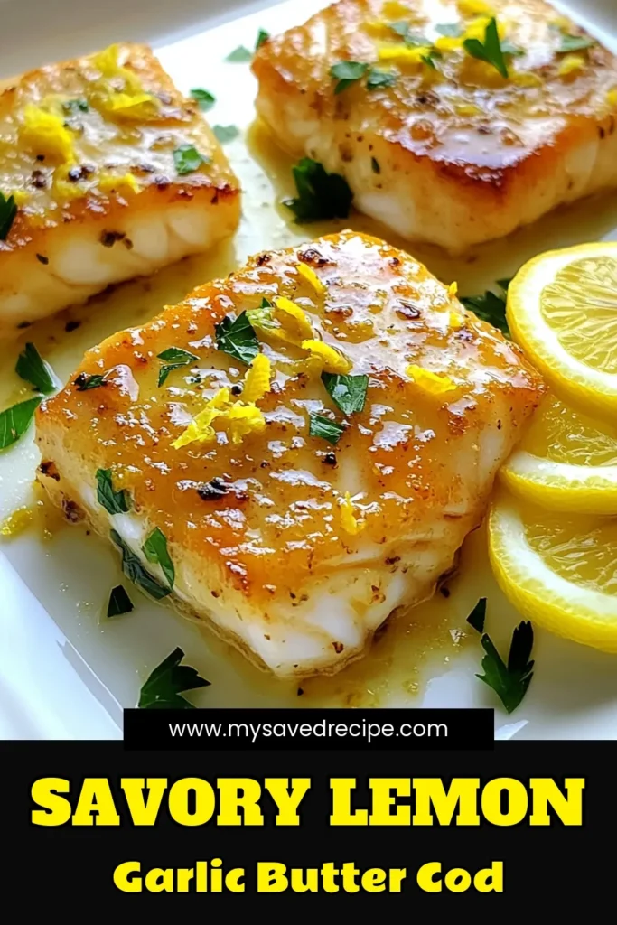 Discover the mouthwatering flavors of Zesty Lemon Garlic Butter Cod that will elevate your dinner! This quick and easy recipe features tender cod fillets sautéed in a luscious butter sauce with fresh garlic, zesty lemon, and aromatic thyme. Perfect for a weeknight meal or an impressive dinner party, this dish is sure to delight your taste buds. Click through to explore this recipe and bring a burst of flavor to your table! #LemonGarlicCod #HealthyRecipes #SeafoodDishes #EasyCooking