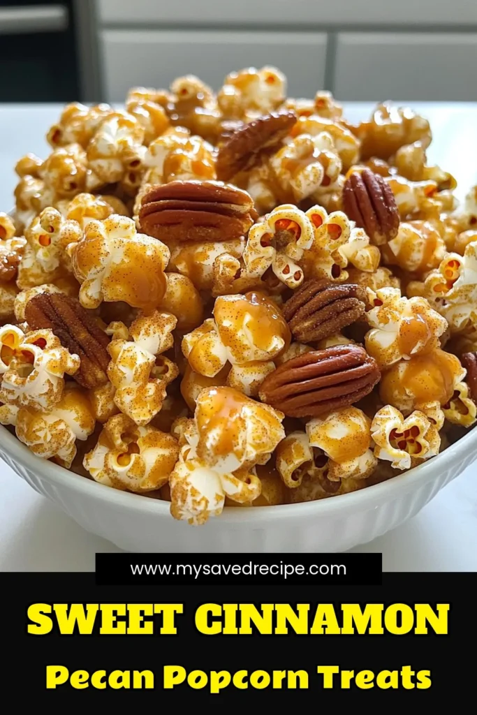 Satisfy your snack cravings with this irresistible Brown Sugar Cinnamon Pecan Popcorn recipe! Enjoy the perfect blend of crunchy popcorn, toasted pecans, and a delectable caramel coating, all infused with warm cinnamon flavor. It's a quick and easy treat that makes every movie night special. Dive into the full recipe and create this delightful snack today! #PopcornRecipes #SnackIdeas #SweetTreats #HomemadeSnacks