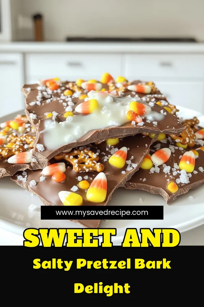 Indulge in this irresistible Chocolate Pretzel Candy Corn Bark that combines sweet and salty flavors in every bite! In just 15 minutes, you can craft this delicious treat featuring semi-sweet chocolate, candy corn, and pretzels. Perfect for parties or a fun snack, it's a crowd-pleaser that everyone will love. Click to explore the full recipe and impress your friends with this tasty creation! #ChocolateBark #CandyCornTreats #SweetAndSalty #BakingFun