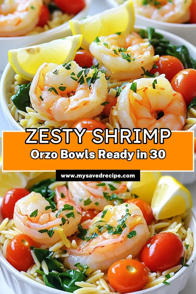 Savor the delicious flavors of Lemon Garlic Shrimp Orzo Bowls with this easy recipe! In just 30 minutes, you can whip up a delightful dish packed with shrimp, orzo pasta, fresh veggies, and zesty lemon. It’s perfect for a weeknight dinner or a special occasion. Ready to impress your taste buds? Click through to explore this mouthwatering recipe and discover more tips! #ShrimpRecipes #OrzoBowls #EasyDinnerIdeas #SeafoodLovers