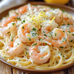 To make Garlic Butter Shrimp Scampi, gather these key ingredients: - 1 pound large shrimp, peeled and deveined - 4 tablespoons unsalted butter - 4 cloves garlic, minced - 1 lemon, zested and juiced - 1/4 teaspoon red pepper flakes - 1/2 cup low-sodium chicken broth - 1/2 cup heavy cream - 3 tablespoons fresh parsley, chopped - Salt and pepper to taste - 8 ounces linguine or spaghetti - Grated Parmesan cheese for serving Each ingredient plays a vital role in creating a rich and tasty dish. The shrimp brings a sweet, juicy bite. Garlic adds a fragrant aroma that fills your kitchen. Butter creates a silky sauce. Lemon brightens the flavor and adds a refreshing twist. Red pepper flakes give a hint of heat, while chicken broth and cream create a creamy base. Using fresh parsley not only adds color but also a touch of freshness. Salt and pepper enhance all the flavors. Finally, the pasta acts as the perfect vessel, soaking up the delicious sauce. With these ingredients, you’re set to impress anyone at your table! To cook the pasta, boil a large pot of salted water. Add 8 ounces of linguine or spaghetti. Cook it according to the package instructions. Aim for al dente, which means it should be firm but not hard. This usually takes about 8 to 10 minutes. Drain the pasta but save 1 cup of the pasta water for later. Next, prepare the shrimp. Take 1 pound of large shrimp, peeled and deveined. Season the shrimp with salt and pepper. This simple step makes a big difference in flavor. Make sure every shrimp gets coated well. Now it's time to make the garlic butter sauce. In a large skillet, melt 4 tablespoons of unsalted butter over medium heat. Once the butter is melted, add 4 cloves of minced garlic and 1/4 teaspoon of red pepper flakes. Sauté these for about 1 minute until they smell great. Be careful not to burn the garlic; it should smell sweet, not bitter. Then, increase the heat to medium-high and add the seasoned shrimp to the skillet. Cook them for 2 to 3 minutes until they turn pink and opaque. Stir frequently to cook them evenly. After the shrimp are cooked, it’s time to combine everything. Pour in 1/2 cup of low-sodium chicken broth and 1/2 cup of heavy cream. Stir this mixture well and let it simmer for about 2 minutes. This helps the sauce to thicken slightly. Next, stir in the zest and juice of 1 lemon. If the sauce is too thick, add some reserved pasta water to reach your desired consistency. Finally, add the cooked pasta to the skillet. Use tongs to toss everything together, ensuring the pasta is well coated in the garlic butter sauce. Remove the skillet from the heat and stir in 3 tablespoons of chopped fresh parsley. Adjust the seasoning with more salt and pepper if needed. Serve hot and garnish with grated Parmesan cheese for the perfect finish. To get the best garlic butter sauce, start with the right heat. Use medium heat to melt the butter. When you add garlic, stir it quickly. If it burns, the flavor goes bad. Take it off the heat right before it turns brown. For the sauce's thickness, you can adjust it easily. If it feels too thick, add a bit of the reserved pasta water. This makes it creamy without being heavy. Stir well to mix everything. How can you know when shrimp are done? Look for a bright pink color. They will curl slightly too. This usually takes about 2-3 minutes. Avoid cooking them too long or they will get rubbery. To keep shrimp nice and tender, do not overcrowd the pan. Cook them in batches if needed. This helps them cook evenly and stay juicy. What should you serve with Garlic Butter Shrimp Scampi? A light salad pairs well. You can also serve garlic bread for a tasty side. Both add a nice touch to your meal. For drinks, a crisp white wine works best. Try a Sauvignon Blanc or Pinot Grigio. These wines match the flavors and enhance the meal. Enjoy! {{image_2}} If you want to switch things up, consider using chicken or scallops instead of shrimp. Both options cook quickly and soak up flavor well. For a vegan twist, you can make the sauce using plant-based butter and coconut cream. This will give you a creamy texture without dairy. Adding vegetables can boost your dish’s nutrition and taste. Try tossing in fresh spinach or diced tomatoes. They add color and a burst of freshness. You can also experiment with spices and herbs. A pinch of oregano or some fresh basil can elevate the dish even more. While linguine or spaghetti is classic, other pasta types work well. You could use fettuccine or penne for a different shape. If you prefer gluten-free options, look for rice or chickpea pasta. They provide good texture and taste, allowing everyone to enjoy this meal. To store leftovers properly, let the shrimp scampi cool down first. Place it in an airtight container. This way, you keep the flavor fresh. The dish lasts about 3 days in the fridge. Always check for any off smells before eating. You can freeze Garlic Butter Shrimp Scampi, but it’s best to separate the shrimp from the pasta. Use a freezer-safe container or bag. It stays good for about 2 months. When you want to eat it, thaw it overnight in the fridge. To reheat, warm it gently on the stove. Add a splash of chicken broth to keep it moist. Get creative with leftover shrimp scampi! You can make a shrimp salad by mixing it with greens. Another idea is to use it in tacos with fresh toppings. You can even add it to a frittata for breakfast. The options are endless! Garlic Butter Shrimp Scampi is a classic dish from Italy. The name "scampi" refers to a type of shrimp. This dish combines shrimp with a rich garlic butter sauce. It often includes lemon, herbs, and pasta. Many people enjoy it for its bold flavors and quick prep time. Yes, you can prepare parts of the dish ahead of time. Cook the pasta and store it in the fridge. You can also season the shrimp and make the garlic butter sauce early. When ready to eat, just reheat the shrimp and sauce in a pan. Add the pasta and enjoy! To make a low-calorie version, use less butter and cream. You can replace heavy cream with low-fat milk or a plant-based option. Use a smaller portion of pasta and add more vegetables. This way, you keep the taste while reducing calories. Shrimp scampi can be spicy, but it depends on your taste. The red pepper flakes in the recipe add heat. You can adjust the amount or leave them out. For a milder dish, skip the red pepper or use just a pinch. You can create a delicious Garlic Butter Shrimp Scampi using simple ingredients and clear steps. We explored all the key parts, from preparing the pasta and shrimp to making the rich garlic butter sauce. I shared tips to avoid common pitfalls, like burning the garlic or overcooking the shrimp. You also learned ways to store leftovers and even switch up ingredients. Don't hesitate to get creative with this dish and enjoy every bite! Cooking can be fun and rewarding when you follow these easy steps.