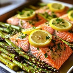 - 4 salmon fillets (about 6 oz each) - 1 bunch of asparagus, trimmed - 3 tablespoons olive oil - 2 tablespoons fresh lemon juice - Zest of 1 lemon - 2 cloves garlic, minced - 1 teaspoon dried oregano - 1 teaspoon fresh thyme leaves - Salt and pepper, to taste - Lemon slices for garnish - Fresh parsley, chopped (optional for garnish) To create this dish, gather your ingredients first. Fresh salmon fillets are the star. They should be about 6 ounces each, perfect for a filling meal. Next, you'll want a bunch of asparagus. Trim the ends to keep them tender. Olive oil adds a rich flavor. It also helps the herbs stick to the fish and veggies. Fresh lemon juice and zest bring brightness. This zest is key; it gives a burst of flavor. Garlic adds depth. Minced garlic infuses the dish with its warm taste. Dried oregano and fresh thyme give an earthy note. Don't forget salt and pepper. They enhance all the flavors. Lemon slices work well as a garnish. They add a pop of color and a fresh smell. If you like, sprinkle some fresh parsley on top. This adds a nice touch. With these ingredients, you’ll create a lovely meal that is simple yet full of flavor. Start by preheating your oven to 400°F (200°C). This high heat helps cook the salmon and asparagus well. Next, grab a large baking sheet. Line it with parchment paper to make cleanup easy. This step keeps the fish and veggies from sticking. Now it’s time to mix the lemon herb marinade. In a small bowl, add 3 tablespoons of olive oil. Squeeze in 2 tablespoons of fresh lemon juice. Then, add the zest of 1 lemon for extra flavor. Mince 2 cloves of garlic and toss them in too. Sprinkle in 1 teaspoon of dried oregano and 1 teaspoon of fresh thyme leaves. Finally, add salt and pepper to taste. Whisk everything together until it’s smooth and well combined. Next, we’ll assemble the salmon and asparagus on the baking sheet. Place 4 salmon fillets on one side of the sheet. Make sure they have some space between them. Brush half of the lemon herb mixture over the salmon fillets. On the other side, arrange the asparagus in a single layer. Make sure each stalk is nice and even. Drizzle the rest of the lemon herb mixture over the asparagus. Toss the asparagus gently to coat it well. Now, place the sheet pan in the oven. Bake for 15-20 minutes. The salmon should flake easily with a fork when done. The asparagus should be tender but still crisp. Once cooked, carefully take the pan out of the oven. Let it rest for a couple of minutes. For a pretty touch, garnish with fresh lemon slices and chopped parsley if you like. Enjoy your meal! To get perfectly cooked salmon, start with fresh fillets. Look for bright color and a clean smell. Preheat your oven to 400°F (200°C) for even cooking. Brush the salmon with the lemon herb mix before baking. Bake for 15-20 minutes. The salmon is done when it flakes easily with a fork. Use a meat thermometer if you want to be precise. Aim for an internal temperature of 145°F (63°C). When cooking asparagus, fresh is best. Choose firm stalks with bright green color. Trim the ends to remove any tough parts. Toss the asparagus in the lemon herb mixture. This adds flavor and helps it cook nicely. Spread the asparagus on the baking sheet in a single layer. This helps it roast evenly. Bake alongside the salmon for about 15-20 minutes. The asparagus should be tender yet still crisp. You can easily change the flavors in this dish. Try adding different herbs like dill or basil. You can also swap lemon juice for lime juice for a fresh twist. For a spicy kick, add a pinch of red pepper flakes. Experiment with different oils too. Avocado oil or sesame oil can add a unique taste. Feel free to mix and match to find your favorite combination! {{image_2}} If you want a change from salmon, try these options. Chicken breasts work great. They soak up the lemon herb flavors well. Shrimp also cooks fast and adds a nice twist. For a meatier taste, consider using pork tenderloin. Cut it into even pieces to ensure even cooking. Switch up the asparagus with your favorite veggies. Broccoli or green beans are good choices. Zucchini adds a nice texture too. Bell peppers give a sweet crunch. Mix in cherry tomatoes for a pop of color. Remember to adjust cooking time for softer veggies. This recipe is naturally gluten-free. Check your olive oil for purity to be safe. All the ingredients used are dairy-free, so you can enjoy it without worry. If you want a creamy element, use avocado slices on the side. This keeps it fresh and tasty. After enjoying your meal, let the leftovers cool. Place salmon and asparagus in an airtight container. You can store them in the fridge for up to three days. Make sure to cover them well to keep flavors fresh. To reheat, preheat your oven to 350°F (175°C). Place the salmon and asparagus on a baking sheet. Cover them with foil to keep moisture in. Heat for about 10-15 minutes or until warm. You can also use a microwave. Just heat in short bursts, checking often. You can freeze your leftovers too! Wrap the salmon and asparagus tightly in plastic wrap. Then, place them in a freezer bag. They can last up to three months in the freezer. To eat, simply thaw in the fridge overnight before reheating. Yes, you can use frozen salmon. Just make sure to thaw it first. Thaw salmon in the fridge overnight or under cold water. Once thawed, pat it dry. This helps the lemon herb mix stick better. I love to serve this dish with rice or quinoa. They soak up the lemon flavor well. A fresh salad also pairs nicely. Try a simple green salad or even a fruit salad. You can also serve crusty bread to soak up the juices. Check the salmon for color and texture. It should be a light pink and flake easily with a fork. You can also use a food thermometer. The internal temperature should reach 145°F (63°C). If you see white albumin on the surface, it is done. This is just protein and not harmful. This blog post covered a simple and tasty recipe for lemon herb salmon and asparagus. We discussed the key ingredients, the step-by-step cooking process, and helpful tips for perfect results. I shared easy variations and storage details for your leftovers too. Cooking can be fun and rewarding, even for beginners. Experiment with flavors and make this meal your own. Enjoy your cooking journey and share your experiences!