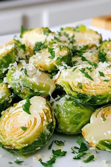 - 1 lb Brussels sprouts, halved - 4 tablespoons unsalted butter - 3 cloves garlic, minced - 1 teaspoon red pepper flakes (optional) - Salt and pepper to taste - ½ cup grated Parmesan cheese - 1 tablespoon lemon juice - Fresh parsley, chopped (for garnish) To make this dish, you will need one pound of Brussels sprouts. Use four tablespoons of unsalted butter for richness. Three cloves of garlic add great flavor. Use one teaspoon of red pepper flakes if you like some heat. Salt and pepper help to season your dish. You will also need half a cup of grated Parmesan cheese for a cheesy finish. One tablespoon of lemon juice adds a nice zing. Finally, chop fresh parsley for a colorful garnish. You can choose to add red pepper flakes for a spicy kick. If you prefer a milder taste, skip these. Adding nuts, like pine nuts or walnuts, can give a nice crunch. A squeeze of extra lemon juice can brighten up the flavors even more. Start by preheating your oven to 400°F (200°C). This step is key to getting crispy Brussels sprouts. While the oven heats, take 1 pound of Brussels sprouts and cut them in half. Place them in a large bowl. Toss the halved sprouts with olive oil, salt, and pepper. Ensure every piece gets coated well. This helps in the roasting process. Spread the Brussels sprouts onto a baking sheet in a single layer. Make sure they are not crowded. Roast them in the oven for 20 to 25 minutes. Halfway through, toss them for even cooking. You want them golden brown and crisp-tender. While they roast, melt 4 tablespoons of unsalted butter in a saucepan over medium heat. Add 3 cloves of minced garlic and optional red pepper flakes. Cook this for 1-2 minutes, just until the garlic smells good. Be careful not to burn it; burnt garlic can taste bitter. Once the Brussels sprouts are roasted, take them out of the oven. Drizzle your garlic butter mixture over them. Add 1 tablespoon of lemon juice for a bright flavor. Next, sprinkle ½ cup of grated Parmesan cheese on top. Return them to the oven for 5 more minutes. This melts the cheese nicely. Finally, garnish with chopped parsley. Serve these warm for the best taste. Enjoy your Garlic Butter Brussels Sprouts with Parmesan! To boost the flavor of your Garlic Butter Brussels Sprouts, use fresh garlic. Fresh garlic gives a punchy taste. You can also add lemon zest for a bright flavor. A sprinkle of balsamic vinegar adds depth. If you like heat, include more red pepper flakes. Try adding herbs like thyme or rosemary for a nice twist. Roasting the Brussels sprouts at 400°F helps them get crispy. Make sure they are in a single layer on the baking sheet. Toss them halfway through to get even cooking. The goal is golden brown, crisp-tender sprouts. Keep an eye on them to avoid burning the garlic in the butter. This step is key for a rich taste. If you don't have Brussels sprouts, use green beans instead. They roast well and taste great with garlic butter. For a dairy-free option, try nutritional yeast instead of Parmesan cheese. You can also swap lemon juice with vinegar for a different tang. Adjust the red pepper flakes based on your heat preference. {{image_2}} To make this dish vegan, swap the butter for plant-based butter or olive oil. Use nutritional yeast instead of Parmesan cheese for some cheesy flavor. The steps remain the same, and you can enjoy a delicious vegan version. You can add extra veggies for more color and flavor. Try mixing in sliced bell peppers or diced onions. Nuts like walnuts or almonds also add a nice crunch. For a heartier dish, toss in cooked quinoa or farro before serving. To change the taste, try adding different herbs. Rosemary or thyme pairs well with Brussels sprouts. For a spicy kick, increase the red pepper flakes or add a splash of hot sauce. A drizzle of balsamic glaze adds sweetness and depth, making each bite even better. You can store leftover Garlic Butter Brussels Sprouts in an airtight container. Make sure they cool down first. Place them in the fridge for up to three days. This keeps them fresh and tasty. To reheat, use the oven for the best results. Preheat it to 350°F (175°C). Spread the sprouts on a baking sheet. Heat for about 10-15 minutes. This helps keep them crispy. You can also use a microwave. Just heat for 1-2 minutes, but they may lose some crispness. You can freeze Brussels sprouts, but they need prep. First, let them cool completely. Then, place them in a freezer bag. Remove as much air as possible. They can last up to three months in the freezer. When you are ready, thaw them in the fridge before reheating. Yes, you can use frozen Brussels sprouts. They save time and are easy to find. Just remember to thaw them first. Drain any extra water before cooking. This helps keep the texture nice and firm. To make this dish gluten-free, ensure all your ingredients are gluten-free. The butter, garlic, and Parmesan cheese are typically gluten-free. Just check labels to be sure. You can also use gluten-free breadcrumbs instead of cheese for a crunchy topping. Garlic butter Brussels sprouts pair well with many dishes. Try serving them with roast chicken or grilled fish. They also taste great with pasta or quinoa. If you want a vegetarian option, serve them with a hearty grain salad. This guide covered all you need to make delicious Garlic Butter Brussels Sprouts. We reviewed the key ingredients, precise measurements, and optional add-ins. I shared detailed steps for preparation and cooking, plus tips for great taste and texture. You learned variations, storage info, and answers to common questions. Enjoy making this tasty dish. It’s simple and rewarding. With practice, you’ll impress everyone with your cooking skills.