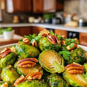 To make these tasty Brussels sprouts, you will need: - 1 lb Brussels sprouts, trimmed and halved - 2 tablespoons olive oil - 2 tablespoons maple syrup - 1 tablespoon Dijon mustard - 1 teaspoon garlic powder - 1 teaspoon onion powder - Salt and pepper to taste These ingredients work together to create a sweet and tangy flavor that makes the sprouts shine. If you want to boost the taste, consider adding: - ¼ cup toasted pecans - Fresh parsley for garnish Toasted pecans add crunch, while parsley gives a fresh touch. You'll need some basic kitchen tools and ingredients to cook these sprouts: - Air fryer - Mixing bowl - Measuring spoons Olive oil is key for crisping up the Brussels sprouts, while garlic and onion powders add depth. Together, they help make this dish a standout! First, grab your Brussels sprouts. You need one pound, trimmed and halved. Look for bright green sprouts. Next, rinse them under cold water. Pat them dry with a clean towel. This step helps the sauce stick better. After that, place the sprouts in a large bowl. They should be ready for the next step. Now, let’s create the sauce. In the same bowl, add two tablespoons of olive oil. Then, pour in two tablespoons of maple syrup. Next, add one tablespoon of Dijon mustard. Sprinkle in one teaspoon of garlic powder and one teaspoon of onion powder. Don't forget to add salt and pepper to taste. Mix all these ingredients well until you get a smooth sauce. This sauce is key to the flavor. It’s time to cook! Preheat your air fryer to 375°F (190°C). While it heats, toss the halved Brussels sprouts in the maple Dijon sauce. Make sure they are well-coated. Then, place the sprouts in a single layer in the air fryer basket. Try not to overcrowd them for even cooking. Now, air fry the Brussels sprouts for 15 to 18 minutes. Shake the basket halfway through for great results. They should turn crispy and golden brown. Once done, transfer them to a serving dish. If you want, sprinkle toasted pecans on top. Garnish with fresh parsley for a pop of color. Enjoy your tasty dish! To get crispy Brussels sprouts, start with fresh ones. Trim and halve them evenly. This helps them cook at the same rate. Use enough olive oil to coat each piece lightly. Too much oil can make them soggy. Make sure you space them out in the air fryer. Overcrowding leads to steaming instead of crisping. Shake the basket halfway through cooking. This helps them brown evenly on all sides. Each air fryer can cook a bit differently. If you have a smaller model, reduce the cooking time by a few minutes. Check for doneness after 12 minutes. If they need more time, add a minute or two. Always keep an eye on them as they cook. The end goal is golden brown and crispy, so watch closely! You can boost the flavor of your sprouts easily. Try adding crushed red pepper for some heat. A squeeze of lemon juice adds a nice zing. For a nutty crunch, use toasted pecans. If you like garlic, add fresh minced garlic instead of powder. Experiment with herbs like thyme or rosemary for extra depth. The key is to taste as you go! Adjust the seasonings until you find your perfect mix. {{image_2}} You can replace maple syrup with agave nectar. Agave has a similar sweetness. You can also use brown rice syrup, which works well too. Both options keep the dish plant-based. They add a nice flavor without losing the sweet touch. If you want to avoid nuts, skip the pecans. Instead, try adding sunflower seeds for crunch. They give a nice texture and are safe for nut allergies. You can also add crispy chickpeas for a unique twist. Do you like heat? Add red pepper flakes to the sauce. Start with a pinch and adjust to your taste. For a bolder flavor, mix in a bit of sriracha. This turns the dish into a spicy delight that wakes up your taste buds! To keep your Brussels sprouts fresh, let them cool first. Then, place them in an airtight container. Store them in the fridge for up to three days. This keeps their flavor and texture intact. Reheat your Brussels sprouts in the air fryer for about 5 minutes at 375°F. This method restores their crispiness. You can also use a microwave, but they may lose some crunch. If you choose the microwave, heat in short bursts to avoid overcooking. Freezing is a good option if you have extra Brussels sprouts. First, blanch them by boiling for 3 minutes, then cool in ice water. Drain and dry them before placing in freezer bags. They can last up to three months in the freezer. When ready to use, cook directly from frozen for the best results. To make your Brussels sprouts crispy, follow these steps: - Cut them in half to increase surface area. - Toss them well in the sauce so each piece gets coated. - Don't overcrowd the air fryer basket; this helps them cook evenly. - Shake the basket halfway through cooking to ensure even crispiness. Cooking at 375°F for 15-18 minutes gives the best result. You want them golden brown and crunchy. Yes, you can use frozen Brussels sprouts. However, they may need extra cooking time. - Thaw them first for better texture. - Pat them dry to remove excess moisture. - Coat them in the maple Dijon mixture as you would with fresh ones. Keep in mind, they might not be as crispy, but they will still taste great. Maple Dijon Brussels sprouts pair well with many dishes. Here are some great options: - Roast chicken or turkey for a hearty meal. - Grilled salmon adds a nice touch of flavor. - Serve with quinoa or rice for a healthy side. - They also go nicely with a fresh salad or as part of a holiday spread. These pairings enhance the sweet and savory notes of the sprouts. This blog post covered how to make delicious Air Fryer Maple Dijon Brussels Sprouts. We discussed key ingredients, step-by-step cooking instructions, and useful tips to ensure crispiness. You learned variations and how to store leftovers effectively. In closing, enjoy experimenting with flavors and ingredients for your own twist. Your air fryer can make veggies exciting and tasty!