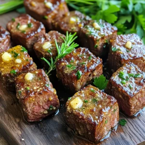 - 1 lb sirloin steak - 4 tablespoons unsalted butter - 4 cloves garlic - Fresh rosemary - Fresh thyme - Salt and pepper - Fresh parsley To make these air fryer garlic butter steak bites, start with fresh, high-quality ingredients. I choose sirloin steak for its great flavor and tenderness. You will cut it into bite-sized cubes, making it easy to cook and eat. Next, the unsalted butter adds richness, while the minced garlic brings a punch of flavor. Using fresh herbs like rosemary and thyme will elevate the taste. Season with salt and pepper to balance all the flavors. Finally, fresh parsley makes a lovely garnish, adding color and a hint of freshness. This ingredient list is simple, yet it creates a dish full of savory goodness. Each element plays a role in making your steak bites truly delicious. To start, I combine melted butter and minced garlic in a bowl. This mix brings rich flavor. Next, I add chopped rosemary and thyme. These herbs give a fresh taste. I stir everything until well mixed. This garlic butter mixture is key to our dish. Now, I take my sirloin steak and cut it into bite-sized cubes. I season these pieces with salt and pepper. This step is simple but important. Then, I pour the garlic butter mixture over the steak. I toss the steak gently in the bowl. This ensures each piece gets coated well. Next, I preheat the air fryer to 400°F (200°C). This usually takes about 5 minutes. Once ready, I place the steak bites in the air fryer basket. I make sure they are in a single layer. If there are too many, I cook them in batches. I then cook the steak for 8 to 10 minutes. Halfway through, I shake the basket for even cooking. I check the doneness to see if they reach my desired level. I like medium-rare, which is about 135°F (57°C) inside. After cooking, I remove the steak bites from the air fryer. I drizzle any leftover garlic butter over them for added flavor. Finally, I sprinkle chopped parsley on top before serving. To cook steak bites just right, check the internal temperature. - Medium-rare: 135°F (57°C) - Medium: 145°F (63°C) - Medium-well: 150°F (66°C) Adjust the cooking time for your taste. If you like it more cooked, add a couple of extra minutes. This way, every bite matches your preference. For well-cooked steak bites, shake the basket halfway through cooking. This helps them brown evenly. If you fill the basket too much, some pieces might not cook well. If needed, cook steak bites in batches. This keeps them juicy and delicious. To add even more flavor, try using different herbs. - Thyme and rosemary work great, but you can also use: - Oregano - Basil - Parsley Marinades can boost taste, too. A simple mix of soy sauce, garlic, and olive oil can add a nice twist. You can marinate the steak bites for 30 minutes before cooking for extra flavor. {{image_2}} You can use different cuts for this recipe. Ribeye and filet mignon are great options. - Ribeye: This cut is tender and full of flavor. It has more fat, which makes it juicy. However, it can be richer in taste. - Filet Mignon: This cut is lean and very tender. It cooks quickly and offers a subtle flavor. Its lack of fat means it may need added moisture. Both cuts can work well for steak bites. Choose based on your taste and budget. You can easily change the flavor of your steak bites. Adding chili flakes gives a nice kick. This spice enhances the garlic without overpowering it. You can also try different kinds of butter. Use garlic herb butter for more flavor. Herb-infused butter adds a fresh twist. Each option makes the steak bites unique and fun to explore. These steak bites are versatile. Pair them with sides like mashed potatoes or roasted veggies. The creamy potatoes balance the savory steak. Fresh veggies add color and crunch. You can serve steak bites as appetizers or main dishes. For appetizers, offer toothpicks for easy eating. For main dishes, plate them with your favorite sides. They bring joy to any table setting. To store leftover steak bites, first let them cool. Place the bites in an airtight container. This keeps them fresh and prevents odors from mixing. You can also wrap them tightly in plastic wrap. Store them in the fridge for up to three days. When you're ready to enjoy them again, simply reheat for a few minutes in the air fryer or microwave. If you want to keep steak bites longer, freezing works well. Let them cool completely before freezing. Arrange the bites in a single layer on a baking sheet. This helps them freeze separately. Once frozen, transfer them to a freezer-safe bag. Remove as much air as you can. They can last up to three months in the freezer. To reheat, cook them in the air fryer at 350°F (175°C) for about 8-10 minutes. Cooked steak bites last about three days in the fridge. In the freezer, they can stay good for up to three months. Always check for any signs of spoilage before eating. If they smell off or look strange, it's best to discard them. Following these storage tips ensures you enjoy your delicious garlic butter steak bites later! Cooking steak bites in an air fryer usually takes about 8 to 10 minutes. The exact time depends on the size of the steak cubes. For medium-rare, aim for an internal temperature of 135°F (57°C). Larger pieces require a bit more time, while smaller ones cook faster. Always check the doneness halfway through and adjust as needed. Yes, you can use frozen steak, but it needs some extra care. When cooking from frozen, increase the cooking time by about 5 to 7 minutes. Make sure to check the internal temperature to ensure doneness. Thawing the steak first can help it cook more evenly and give you a better result. If you don’t have fresh herbs, dried herbs work great too. Use half the amount of dried herbs compared to fresh. For example, if the recipe calls for 1 teaspoon of fresh rosemary, use ½ teaspoon of dried. You can also use spice blends that include similar flavors. These options still add delicious taste to your steak bites. In this blog post, we explored how to make delicious steak bites using sirloin, garlic, and herbs. I provided step-by-step instructions for preparation, cooking tips, and variations to enhance flavor. Remember, you can customize your dish with different cuts of steak or exciting flavor combinations. With these tips, you will create a meal that impresses. Enjoy cooking and share your tasty results!