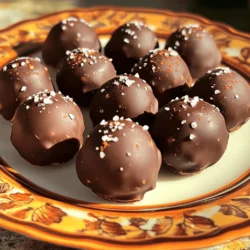 To make these Chocolate Pumpkin No-Bake Truffles, you will need: - 1 cup pumpkin puree - 1 cup almond flour - ½ cup cocoa powder - ¼ cup maple syrup - 1 teaspoon vanilla extract - 1 teaspoon pumpkin pie spice - ¼ teaspoon salt - ½ cup dark chocolate chips (dairy-free if preferred) - 1 tablespoon coconut oil You can change up the flavors with these options: - Add a pinch of cinnamon for extra warmth. - Use white chocolate chips for a different coating. - Mix in chopped nuts for added crunch. If you need to swap ingredients, here are some ideas: - Use sunflower seed flour instead of almond flour for nut-free truffles. - Maple syrup can be replaced with honey or agave syrup. - Coconut oil can be swapped with vegetable oil if needed. These ingredients create a rich and delightful treat. Feel free to adjust them to fit your taste! To start, grab a mixing bowl. Add 1 cup of pumpkin puree. Next, mix in 1 cup of almond flour. Then, add ½ cup of cocoa powder. Pour in ¼ cup of maple syrup. Don't forget 1 teaspoon of vanilla extract. Sprinkle in 1 teaspoon of pumpkin pie spice and ¼ teaspoon of salt. Stir everything until it looks even and smooth. Now comes the fun part! Use your hands to scoop out the mixture. Roll it into small balls, about 1 inch wide. Place each ball on a baking sheet lined with parchment paper. This keeps them from sticking. You should be able to make about 12 to 15 truffles. For the chocolate coating, take a microwave-safe bowl. Add ½ cup of dark chocolate chips and 1 tablespoon of coconut oil. Heat it in the microwave. Do this in 30-second bursts. Stir in between each burst until the chocolate is smooth. Once melted, dip each truffle into the chocolate. Make sure it’s fully coated. Use a fork to lift it out, tapping off any extra chocolate. Place them back on the parchment paper. If you like, add a pinch of sea salt or cocoa powder on top. Finally, pop the baking sheet in the fridge for at least 30 minutes. This helps the chocolate harden. To get the right texture, make sure the pumpkin puree is thick. If it's too watery, your truffles may fall apart. Use almond flour and cocoa powder for a smooth base. Mix well until everything is even. If your mixture feels too dry, add a little maple syrup. If it's too wet, add more almond flour. When melting chocolate, use a microwave-safe bowl. Heat the chocolate chips and coconut oil in short bursts. Start with 30 seconds, then stir. Repeat until the chocolate is smooth. This method helps prevent burning. If you prefer, use a double boiler for more control. Always stir to keep the chocolate silky. For a pretty display, arrange the truffles on a nice plate. Dust them with cocoa powder or shredded coconut for flair. You can also use mini cupcake liners to hold each truffle. This makes them look festive and fun. Add a sprinkle of sea salt on top for a gourmet touch. {{image_2}} You can twist the classic chocolate pumpkin truffles with new flavors. Add a dash of cinnamon for warmth. A splash of orange juice can brighten the taste. For a richer flavor, mix in a spoonful of peanut butter or almond butter. You can also add crushed nuts for crunch and texture. Try replacing cocoa powder with carob powder for a unique taste. These simple changes can make your truffles exciting and fun. These truffles are easy to adapt. To make them vegan, ensure you use dairy-free dark chocolate. Almond flour is already gluten-free, so you're safe there. For nut-free options, try sunflower seed flour instead of almond flour. Maple syrup works well as a sweetener, keeping it vegan and gluten-free. You can enjoy these truffles without worry, even with dietary needs. Toppings can add character to your truffles. You can roll them in crushed nuts for a nice crunch. Shredded coconut gives a tropical twist. For a sweet touch, use mini chocolate chips or sprinkles. If you like a salty contrast, sprinkle sea salt on top. You can also dust them with cocoa powder for a classic finish. These toppings make your truffles not just tasty but also beautiful. To keep your Chocolate Pumpkin No-Bake Truffles fresh, store them in the fridge. Place them in a single layer inside an airtight container. This will help prevent them from sticking together. If you don't eat them right away, they can stay fresh for up to a week. For the best results, use glass or plastic containers with tight-fitting lids. These containers help keep moisture out. Avoid using paper or cardboard, as they can absorb moisture and make the truffles soggy. If you have a lot of truffles, stack them carefully to save space. You can freeze these truffles for later use. First, place them on a baking sheet lined with parchment paper. Freeze them until solid, about one hour. Then, transfer the frozen truffles to a freezer-safe bag or container. They can last for about three months in the freezer. When ready to enjoy, let them thaw in the fridge overnight. Chocolate Pumpkin No-Bake Truffles can last up to a week in the fridge. Store them in an airtight container. They stay fresh and tasty for the best flavor. If you freeze them, they can last up to three months. Just remember to let them thaw in the fridge before you enjoy them! Yes, you can make these truffles ahead of time. I often prepare them a day or two before serving. This allows the flavors to develop fully. Just keep them stored in the fridge until you're ready to serve. They make a great treat for parties or gatherings! If you need a substitute for almond flour, try using oat flour or coconut flour. Both work well in this recipe. If you use coconut flour, start with less, as it absorbs more moisture. You can also use all-purpose flour, but this will change the texture and flavor slightly. This blog covered all the needed steps for making Chocolate Pumpkin No-Bake Truffles. You learned about key ingredients, which variations to try, and smart tips for perfecting your truffles. With proper storage, you can enjoy them longer. Remember, you can make these truffles fit your taste and diet. Get creative and have fun! Make these tasty treats at your next event, and they will surely impress. Happy truffle making!