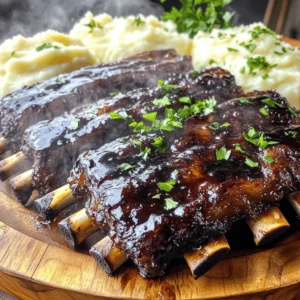- 2 lbs beef short ribs - 1 cup balsamic vinegar - 1/4 cup brown sugar - 4 cloves garlic, minced - 1 medium onion, sliced - 1 tablespoon Dijon mustard - 1 tablespoon Worcestershire sauce - 1 teaspoon dried thyme - Salt and pepper to taste - 2 tablespoons olive oil - Fresh parsley, chopped (for garnish) Gather these ingredients for a rich and tasty dish. The beef short ribs are the star here. They are juicy and perfect for slow cooking. The balsamic vinegar adds a sweet and tangy flavor. Brown sugar helps balance the acidity. Using fresh garlic and onion gives a warm, savory taste. Dijon mustard adds a nice kick. Worcestershire sauce enhances the umami flavor. Dried thyme brings in a hint of earthiness. Don't forget to season with salt and pepper. This will bring out all the flavors. Olive oil is key for searing the ribs. Finally, fresh parsley not only adds color but also freshness to your dish. With these ingredients, you set the stage for a meal that melts in your mouth. Now, let's get ready to cook! First, you need to season the beef short ribs. Sprinkle salt and pepper on all sides. This step adds flavor. Next, heat olive oil in a skillet over medium-high heat. Sear the ribs for about 3-4 minutes on each side until they turn brown. This browning step locks in the juices and builds a great flavor. Once done, transfer the ribs to the slow cooker. In the same skillet, add your sliced onions. Cook them until they become translucent, which takes about 3 minutes. Then, add minced garlic and sauté for another minute. This makes the kitchen smell amazing! Now it’s time to mix the sauce ingredients. In a bowl, whisk together balsamic vinegar, brown sugar, Dijon mustard, Worcestershire sauce, and dried thyme. Pour this mixture into the skillet with onions and garlic, stirring to combine everything well. Now pour the sauce over the ribs in the slow cooker. Make sure the ribs are well-covered by the sauce. This helps the flavors soak in as they cook. Set your slow cooker on low. Cook for 6-8 hours, or until the ribs are fork-tender and falling off the bone. Enjoy the anticipation as the delicious smell fills your home! Searing is key for great flavor. This step locks in juices and adds depth. Heat two tablespoons of olive oil in a skillet over medium-high heat. Sear the ribs for about 3-4 minutes on each side. Look for a nice brown color. This browning gives your ribs a rich taste. After searing, transfer the ribs to the slow cooker. You want your ribs to be truly tender. Signs they are done include the meat pulling away from the bone. A fork should easily slide into the meat without resistance. To test, gently poke a rib with a fork. If it falls apart easily, it's ready. This slow cooking method ensures a melt-in-your-mouth experience. Presentation matters, even for comfort food. Fresh parsley adds a pop of color and freshness. Sprinkle chopped parsley over the ribs before serving. You might also try adding crumbled feta or shredded cheese for a savory kick. These toppings enhance the overall flavor and make your dish look beautiful. {{image_2}} You can mix things up with different sauces. Try using red wine vinegar instead of balsamic vinegar. This gives the ribs a unique taste. You can also add fruits like chopped peaches or apples for a sweet twist. Spices like smoked paprika or chili powder can add some heat. Experimenting with flavors makes cooking fun. If you want to switch meats, pork ribs or chicken work well too. For pork ribs, keep an eye on cooking times; they may need a little less time than beef. Chicken, especially thighs, can also absorb the flavors well. Adjust the cooking time to about 4-6 hours on low for chicken to stay juicy. You don’t always have to use a slow cooker. Oven-baked ribs can be just as tasty. Wrap them in foil and bake at 300°F for 3-4 hours. If you have an Instant Pot, you can cook the ribs much faster. Set it to high pressure for about 45 minutes, and you’ll have tender ribs in no time. Each method offers a unique flavor and texture. To keep your leftover ribs tasty, let them cool first. Place the ribs in a container. Cover them well to keep air out. You can store them in the fridge for up to three days. If you want to save them longer, freezing is a great option. For best results, reheat your ribs in the oven. Set it to 300°F (150°C) and place the ribs in a baking dish. Cover the dish with foil to keep moisture in. Heat for about 20 minutes. If you use a microwave, add a splash of water to keep the meat moist. Heat on medium power for 2-3 minutes. Avoid overcooking to prevent the meat from drying out. To freeze, wrap the ribs tightly in plastic wrap. Then place them in a freezer-safe bag or container. This helps prevent freezer burn. You can freeze them for up to three months. When ready to eat, thaw in the fridge overnight. Reheat as mentioned before to enjoy their full flavor. Cook beef ribs in the slow cooker for 6-8 hours on low. This time works well for 2 lbs of beef short ribs. If you use more meat, increase cooking time. For 3 lbs, you may need 8-10 hours. Always check if the meat is tender and falls off the bone. Yes, you can skip searing, but it affects flavor. Searing adds a rich, deep taste. It also gives a nice texture on the outside. Without it, the ribs may taste less complex. I always recommend searing for the best results. Balsamic beef ribs pair well with many sides. Here are some great options: - Mashed potatoes - Creamy polenta - Roasted vegetables - Garlic bread - Fresh salad These sides soak up the tasty sauce and make the meal complete. This blog post covered a simple recipe for balsamic beef short ribs. We explored the ingredients, cooking instructions, and helpful tips to ensure tender, flavorful ribs. I hope you found the variations and storage tips useful. Cooking should be fun, not stressful. With these steps, your ribs can impress everyone. Enjoy your meal and happy cooking!