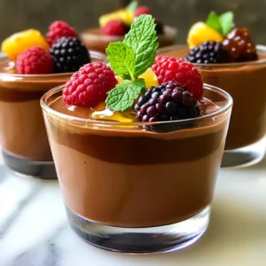 To make this mousse, you need a few simple items: - 2 cups plain Greek yogurt - 1/2 cup unsweetened cocoa powder - 1/3 cup honey or maple syrup - 1 teaspoon vanilla extract - 1/2 teaspoon espresso powder (optional) - 1/4 teaspoon salt - 1/2 cup dark chocolate chips These ingredients blend to create a rich, creamy mousse. Greek yogurt gives protein and a smooth texture. Cocoa powder adds a deep chocolate taste. Honey or maple syrup sweetens it just right. You can enhance the flavor with these extras: - A pinch of cinnamon - A splash of almond extract - A few drops of peppermint extract These options can add a twist to your mousse. They make it more fun and tasty! Each serving of this mousse packs a punch! Here’s what you can expect: - Calories: About 180 - Protein: 10g - Carbohydrates: 25g - Fat: 5g - Sugars: 12g This mousse is not only delicious but also a smart choice for a snack or dessert. You get protein and flavor in every bite! Start by melting the dark chocolate chips. Use a microwave-safe bowl. Heat the chocolate in 30-second bursts. Stir it after each burst. This helps it melt smoothly. Once melted, let it cool a bit before mixing. Next, take a large mixing bowl. Add the plain Greek yogurt and cocoa powder. Use a hand mixer or a whisk to blend the two. Mix until the yogurt is smooth and free of lumps. This makes a rich base for your mousse. Now, it’s time to sweeten your mixture. Add honey or maple syrup for sweetness. Stir in the vanilla extract and salt. If you like coffee flavor, add the espresso powder. Mix everything until it is creamy and well blended. Drizzle the cooled melted chocolate into the yogurt mixture. Use a spatula to fold it gently. Make sure the chocolate is fully mixed in. This step gives your mousse a rich, chocolatey taste. Spoon the mousse into serving dishes or cups. Cover them with plastic wrap. Place them in the refrigerator for at least 1 to 2 hours. This helps the mousse set and become nice and fluffy. Once chilled, your mousse is ready to serve. Garnish each serving with fresh berries. A sprig of mint adds a nice touch too. Serve in clear cups to show off the lovely chocolate color. Enjoy your high-protein treat! To get that perfect creamy texture, start with high-quality Greek yogurt. Choose plain yogurt with full fat for the best results. Mix it well with cocoa powder until smooth. Use a hand mixer for a light, airy mousse. This helps to incorporate air, making it fluffy. For a rich flavor, use dark chocolate. I recommend chocolate that is at least 70% cocoa. This gives a deep, bold taste. If you prefer sweeter notes, try semi-sweet chocolate. Always melt it slowly to avoid burning. Adjust the sweetness to fit your taste. You can use honey or maple syrup. Start with 1/3 cup and add more if needed. Taste the mixture before chilling. This lets you control how sweet your mousse will be. To impress, serve the mousse in clear glass cups. This shows the rich chocolate color. Add fresh berries on top for a pop of color. A sprig of mint adds a nice touch. Drizzle a little honey on top for extra sweetness and flair. {{image_2}} You can make a vegan version of this mousse. Use silken tofu instead of Greek yogurt. Blend the tofu until smooth. Add cocoa powder, maple syrup, vanilla extract, and salt. This mix keeps the mousse rich and creamy without dairy. Fruits and nuts add fun textures to your mousse. Try adding chopped walnuts, almonds, or hazelnuts. Fresh fruits like raspberries or strawberries also work well. Fold them into the mousse before chilling. This gives each bite a nice crunch or burst of flavor. If you love peanut butter, mix it into your mousse. Stir in a few tablespoons of creamy peanut butter. This adds a nutty taste that pairs well with chocolate. You can also top the mousse with peanuts for extra crunch. To store leftover mousse, place it in an airtight container. Cover it tightly. This keeps the mousse fresh and tasty. You can store it in the fridge for up to three days. If you see any changes in color or smell, it's best to toss it. Always use clean utensils when serving mousse. Avoid double-dipping to keep it safe. If you have not finished the mousse, cover it well. This helps prevent it from absorbing other smells in the fridge. You can freeze this mousse for longer storage. Use a freezer-safe container and leave some space at the top. The mousse may change in texture after thawing, so it's best to enjoy it fresh. To thaw, place it in the fridge overnight before serving again. Yes, you can use flavored Greek yogurt. It will change the taste. If you want a rich chocolate flavor, choose a chocolate or vanilla flavor. Just be careful with the sweetness, as flavored yogurts often have added sugar. To make this mousse sugar-free, skip the honey or maple syrup. Use a sugar substitute, like stevia or erythritol, instead. Adjust the amount to your taste. Make sure to check the sweetness level after mixing. Yes, you can use dairy-free yogurt made from almond, coconut, or soy. Look for options that are thick and creamy. Make sure they have a similar protein content to keep the mousse rich and satisfying. The mousse lasts about 3 to 5 days in the fridge. Store it in an airtight container to keep it fresh. The texture may change a bit, so give it a quick stir before serving. You can use sliced bananas, crushed nuts, or granola as a garnish. Shredded coconut or a sprinkle of cinnamon can add extra flavor. For a fun twist, try crumbled cookies or a drizzle of nut butter. This blog post outlined the steps to make a delicious high-protein chocolate Greek yogurt mousse. We covered key ingredients and provided tips to enhance flavor and texture. You also learned about variations and storage options for leftover mousse. Enjoy personalizing your mousse with different flavors. Remember, it’s a healthy treat that fits your diet. Play with ingredients and make it your own! Try these steps, and enjoy your tasty creation.