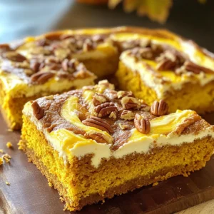 To make pumpkin cream cheese coffee cake, you will need: - 2 cups all-purpose flour - 1 teaspoon baking powder - 1 teaspoon baking soda - 1 teaspoon ground cinnamon - 1/2 teaspoon ground nutmeg - 1/2 teaspoon salt - 1 cup sugar - 1/2 cup unsalted butter, softened - 1 cup canned pumpkin puree - 2 large eggs - 1 teaspoon vanilla extract - 8 oz cream cheese, softened - 1/2 cup powdered sugar - 1/4 cup chopped pecans (optional) You will need some tools to make this cake: - Mixing bowls (medium and large) - Whisk - Electric mixer or hand mixer - 9x13 inch baking dish - Rubber spatula - Measuring cups and spoons - Knife for swirling - Toothpick for testing If you lack some ingredients, here are some substitutes: - All-purpose flour: You can use whole wheat flour for a nuttier taste. - Unsalted butter: Use coconut oil or margarine for a dairy-free option. - Canned pumpkin: Fresh pumpkin puree works well, but ensure it is smooth. - Eggs: Flax eggs or applesauce can replace eggs for a vegan version. - Cream cheese: Use dairy-free cream cheese if you want a vegan cake. - Pecans: Walnuts or almonds are great crunchy alternatives. This cake is simple to make and loaded with flavor. You can enjoy it for breakfast or dessert! First, we need to get our oven ready. Preheat your oven to 350°F (175°C). This step is key for even baking. Next, take a 9x13 inch baking dish. Grease it with butter and dust it with flour. This will help the cake come out easily when it's done. In a medium bowl, mix the dry ingredients. Combine 2 cups of flour, 1 teaspoon of baking powder, 1 teaspoon of baking soda, 1 teaspoon of ground cinnamon, 1/2 teaspoon of ground nutmeg, and 1/2 teaspoon of salt. Whisk these together well and set them aside. In a large mixing bowl, beat 1/2 cup of softened butter with 1 cup of sugar. Mix until it looks light and fluffy. This will take about 3-4 minutes. Then, add in 1 cup of canned pumpkin puree, 2 large eggs, and 1 teaspoon of vanilla extract. Beat everything together until it’s well mixed. Now, gradually add the dry mix to the wet mix. Stir gently until just combined. Make sure not to overmix. This keeps the cake light. In another bowl, take 8 oz of softened cream cheese. Beat it with 1/2 cup of powdered sugar. Mix until it’s smooth and creamy. This filling will add a nice touch to the cake. Pour half of the pumpkin batter into the greased dish. Spread it out evenly. Then, dollop the cream cheese mixture on top. Use a knife to swirl the cream cheese into the pumpkin batter. Finally, add the rest of the pumpkin batter on top. If you like, sprinkle 1/4 cup of chopped pecans on top for some crunch. Bake your cake in the preheated oven for 30-35 minutes. Check with a toothpick; it should come out clean when done. Let the cake cool for about 10 minutes in the pan before cutting it into squares. Enjoy it warm or at room temperature! To make your cake fluffy, use room temperature butter. Softened butter mixes better with sugar. Beat them well until light and airy. This process adds air into the batter. Next, do not overmix the ingredients. Mix until just combined. Overmixing can make the cake dense. Swirling the cream cheese filling takes practice. Start by dolloping the cream cheese mixture on the pumpkin batter. Use a knife or a toothpick to swirl. Gently cut into the batter and lift up. Aim for a marbled look, not a fully mixed one. This creates lovely swirls when baked. Serve your pumpkin cream cheese coffee cake warm or at room temperature. Pair it with coffee or tea for a cozy treat. You can also add a dusting of powdered sugar on top. For extra crunch, sprinkle chopped pecans before serving. Enjoy this delightful cake at breakfast or as an afternoon snack. {{image_2}} To make a gluten-free version, swap regular flour for gluten-free flour. Use a blend that works well in baking. I recommend a mix of almond flour and coconut flour for the best texture. You may need to adjust the baking powder slightly. This cake will still be moist and delicious. You won’t miss the gluten at all! You can easily make this coffee cake vegan. Replace eggs with flax eggs or applesauce. For the butter, use coconut oil or a vegan butter substitute. Instead of cream cheese, try a plant-based cream cheese. It gives the same creamy texture. Your cake will still be rich and tasty without animal products. Feel free to get creative with flavors! Adding chocolate chips gives a sweet twist. You can also mix in dried cranberries or raisins for extra texture. Want some spice? Try adding ground ginger or allspice for a warm kick. You can even switch nuts for walnuts or almonds. Each addition changes the cake’s taste, so have fun experimenting! To keep your Pumpkin Cream Cheese Coffee Cake fresh, store it in an airtight container. You can also wrap it tightly with plastic wrap or aluminum foil. This helps keep moisture in and prevents it from drying out. If you store it properly, it will last for about 3 to 4 days at room temperature. For longer storage, consider refrigerating it. Just remember to bring it back to room temperature before serving for the best taste. If you want to save some cake for later, freezing is a great option. First, let the cake cool completely. Then, cut it into squares. Wrap each piece tightly in plastic wrap. After that, place the wrapped pieces in a freezer-safe bag. This method helps prevent freezer burn. The cake can stay in the freezer for up to 3 months. When you’re ready to enjoy, simply thaw it in the fridge overnight or leave it on the counter for a few hours. To reheat your Pumpkin Cream Cheese Coffee Cake, preheat your oven to 350°F (175°C). Place the desired amount of cake on a baking sheet. Cover it loosely with aluminum foil to prevent it from browning too much. Heat for about 10 to 15 minutes, or until warm. You can also use the microwave for a quicker option. Just heat a piece for 15 to 30 seconds. Enjoy it warm, as it enhances the flavors and texture. Yes, you can use fresh pumpkin. To do this, cut a pumpkin, scoop out the seeds, and roast it until soft. Once cooled, mash or puree the pumpkin. Fresh pumpkin has a great flavor, but it may have more water than canned. You might want to drain some liquid to avoid a soggy cake. Pumpkin cream cheese coffee cake lasts about 3 to 4 days when stored at room temperature. If you keep it in the fridge, it can last up to a week. Make sure to cover it well to keep it fresh. Yes, you can make this cake ahead of time. Bake it the day before and let it cool. Then, store it in an airtight container. This allows the flavors to meld overnight, making it even tastier. If you don't have pecans or prefer not to use them, try walnuts or almonds. Both add a nice crunch. You can also skip the nuts if you want a nut-free cake. Just enjoy the smooth, creamy texture of the cake! This article covered all you need to bake a rich pumpkin cream cheese coffee cake. We shared the essential ingredients, tools, and substitutes. You learned step-by-step how to prep, mix, layer, and bake. Our tips helped you achieve the perfect texture and swirl. Plus, you explored gluten-free, vegan options and fun flavors. Finally, we reviewed how to store and reheat leftovers. This recipe is simple and full of tasty options that everyone can enjoy. Get ready to impress family and friends with your baking skills!