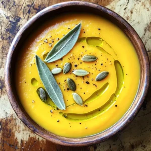 To make this delightful soup, start with key ingredients that bring warmth and flavor. Here’s what you need: - 1 medium butternut squash, peeled and cubed - 1 large onion, chopped - 2 cloves garlic, minced - 2 tablespoons olive oil - 4 cups vegetable broth - 1 cup coconut milk (or heavy cream for a richer soup) - 1 tablespoon fresh sage, chopped (or 1 teaspoon dried sage) - 1/2 teaspoon nutmeg - Salt and pepper to taste These ingredients blend beautifully, creating a creamy and savory soup. The butternut squash adds a sweet touch, while the sage brings a herby punch. You can boost the flavor of your broth with a few optional ingredients. Consider adding: - A splash of white wine for depth - A bay leaf for extra aroma - A pinch of chili flakes for a hint of heat These additions can elevate your soup, making it even more satisfying. Garnishes add a beautiful finish to your soup and enhance the taste. Here are some great options: - Toasted pumpkin seeds for crunch - A drizzle of olive oil for richness - Extra sage leaves for freshness Garnishing your soup not only makes it look pretty but also adds layers of flavor. Enjoy experimenting with these ideas to find your perfect bowl! Start by peeling and cubing the butternut squash. A sharp knife makes this easy. Next, chop the onion and mince the garlic. Heat two tablespoons of olive oil in a large pot over medium heat. When the oil is warm, add the chopped onion. Sauté the onion for about 5 to 7 minutes until it turns soft and transparent. This step adds a nice base flavor to the soup. Now, stir in the minced garlic and chopped sage. Cook this mixture for another 1 to 2 minutes. The garlic and sage will smell great as they cook. This is the smell that warms the heart! Add the cubed butternut squash to the pot and stir well. Let it cook for about 5 minutes. This slight caramelization brings out the sweet flavor of the squash. Next, pour in 4 cups of vegetable broth. Bring the soup to a simmer. Cover the pot and cook for 20 to 25 minutes. The squash must become tender for the best texture. Once the squash is soft, use an immersion blender to puree the soup until smooth. If you do not have one, carefully transfer the soup in batches to a regular blender. After blending, return the smooth soup to the pot. Stir in 1 cup of coconut milk or heavy cream for richness. Add 1/2 teaspoon of nutmeg and season with salt and pepper. Finally, heat the soup on low for another 5 minutes to blend the flavors. Serve the soup hot and enjoy the cozy flavors! Cutting butternut squash can be tricky. Start by using a sharp knife. Slice off both ends to create a flat surface. This helps keep the squash stable. Next, stand it upright and slice it in half lengthwise. Scoop out the seeds with a spoon. Finally, peel the skin with a vegetable peeler and cube the flesh. For safety, make sure to keep your fingers clear of the blade. To make your soup creamy, choose high-quality coconut milk or heavy cream. When blending, ensure the soup is very hot. This helps create a smooth texture. An immersion blender works best. If using a countertop blender, blend in small batches. This prevents spills and makes blending easier. For extra creaminess, add more coconut milk or cream after blending. If you need to make swaps, consider these tips. Use vegetable broth for a vegan option. For a nut-free soup, stick with coconut milk or use oat milk. If you want to avoid cream, try pureed white beans for a creamy texture. You can also omit nutmeg if you dislike its flavor. Always adjust salt and pepper to fit your taste. {{image_2}} You can easily make this soup dairy-free and vegan. Instead of using heavy cream, stick to coconut milk. Coconut milk adds creaminess without dairy. It also gives the soup a slight sweetness. This option keeps the soup rich and smooth. Just make sure to use vegetable broth, not chicken broth. If you want to add protein, consider chicken or lentils. For chicken, cook pieces in the pot before adding the onion. This gives you a savory base. Shred the chicken and stir it back in at the end. If you prefer lentils, add them with the broth. Use about one cup of cooked lentils. They will soak up the flavors and make the soup hearty. To give your soup a kick, try adding spices. A pinch of cayenne pepper adds heat. You can also use smoked paprika for a smoky flavor. If you like fresh herbs, add a bit of thyme or rosemary. These herbs pair well with sage and enhance the taste. Consider adding a splash of lime juice for some zest. This brightens the flavors and makes the soup pop. After making your butternut squash sage soup, let it cool. Once cooled, transfer it to an airtight container. Store it in the fridge. Your soup will stay fresh for up to five days. Remember to label the container with the date. This way, you know when to eat it. Freezing your soup is a great idea for later meals. Allow it to cool completely. Pour the soup into freezer-safe containers. Leave some space at the top for expansion. Seal the containers tightly. You can freeze the soup for up to three months. When ready to eat, defrost it overnight in the fridge. To reheat your butternut squash soup, use a pot over low heat. Stir it often to avoid sticking. If the soup seems thick, add a splash of broth or water. This helps return its smooth texture. You can also reheat it in the microwave. Use a microwave-safe bowl and heat in short bursts, stirring in between. Enjoy your warm and tasty soup! To make butternut squash soup thicker, you have a few options. First, you can add more squash. Use an extra half or whole squash to boost thickness. You can also blend less of the soup. If you like some chunks, blend only half and leave the rest. Another way is to add a starch. Try a little cornstarch or potato. Mix it with a bit of water before adding it to the soup. This will give it a nice creamy texture. Yes, you can use frozen butternut squash in this recipe. It saves time since it is already peeled and cubed. Just add the frozen squash directly into the pot when you would add fresh squash. There is no need to thaw it first. The cooking time may be a bit longer, so check for tenderness before blending. Using frozen squash will still give you a tasty soup. Butternut squash is packed with vitamins and minerals. It is rich in vitamin A, which is good for your eyes. It also has fiber, which helps your digestion. Sage adds flavor and has health perks, too. It may help with digestion and boost your mood. Both ingredients can support your immune system. Enjoying this soup can be a great way to stay healthy! You now have all the tools to make a tasty butternut squash sage soup. We covered the key ingredients, step-by-step cooking methods, and tips for great results. You can try different variations, like making it dairy-free or spicy. Proper storage tips help keep it fresh for later. Enjoy cooking this warm, comforting dish, and share it with friends and family. A bowl of this soup is not just food, it’s a way to bring joy to your table.
