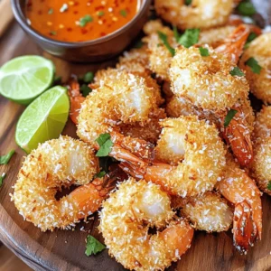 - 1 pound large shrimp, peeled and deveined - 1 cup shredded coconut (sweetened or unsweetened) - 1/2 cup panko breadcrumbs - 1/2 cup all-purpose flour - 1 teaspoon garlic powder - 1 teaspoon paprika - 1/2 teaspoon salt - 1/2 teaspoon black pepper - 1 tablespoon lime juice - Olive oil spray To make Air Fryer Coconut Shrimp Crunch, gather these key ingredients. First, you need shrimp. Choose large shrimp, peeled and deveined. This helps with easy cooking. Next, grab shredded coconut. You can use sweetened or unsweetened coconut. It gives a great flavor. For crunch, panko breadcrumbs are a must. They add a crispy bite. All-purpose flour helps the coating stick. For taste, we need some spices. Garlic powder and paprika enhance the flavor. Salt and black pepper balance everything nicely. Lime juice adds a fresh zing to the shrimp. Finally, olive oil spray helps with crispiness in the air fryer. Now that you have your ingredients ready, you can enjoy making this tasty treat! 1. Mix flour, garlic powder, paprika, salt, and pepper. Take a shallow bowl and add 1/2 cup flour, 1 teaspoon garlic powder, 1 teaspoon paprika, 1/2 teaspoon salt, and 1/2 teaspoon black pepper. Stir well to blend all the spices. 2. Whisk eggs and incorporate lime juice. In another bowl, crack 2 large eggs. Whisk them well and add 1 tablespoon of lime juice. Mix until the eggs are smooth. 3. Combine coconut with panko breadcrumbs. In a third bowl, mix 1 cup shredded coconut (you can use sweetened or unsweetened) with 1/2 cup panko breadcrumbs. This mix gives your shrimp a great crunch! 1. Coat shrimp in flour mixture. Take your 1 pound of peeled and deveined large shrimp. Dip each shrimp into the flour mix. Make sure it gets fully covered. Shake off any extra flour. 2. Dip in egg mixture. Next, dip the coated shrimp into the egg mix. Allow any excess egg to drip back into the bowl. 3. Encase in coconut and panko mix. Finally, roll the shrimp in the coconut and panko mixture. Press gently to make sure the coating sticks well. Repeat for all the shrimp. 1. Preheat air fryer to 375°F (190°C). Set your air fryer to 375°F. Let it heat up for about 5 minutes. 2. Arrange shrimp in a single layer. Lightly spray the air fryer basket with olive oil. Place the coated shrimp in a single layer. Do not overcrowd the basket to ensure even cooking. 3. Cook for 8-10 minutes, flipping halfway. Air fry the shrimp for 8 to 10 minutes. Flip them halfway to help them cook evenly. Look for a golden and crispy finish. To get that perfect crunch, use panko breadcrumbs. They are light and airy, which gives a great texture. Regular breadcrumbs can make your shrimp soft. When you coat the shrimp, press the mixture firmly onto each piece. This helps the coating stick well during cooking. Preheating the air fryer is key. It helps cook the shrimp evenly. Set the air fryer to 375°F (190°C) and let it heat for about five minutes. Also, avoid overcrowding the basket. If the shrimp are too close, they won’t cook right. Cook in batches if needed, so each shrimp gets good heat and crispiness. Dipping sauces can boost flavor. Try sweet chili sauce for a sweet touch. You can also make mango salsa for a fruity dip. For extra flavor in the coating, add spices like cayenne or cumin. A little lime zest can also brighten up the taste. These simple tips will elevate your coconut shrimp to a new level. {{image_2}} You can make your coconut shrimp even better with fun dipping sauces. Here are two great choices: - Sweet chili sauce: This sauce is sweet with a touch of heat. It pairs well with the crispy shrimp. Just pour some into a bowl and enjoy! - Mango salsa: This mix of fresh mango, onion, and lime brings a fruity twist. It adds brightness and flavor to each bite. You can cook coconut shrimp in different ways. Each method gives a unique taste and texture: - Oven-baking vs. air frying: Baking the shrimp will give a nice crunch but may not be as crispy as air frying. If you choose to bake, set your oven to 400°F (200°C). Bake for about 15-20 minutes, flipping halfway. - Pan-frying for a different texture: If you want a golden brown crust, try pan-frying. Heat oil in a skillet. Cook the shrimp for about 2-3 minutes on each side until golden. Add extra flavor to your coconut shrimp by making simple changes: - Adding lime zest to the coating: Grate some lime zest into the coating mix. This will add a bright citrus flavor. It makes the shrimp taste fresh and lively. - Using coconut milk for dredging shrimp: Instead of eggs, dip shrimp in coconut milk. This gives a richer coconut flavor. It also helps the coating stick better. To store leftover coconut shrimp, first let them cool to room temperature. Place them in an airtight container. You can keep them in the refrigerator for up to three days. If you want to store shrimp for longer, freezing is a great option. To freeze, wrap each shrimp in plastic wrap and place them in a freezer bag. Be sure to remove as much air as possible before sealing. This helps prevent freezer burn. The best way to reheat coconut shrimp is in the air fryer. Set it to 350°F (175°C). Heat the shrimp for about 5 minutes. This method keeps them crispy. If you don’t have an air fryer, you can use a regular oven. Place shrimp on a baking sheet and cover them with foil. This helps retain moisture. Remove the foil halfway through to crisp them up. In the fridge, coconut shrimp stay fresh for about three days. To maximize their shelf life, make sure they are stored in a tight container. Avoid leaving them out at room temperature for too long. If you notice any changes in smell or texture, it's best to throw them out. Yes, you can use frozen shrimp. Just thaw them first. Place them in cold water for about 15-20 minutes. After thawing, pat them dry with paper towels. This helps the coating stick better. If you don’t own an air fryer, you can bake the shrimp instead. Preheat your oven to 400°F (200°C). Place the shrimp on a baking sheet lined with parchment paper. Bake for about 12-15 minutes, flipping halfway. You won’t get the same crisp, but they will still taste great. To spice it up, add cayenne pepper to the flour mixture. Start with a pinch and adjust to your taste. You can also serve with a spicy dipping sauce, like sriracha or a spicy mayo. Absolutely! You can prepare the shrimp ahead of time. Coat them and store them in the fridge for 1 day. Just air fry them when you are ready to eat. These shrimp pair well with many sides. Try serving them with a fresh salad or rice. They also taste great with a side of sweet chili sauce or mango salsa for dipping. Enjoy the mix of flavors! This blog post covered how to make crispy air fryer coconut shrimp. You learned about the main ingredients, cooking steps, and various tips. The recipe allows for flavor changes and alternative cooking methods. You can enjoy this dish with different dipping sauces or side options. For quick snacks or special meals, this coconut shrimp is a winner. Try it out and savor the crunch!