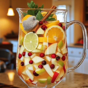 To make the luscious apple cider sangria, you will need: - 4 cups apple cider - 1 cup sparkling water - 1 orange, thinly sliced - 1 lemon, thinly sliced - 1 lime, thinly sliced - 1 apple, cored and diced - 1 cup fresh cranberries (or frozen) - 2 tablespoons honey or maple syrup (optional, for sweetness) - 1 cinnamon stick - Fresh mint leaves for garnish You can customize your sangria with these fun add-ins: - Other fruits like pears or peaches - A splash of brandy or rum - Ginger ale for extra fizz - Pomegranate seeds for a pop of color This sangria pairs well with: - Cheese and charcuterie boards - Roasted nuts or spiced popcorn - Grilled chicken or pork dishes - Pumpkin pie for a festive dessert These ingredients and pairings will help you create a drink that is perfect for any gathering. Enjoy! To make this sangria, gather your ingredients first. You will need apple cider, sparkling water, and fresh fruits. The prep time takes just 10 minutes. You can chill the drink in the fridge for 30 minutes. This helps all the flavors mix well. 1. Start by pouring 4 cups of apple cider into a large pitcher. 2. Next, add 1 cup of sparkling water. This gives your sangria a nice fizz. 3. Slice the orange, lemon, and lime thinly. Toss them into the pitcher. 4. Core and dice the apple. Add it to the mix along with 1 cup of cranberries. 5. If you like it sweeter, drizzle in 2 tablespoons of honey or maple syrup. 6. Add a cinnamon stick for warmth. Stir everything gently to combine. 7. Let the sangria chill in the fridge for at least 30 minutes. When ready to serve, fill glasses with ice. Pour the sangria over the ice and include some fruit. Garnish each glass with fresh mint leaves for a pop of color. Enjoy the bright flavors of autumn! To get the best flavor from your apple cider sangria, let it chill. After mixing, let it sit for at least 30 minutes. This time helps the fruits share their taste with the cider. You can even prepare it a few hours ahead of time. This way, flavors blend well. If you like a sweeter drink, add honey or maple syrup. Start with a small amount, then taste and adjust. Fresh fruits add a nice touch. Use a mix of sweet and tart fruits for balance. Serving your sangria in clear glasses shows off the colorful fruits. Add some ice to keep it cool. For a fancy look, garnish each glass with fresh mint leaves. You can also add extra slices of orange or lemon on the rim. This small touch makes a big impact. Use a large pitcher to serve, so everyone can see the pretty fruits inside. A bright tablecloth or napkins can enhance the overall look of your drink. One common mistake is using old or bland cider. Always choose fresh apple cider for the best taste. Avoid adding too much sweetness at first. You can always add more, but you can’t take it away. Don’t forget to include the cinnamon stick for warmth. Lastly, serve it cold. If your sangria sits out too long, it can get warm and lose its charm. Keep it chilled until it’s time to enjoy! {{image_2}} You can switch up the fruit in this sangria. Try using fruits like pears or peaches. They add a nice flavor and texture. You might also enjoy berries, like strawberries or blueberries. Each fruit gives a different taste that is fun to explore. Mix and match your favorites for a unique twist! If you want a non-alcoholic version, skip the alcohol. Use only apple cider and sparkling water. This makes a refreshing drink for everyone. You can also add a splash of ginger ale for extra fizz. It keeps the fun without the buzz! Change the fruits with the seasons to keep things fresh. In fall, use apples and cranberries. In winter, try blood oranges and pomegranates. In spring, add fresh strawberries and mint. In summer, enjoy juicy watermelon and citrus. These changes make your sangria special all year long! To store your apple cider sangria, pour it into a clean pitcher or jar. Make sure to cover it tightly with a lid or plastic wrap. This keeps the sangria fresh and tasty. If you have leftover fruit, you can keep it in the sangria. The fruit will soak up the flavors. Your sangria will stay good for about three days in the fridge. After three days, the fruit may start to break down. The flavors will also change over time. If you want the best taste, drink it within two days. You can reuse leftover sangria in creative ways! Use it in a smoothie for a fruity twist. You can also use it to soak fruit for desserts or use it in a glaze. This way, nothing goes to waste, and you get to enjoy those vibrant flavors again! Yes, you can make sangria ahead of time. I suggest making it a few hours before your event. This gives the flavors time to blend well. Just keep it in the fridge. If you make it the night before, it will taste even better. Just remember to add the fresh fruit right before serving. This keeps everything looking fresh and bright. You can easily adjust the sweetness of your sangria. Start with the apple cider, as it is sweet already. If you want it sweeter, add honey or maple syrup. I like to use two tablespoons as a starting point. Taste it and add more if needed. You can also use sweeter fruits like ripe apples or extra cranberries for more sweetness. For serving sangria, choose large glasses or wine glasses. These let you show off the colorful fruit inside. You can also use mason jars for a fun twist. Make sure the glass is big enough for ice and fruit. This provides a lovely presentation and a refreshing drink for your guests. In this post, we explored how to make a delicious sangria. We covered the key ingredients, optional add-ins, and perfect pairings. I shared step-by-step instructions to help you prepare and serve it right. Tips and tricks included how to enhance flavor and avoid common mistakes. We also looked at fun variations and storage tips for your sangria. Making sangria should be fun. Now you can impress friends with your skills! Enjoy trying different mixes and flavors. Happy sipping!