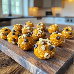 - 1 cup rolled oats - 1/2 cup pumpkin puree - 1/3 cup almond butter (or any nut butter) - 1/4 cup honey or maple syrup - 1 teaspoon vanilla extract - 1 teaspoon pumpkin pie spice - 1/4 teaspoon salt The main ingredients in these bites are simple and healthy. Rolled oats provide fiber and energy. Pumpkin puree adds moisture and nutrients. Almond butter gives healthy fats and protein. Honey or maple syrup adds a sweet touch. Vanilla extract adds warmth. Pumpkin pie spice brings that classic fall flavor. Finally, salt balances all the tastes. - 1/2 cup mini chocolate chips or raisins - 1/4 cup chopped nuts (walnuts or pecans) These add-ins are fun ways to change the bites. Mini chocolate chips bring sweetness and joy. Raisins add chew and natural sugar. Chopped nuts give a nice crunch and extra protein. Feel free to mix and match to suit your taste! - Mixing bowl - Parchment paper - Baking sheet You will need a mixing bowl to combine all your ingredients. Parchment paper helps to keep the bites from sticking. A baking sheet is perfect for placing the bites while they chill. These tools are easy to find in any kitchen! - In a large mixing bowl, combine the rolled oats, pumpkin puree, almond butter, honey, and vanilla extract. - Sprinkle in the pumpkin pie spice and salt. Mix until well combined. The mixture should feel moist but firm. - If you want extra flavor, fold in mini chocolate chips or chopped nuts. - Use your hands to roll the mixture into 1-inch balls. - Place each ball on a parchment-lined baking sheet. - Refrigerate the bites for at least 30 minutes. This helps them firm up nicely. You can switch things up to make these bites yours! - Swap almond butter for peanut or cashew butter. - Adjust sweetness with more or less honey or maple syrup. - Experiment with different spices like cinnamon or nutmeg for new flavors. Want to boost the nutrition? Here are some ideas: - Use natural sweeteners or cut back on the sweetener. - Add more nuts or seeds for extra protein and fiber. Getting the right texture is key to tasty energy bites. - Ensure the mixture is moist but not too sticky. - If they need to be firmer, refrigerate longer to help. {{image_2}} You can switch up the flavors based on the season. For fall, add more cinnamon for a warm touch. In winter, try nutmeg for extra coziness. You can also use different fruits or nuts depending on what you find fresh. If pecans are in season, toss them in for a nice crunch. If you want a vegan snack, use plant-based sweeteners like maple syrup. Swap out almond butter for a nut-free butter like sunflower seed butter. Just make sure your oats are gluten-free by checking their label. This keeps everyone happy and healthy. For a fun twist, make chocolate pumpkin spice energy bites. Simply add mini chocolate chips to the mix. If you like a tropical vibe, fold in coconut flakes. Both options make these bites even more exciting and tasty. Enjoy trying different mixes to find your favorite! To keep your Pumpkin Spice Energy Bites fresh, store them in an airtight container. This helps seal in moisture and flavor. After chilling, put the bites in the container right away. This way, they stay firm and tasty. These energy bites can last up to one week in the refrigerator. If you want to save them for longer, consider freezing them. They can stay fresh in the freezer for up to three months. Just make sure to label your container with the date. When you're ready to eat your frozen energy bites, take them out and let them thaw. Place them in the fridge for a few hours or overnight. This keeps them tasty and soft. You can also let them sit at room temperature for about 30 minutes before eating. Enjoy your snack! To make pumpkin spice energy bites vegan, just swap the honey for maple syrup. Maple syrup gives a sweet flavor and works well with pumpkin. It keeps the energy bites moist and tasty. You can use quick oats, but the texture will change. Quick oats make the bites softer and less chewy. Rolled oats give a heartier texture. If you like a firmer bite, stick with rolled oats. If you need a nut-free option, try sunflower seed butter or tahini. Both add creaminess and flavor. You can also use soy nut butter or pumpkin seed butter. Each choice brings a unique taste. After chilling, check the firmness. They should feel solid but not hard. If they hold their shape well, they are ready to eat. A good texture makes them easy to enjoy as a snack. These pumpkin spice energy bites offer a tasty and healthy snack option. You only need a few simple ingredients and steps to make them. Mix oats, pumpkin, nut butter, and sweetener, then roll into balls. You can customize them to suit your tastes too. Consider adding nuts or chocolate chips. Store them in the fridge, and they will last a week. Enjoy these bites as a quick treat or a boost of energy throughout the day. Try different spices and flavors to keep it exciting!