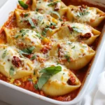 - 20 jumbo pasta shells - 1 cup ricotta cheese - 1 cup mozzarella cheese, shredded - ½ cup sun-dried tomatoes in oil, chopped - ¼ cup grated Parmesan cheese - 1 egg - 2 cloves garlic, minced - 1 teaspoon dried basil - 1 teaspoon dried oregano - ½ teaspoon red pepper flakes (optional) - 1 jar (about 24 oz) marinara sauce - Fresh basil leaves, for garnish - Salt and pepper to taste You can adjust the amount of cheese based on your taste. If you want a lighter dish, use low-fat ricotta. If you like more flavor, add extra sun-dried tomatoes. You can swap out the mozzarella for provolone or fontina if you prefer. For a vegetarian option, use a plant-based egg substitute. To make this dish, you will need the following tools: - Large pot for boiling pasta - Mixing bowl for the filling - 9x13 inch baking dish for baking - Spoon for stuffing shells - Aluminum foil to cover the dish while baking - Oven mitts for safety These tools make the process simple and fun. Each piece helps you create a tasty meal that impresses. Get ready to enjoy your cooking adventure with these delightful stuffed shells! {{ingredient_image_1}} First, set your oven to 375°F (190°C). This step is crucial for a perfect bake. While the oven heats, fill a large pot with salted water. Bring it to a boil. Once boiling, add the jumbo pasta shells. Cook them until they are al dente, following package directions. This usually takes about 8 to 10 minutes. After cooking, drain the shells and let them cool slightly. This helps in handling them later without burns. In a mixing bowl, combine the following ingredients: - 1 cup ricotta cheese - ½ cup sun-dried tomatoes in oil, chopped - 1 cup mozzarella cheese, shredded - ¼ cup grated Parmesan cheese - 1 egg - 2 cloves garlic, minced - 1 teaspoon dried basil - 1 teaspoon dried oregano - ½ teaspoon red pepper flakes (optional) - Salt and pepper to taste Mix everything well until smooth. The flavors blend together to create a rich filling. Taste and adjust the salt and pepper as needed. Take each cooled pasta shell and fill it with the cheese mixture. Use about 2 tablespoons for each shell. Make sure to fill them generously. Once filled, place the shells upright in a 9x13 inch baking dish. This keeps them steady as they bake. Next, pour your marinara sauce over the shells. Make sure each shell gets a good amount of sauce. This adds flavor and keeps the shells moist during baking. Lastly, sprinkle the remaining mozzarella cheese over the top. Cover the baking dish with aluminum foil. This helps the shells cook evenly. Bake in your preheated oven for 25 minutes. After that time, carefully remove the foil. Bake for an additional 10 to 15 minutes. You want the cheese to be bubbly and golden brown. Once out of the oven, let the dish cool for a few minutes. This makes it easier to serve. Before serving, add fresh basil leaves on top for a pop of color and flavor. Enjoy your delicious Sun Dried Tomato Ricotta Stuffed Shells! To make your stuffed shells great, follow some simple steps. First, don't overcook the pasta. Cook it until it is just firm, or al dente. This keeps the shells from breaking. Next, cool the shells a bit before stuffing them. This helps you handle them without burns. When filling the shells, use about two tablespoons of the ricotta mixture for each shell. Press the filling gently so it stays in place. Stand the shells upright in the baking dish. This helps them hold the sauce better and keeps them from falling over. To boost flavor, try adding fresh herbs. Chopped parsley or basil gives a fresh taste. You can also mix in some sautéed spinach or mushrooms for added depth. If you like a little spice, increase the red pepper flakes. This adds a kick without overwhelming the other flavors. For a creamier texture, mix in a bit of cream cheese with the ricotta. You can also use a blend of cheeses, like adding provolone or goat cheese. This gives your dish a unique taste. Serve your stuffed shells with a side salad. A simple green salad with a light vinaigrette works well. You can also pair them with garlic bread. The crispy bread soaks up the sauce nicely. For a drink, consider a light red wine. A Chianti or Pinot Noir pairs well with the dish. If you prefer non-alcoholic options, a sparkling water with lemon is refreshing. Enjoy your meal with friends or family for a cozy night in! Pro Tips Use Fresh Ingredients: Fresh ricotta and high-quality sun-dried tomatoes can elevate the flavor of your stuffed shells significantly. Experiment with Herbs: Feel free to add fresh herbs like parsley or thyme to the filling for an added aromatic touch. Make Ahead: You can prepare the stuffed shells in advance and refrigerate them for up to 24 hours before baking. Customize the Sauce: Try using different marinara sauces or adding a splash of wine or cream to the sauce for a unique twist. {{image_2}} You can easily make this dish even tastier by adding more veggies. For example, you might include spinach, zucchini, or mushrooms. Just sauté them first to remove excess moisture. This way, the filling stays creamy and delicious. You can mix these veggies right into the ricotta mixture. This not only boosts flavor but also adds nutrients. Imagine a colorful dish filled with sun-dried tomatoes and green spinach. It’s appealing and healthy! If you need a gluten-free option, don’t worry! You can find gluten-free jumbo pasta shells at many stores. Just check the package for cooking times, as they may differ from regular shells. You can also use quinoa or rice for a different twist. Both options offer great flavor and texture. Just remember to adjust cooking times based on what you choose. Cheese lovers can have fun experimenting with different cheeses. Try mixing in goat cheese for a tangy twist or feta for a salty kick. You could also use a blend of cheeses, like Monterey Jack and cream cheese. Each cheese brings its own flavor profile. This lets you create a unique dish every time! Feel free to mix and match until you find your perfect blend. To store your sun-dried tomato ricotta stuffed shells, let them cool completely. Place them in an airtight container to keep them fresh. Store them in the fridge for up to three days. When you're ready to eat, you can reheat them directly from the fridge. Just make sure the dish is covered to keep the moisture in. If you want to freeze the stuffed shells, it’s best to do this before baking. Place the stuffed shells in a single layer in a freezer-safe dish. Cover them tightly with plastic wrap and then foil. They can stay in the freezer for up to three months. When you're ready to bake, you can thaw them in the fridge overnight before cooking. If you bake from frozen, add about 15 minutes to the cooking time. The stuffed shells taste best when fresh, but they can last a while. In the fridge, they stay good for three days. In the freezer, they can last for three months. Always check for any off smells or changes in color before eating. To keep the flavors bright, try to eat them within the suggested time frames. You can use cottage cheese or cream cheese. Both options work well. If you want a lighter taste, try Greek yogurt. Blend it smooth to mimic ricotta's texture. Each choice brings its own flavor, but they all blend nicely with sun-dried tomatoes. Yes, you can prepare the stuffed shells a day before. Just fill the shells and place them in the baking dish. Cover with plastic wrap and store in the fridge. When ready to bake, add sauce and cheese, then cook. This makes meal prep easy and quick. Check for a bubbly, golden top. The cheese should be melted and not rubbery. You can also insert a fork into a shell. If it feels warm and soft, they are done. Let them cool for a few minutes before serving. Yes, many brands offer vegetarian marinara sauces. Look for sauces made from fresh tomatoes and herbs. You can also make your own using crushed tomatoes, garlic, and fresh basil. This adds a homemade touch and controls the flavors. In this blog post, we covered key ingredients, tools, and step-by-step instructions for stuffed shells. You learned how to preheat, cook pasta, and prepare a cheese filling. I shared tips for perfect stuffing and suggested tasty variations, including vegetarian and gluten-free options. Finally, we discussed storage and answers to common questions. Now, it’s time to try this recipe! Enjoy making your own stuffed shells, and feel free to experiment with flavors. You’ll have a delicious dish ready to share.