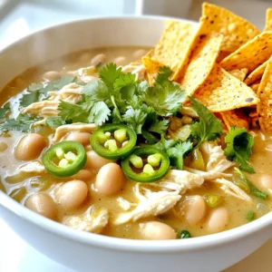For this tasty white chicken chili, you will need: - 2 lbs boneless, skinless chicken breasts - 1 medium onion, chopped - 3 cloves garlic, minced - 2 cans (15 oz each) great northern beans, drained and rinsed - 1 can (4 oz) diced green chilies - 1 cup corn (frozen or canned) - 4 cups chicken broth - 1 cup heavy cream or coconut milk for a dairy-free option These ingredients come together to create a creamy and rich chili. The chicken gives it great protein, while the beans add fiber. The corn and green chilies contribute nice texture and a slight kick. You’ll need these spices to boost the taste: - 1 teaspoon cumin - 1 teaspoon chili powder - 1 teaspoon oregano - ½ teaspoon salt - ½ teaspoon black pepper These spices add depth and warmth to the chili. Cumin brings a smoky note, while chili powder adds heat. Oregano gives a fresh taste that balances the creaminess. If you have specific dietary needs, here are a few easy swaps: - Use turkey or tofu instead of chicken for a lighter option. - Replace heavy cream with coconut milk for a dairy-free meal. - Use vegetable broth for a vegetarian version. These substitutions keep the dish delicious while meeting different dietary needs. Always feel free to get creative with your ingredients! Start by placing 2 lbs of boneless, skinless chicken breasts in the slow cooker. Next, chop one medium onion and mince three cloves of garlic. Put the onion and garlic on top of the chicken. Now, take two cans of great northern beans, drain and rinse them. Add the beans to the slow cooker. Open one can of diced green chilies and a cup of corn, either frozen or canned. Pour both into the pot. Finally, pour in 4 cups of chicken broth. Add 1 teaspoon of cumin, 1 teaspoon of chili powder, 1 teaspoon of oregano, ½ teaspoon of salt, and ½ teaspoon of black pepper. Stir everything together. Cover the slow cooker with the lid. You can cook on low for 6 to 8 hours or on high for 4 to 5 hours. The chicken should be cooked through and tender. When the chicken is ready, remove it from the pot. Use two forks to shred the chicken into bite-sized pieces. Then, return the shredded chicken back to the slow cooker. Now, it’s time to add the cream. Pour in 1 cup of heavy cream or coconut milk if you prefer a dairy-free option. Mix it well and let it simmer on low for another 20 to 30 minutes. This helps blend all the flavors together. Before serving, taste the chili. Adjust the seasoning if needed. Ladle the chili into bowls and garnish with fresh cilantro and sliced jalapeños. Serve with tortilla chips on the side for a delicious crunch! To get the best flavor in your chili, use fresh ingredients. Fresh garlic and onion add depth. Also, use good quality chicken broth. This makes a big difference in taste. Don't skip the heavy cream or coconut milk; it adds richness. Let the chili simmer after you add the cream. This helps all the flavors blend well. If you like it spicy, add sliced jalapeños directly to the pot. You can also sprinkle in extra chili powder. Start with a small amount and taste as you go. Remember, you can always add more, but you can't take it out. For a milder version, skip the jalapeños and use less chili powder. One common mistake is not shredding the chicken well. Shredded chicken mixes better and absorbs the flavors. Another mistake is cooking too short a time. The longer cooking time helps the flavors develop. Lastly, don’t forget to taste your chili before serving. Adjust the seasoning if needed; this step is key for a great meal. {{image_2}} You can make your chili even better by adding more veggies. Try adding bell peppers, zucchini, or even spinach. These will add color and nutrients. Just chop them up and toss them in. You can add them at the same time as the other ingredients. This makes the dish heartier and more filling. If you like heat, make a spicy version of your chili. Add more diced green chilies or jalapeños. You can also mix in some cayenne pepper for extra kick. Start with a little, then taste and add more if you want. This will give your chili a nice, warm flavor that many will enjoy. For a vegetarian version, skip the chicken. Use more beans instead, like black beans or pinto beans. You can also add tofu for protein. Swap the chicken broth with vegetable broth. This will keep the taste delicious and full of flavor. You’ll still get a creamy texture by adding the heavy cream or coconut milk. I love this chili, and leftovers are a treat! To store, let the chili cool first. Use an airtight container for the best results. Keep it in the fridge for up to three days. If you want to enjoy it later, I recommend freezing. When you're ready to eat, reheating is easy. You can use a pot on the stove. Heat it over medium until hot. Stir often to avoid sticking. You can also use the microwave. Place it in a microwave-safe bowl. Heat in short bursts, stirring in between until warm. Freezing this chili is a great idea! Use freezer-safe containers or bags. Make sure to leave some space for expansion. It can last up to three months in the freezer. Thaw it overnight in the fridge before reheating. Enjoy your cozy meal anytime! Yes, you can use frozen chicken. Just place it in the slow cooker without thawing. The cooking time may increase by one hour. This method keeps the chicken juicy and tender. Always ensure the chicken reaches 165°F for safety. To make it dairy-free, swap the heavy cream for coconut milk. This will still give you a creamy texture. You can also use almond milk or oat milk, but they may not be as thick. Adjust the amount to your taste. Great toppings include fresh cilantro, sliced jalapeños, and avocado. You can also add shredded cheese and sour cream if you want. Tortilla chips are perfect for crunch. Feel free to mix and match to find your favorite combo! This blog post covered everything you need for Slow Cooker White Chicken Chili. We discussed the main ingredients, spices for added flavor, and substitutions for different diets. I shared step-by-step cooking instructions and tips to avoid common mistakes. We also explored tasty variations and storage tips to keep your chili fresh. In closing, enjoy making this easy dish that suits your taste and needs. You will impress your family and friends with this delicious recipe.