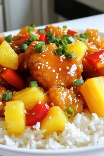 For a great sweet and sour chicken, you need some key items. Here’s what to gather: - 1 pound boneless chicken thighs, cut into bite-sized pieces - ½ cup cornstarch - 2 tablespoons vegetable oil - 1 red bell pepper, diced - 1 yellow bell pepper, diced - 1 cup pineapple chunks (fresh or canned) The sauce makes this dish shine. Here’s what to include for that tangy flavor: - ½ cup sugar - ½ cup apple cider vinegar - ¼ cup ketchup - 1 tablespoon soy sauce - 1 tablespoon grated ginger - 2 cloves garlic, minced - 1 teaspoon sesame oil - Salt and pepper to taste Garnishes add a nice touch. Consider these for extra flavor and color: - Chopped green onions - Sesame seeds Gathering these ingredients sets you up for a flavorful meal. Enjoy the process and the tasty results! Start with one pound of boneless chicken thighs. Cut them into bite-sized pieces. This makes it easy to eat. Season the chicken with salt and pepper. Then, coat the pieces in half a cup of cornstarch. Make sure each piece is covered well. Shake off any extra cornstarch. This will help the chicken get crispy when cooked. Next, heat two tablespoons of vegetable oil in a large skillet. Use medium-high heat for best results. Once the oil is hot, add the chicken to the skillet. Cook for about five to seven minutes. Turn the chicken pieces often until they turn golden brown and are cooked through. Remove the chicken and set it aside. In the same skillet, add one diced red bell pepper and one diced yellow bell pepper. Sauté these for three to four minutes until they soften. Now, it's time to make the sauce. In a bowl, mix together half a cup of sugar, half a cup of apple cider vinegar, a quarter cup of ketchup, one tablespoon of soy sauce, and one teaspoon of sesame oil. Whisk these ingredients until they blend together well. This sauce gives the dish its sweet and sour taste. Add one cup of pineapple chunks, two cloves of minced garlic, and one tablespoon of grated ginger to the skillet. Cook this for two to three minutes until you smell the nice aroma. Then, pour the sauce mixture into the skillet. Bring it to a simmer and let it cook for about two minutes. This thickens the sauce a bit. Finally, return the cooked chicken to the skillet. Toss everything together. Cook for another two to three minutes to heat it through. Serve your sweet and sour chicken over jasmine rice. Garnish with chopped green onions and sesame seeds for a great look! To get the best texture in sweet and sour chicken, use chicken thighs. They stay juicy and tender. Coat the chicken in cornstarch for a nice crisp. Shake off any extra cornstarch. When you fry the chicken, make sure the oil is hot. This helps it brown well. Cook the chicken in a single layer for even cooking. Avoid crowding the pan to keep the heat high. Sweet and sour chicken needs a good balance of flavors. Use sugar and apple cider vinegar to create this balance. Start with ½ cup of sugar. You can adjust the sugar if you like it sweeter. The vinegar gives a nice tang that cuts through the sweetness. Mix the sauce well before adding it to the pan. Taste as you go to find what you like best. Use a large skillet or wok for this dish. A non-stick pan works well to prevent sticking. A good spatula helps you stir without breaking up the chicken. If you have a whisk, use it to mix the sauce well. For serving, a rice cooker makes perfect jasmine rice. It keeps the rice fluffy and warm. Having the right tools makes cooking easier and more fun! {{image_2}} You can switch out chicken for other proteins. Pork works well in this dish. Cut pork chops or tenderloin into bite-sized pieces. You can also use shrimp for a seafood twist. Just be careful not to overcook them. They need only a few minutes in the skillet. Tofu is a great choice for a plant-based option. Use firm tofu, and press it to remove extra water. This helps it soak up the sauce better. If you want a vegetarian or vegan version, just replace the chicken. Use firm tofu or seitan for protein. You can also add extra veggies. Broccoli, carrots, and snap peas add great color and texture. Adjust the sauce to ensure it is vegan-friendly. Most sauces are made with plant-based ingredients, but always check. You can change the sauce to fit your taste. Try adding orange juice for a citrus twist. This adds a nice sweetness and bright flavor. You can also use a different vinegar, like rice vinegar, for a milder taste. For a spicy kick, add some chili paste or crushed red pepper flakes. Mix and match the flavors to make your dish unique. After cooking, let your sweet and sour chicken cool down. Then, place it in an airtight container. It can stay fresh in the fridge for up to 3 days. When you store it correctly, the flavors will blend nicely. To freeze sweet and sour chicken, let it cool completely first. Transfer the chicken into a freezer-safe container. It stays good in the freezer for about 2 to 3 months. Just remember to label it with the date. Thaw it in the fridge overnight before reheating. When ready to eat, you can reheat the chicken in different ways. The microwave is quick and easy. Heat it for about 1-2 minutes, stirring halfway. For a crispier texture, use a skillet. Heat on medium until warm. Always check that it reaches a safe temperature of 165°F. Enjoy your meal! Sweet and sour chicken comes from Chinese cuisine. It mixes sweet and tangy flavors. The dish has roots in Cantonese cooking. Chinese immigrants brought it to the United States. It became popular in Western restaurants. Today, many people enjoy this tasty meal worldwide. Yes, you can use frozen chicken. Just thaw it before cooking. It’s best to let it sit in the fridge overnight. If you need it fast, use the microwave. Make sure the chicken is fully thawed. This keeps the texture nice and tender. Sweet and sour chicken pairs well with jasmine rice. The rice soaks up the sauce's flavors. You can also add steamed vegetables. Broccoli or snap peas work great. For a fun touch, serve it with egg rolls or spring rolls. To reduce sweetness, cut back on sugar. You can use less sugar in the sauce. Add more apple cider vinegar for a tangy kick. You can also increase the soy sauce. This will balance the flavors and make it less sweet. This article covered how to make a tasty Sweet and Sour Chicken. We discussed the main ingredients and sauce components, plus optional garnishes. You learned step-by-step how to prepare the chicken and sauté the veggies. We shared tips for great texture and balancing flavors. Try different proteins and sauce flavors for fun twists. Proper storage can keep your dish fresh. With these easy steps and ideas, you can now create your own delicious version of this dish. Enjoy cooking and sharing your Sweet and Sour Chicken!