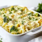 To make Chicken Broccoli Baked Alfredo, gather these main items: - 2 cups cooked chicken, shredded - 2 cups broccoli florets, steamed - 12 oz fettuccine pasta, uncooked - 4 cups alfredo sauce (store-bought or homemade) - 1 cup shredded mozzarella cheese - 1 cup grated Parmesan cheese - 1 teaspoon garlic powder - 1 teaspoon onion powder - Salt and pepper to taste - Fresh parsley, chopped (for garnish) These ingredients create a creamy and rich dish. The mix of chicken and broccoli adds flavor and nutrition. You can change up the dish with some fun options: - Cooked mushrooms for added earthiness - Spinach for extra greens - Sun-dried tomatoes for a burst of flavor - Crushed red pepper for some heat - Different types of cheese like cheddar or gouda These variations keep the meal exciting and allow you to use what you have on hand. If you're looking for a great store-bought alfredo sauce, here are some brands I trust: - Rao's Homemade Alfredo Sauce - Bertolli Alfredo Sauce - Classico Creamy Alfredo Pasta Sauce These brands offer tasty options that save time. However, making your own sauce can be rewarding and delicious, too! {{ingredient_image_1}} Start by gathering your ingredients. You need cooked chicken and steamed broccoli. Use two cups of each. Next, measure out twelve ounces of uncooked fettuccine. Get four cups of alfredo sauce ready. You can use store-bought or homemade. Donât forget the cheese! You will need one cup of shredded mozzarella and one cup of grated Parmesan. Finally, grab garlic powder, onion powder, salt, and pepper for flavor. Boil a large pot of water. Add salt to the water for taste. Cook the fettuccine according to the package instructions until it is al dente. This usually takes about eight to ten minutes. Once done, drain the pasta well and set it aside. Make sure you do not overcook it; you want it firm, not mushy. In a large mixing bowl, combine the chicken, broccoli, and fettuccine. Add garlic powder, onion powder, salt, and pepper. Mix everything well. Pour the alfredo sauce over the mixture and stir gently. Now, transfer this mix to a greased 9x13 inch baking dish. Sprinkle mozzarella and Parmesan cheese on top. Cover the dish with aluminum foil, ensuring it does not touch the cheese. Bake in the oven at 350°F for 25 minutes. After that, remove the foil and bake for an extra 10 to 15 minutes. You want the cheese to be bubbly and golden. Once baked, let it cool for a few minutes. Garnish with fresh parsley before serving. Enjoy your tasty meal! To make a great alfredo sauce, start with good quality butter. Use fresh garlic for the best taste. Heat the butter in a pan over medium heat. Add garlic and sautĂ© until it smells nice. Then, slowly stir in heavy cream. Keep stirring as it heats up. Add grated Parmesan cheese slowly, mixing well. If it seems too thick, add a little milk. Season with salt and pepper. Taste and adjust as needed. This sauce should be creamy and rich. When cooking chicken, use fresh or thawed meat. Cut the chicken into small pieces for even cooking. Season with salt, pepper, and garlic powder. You can cook it in a skillet until golden brown. This takes about 5 to 7 minutes per side. Make sure the chicken reaches 165°F (74°C) to be safe. Shred the cooked chicken with two forks. This makes it easy to mix into your alfredo bake. To get a creamy bake, donât overcook the pasta. Cook it al dente, so it stays firm. When mixing, pour the sauce evenly over the chicken and pasta. Stir gently but well to coat everything. Use a greased baking dish to prevent sticking. Cover with foil while baking to keep moisture in. Remove the foil near the end to let the cheese brown. This gives a nice texture to the top. Enjoy your creamy, delicious meal! Pro Tips Cook Pasta Al Dente: Make sure to cook the fettuccine just until al dente, as it will continue to cook in the oven and become too soft if overcooked. Customize Your Veggies: Feel free to add other vegetables like bell peppers or spinach for extra flavor and nutrition. Use Fresh Herbs: Fresh parsley not only adds a pop of color but also enhances the flavor of the dish. Consider adding fresh basil or thyme for a different twist. Make Ahead: This dish can be assembled a day in advance. Just cover it tightly and refrigerate. Bake it straight from the fridge, adding a few extra minutes to the cooking time. {{image_2}} You can easily turn this dish into a vegetarian delight. Instead of chicken, use 2 cups of sautĂ©ed mushrooms or roasted red peppers. These options add great flavor and texture. For protein, toss in some chickpeas or lentils. They are hearty and filling. Make sure your alfredo sauce is vegetarian. Many store-bought sauces fit this need. You can also make your own with cream, butter, and cheese. To boost the taste of your baked alfredo, try adding spices. A pinch of nutmeg brings warmth to the dish. You can also mix in some crushed red pepper for heat. Fresh herbs like basil or thyme can elevate the flavor too. They add freshness and a lovely aroma. If you enjoy garlic, increase the garlic powder to 2 teaspoons. This makes every bite more savory. While fettuccine is classic, feel free to experiment. Penne or rigatoni are great choices too. These shapes hold sauce well and create a nice bite. For a gluten-free option, use gluten-free pasta. It cooks similarly and tastes great. Zucchini noodles or spaghetti squash are fun, low-carb alternatives. They add nutrition and flavor without the carbs. Just remember to adjust cooking times for these options. To keep your Chicken Broccoli Baked Alfredo fresh, let it cool. Once cool, cover it with plastic wrap or transfer it to an airtight container. Store it in the fridge for up to three days. This way, you can enjoy it again soon. When you want to reheat your meal, preheat your oven to 350°F (175°C). Place the dish in the oven for about 15-20 minutes. You want it warm all the way through. If you're in a hurry, you can also microwave it. Use a microwave-safe dish and heat it for 2-3 minutes. Stir halfway to ensure even heating. If you want to save some for later, freezing is great. First, let the dish cool completely. Then, portion it into freezer-safe containers. Make sure to leave some space at the top for expansion. It can stay in the freezer for up to three months. When you're ready to eat, thaw it in the fridge overnight before reheating. Yes, you can use frozen broccoli. Just cook it before adding it to your dish. Steam it until tender, then drain any excess water. This method keeps your bake creamy and tasty. Frozen broccoli is a great time-saver and still gives great flavor. You can use other pasta types if you like. Penne or rotini work well too. These shapes hold the sauce nicely and add fun to the dish. Choose a pasta that you enjoy. Just follow the cooking time on the package for perfect results. This chicken broccoli baked alfredo stays fresh for about three to four days. Store it in an airtight container to keep it tasty. When you want to eat it again, just reheat it in the oven or microwave. Enjoy your warm, comforting meal! This blog post showed you how to make a great Alfredo dish. We covered the main ingredients, fun variations, and helpful tips. You learned the steps to create this creamy delight and how to store leftovers. Remember, you can switch up the pasta or add veggies for extra flavor. I hope the information helps you make this dish your own. Enjoy your cooking, and have fun experimenting!