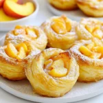 - 2 cups all-purpose flour - ¼ cup granulated sugar - 1 tablespoon baking powder - ½ teaspoon salt - ½ cup unsalted butter, melted - ¾ cup whole milk - 1 teaspoon vanilla extract - 1 egg, beaten (for egg wash) - 1 cup fresh peaches, peeled and diced - 1 teaspoon lemon juice - ½ teaspoon cinnamon - ¼ teaspoon nutmeg - ¼ cup brown sugar I love using fresh peaches in this recipe. They add a sweet and juicy flavor. The lemon juice brightens up the fruit. Cinnamon and nutmeg bring warmth and depth. The filling is both simple and delightful. For the dough, I choose all-purpose flour. It gives the cruffins a nice texture. The sugar and baking powder help them rise and sweeten. Melted butter adds a rich taste. Using whole milk keeps the dough moist. The vanilla extract gives a lovely aroma. Finally, don’t forget the egg wash! It helps the tops turn a beautiful golden brown. You can dust your cruffins with powdered sugar at the end for a nice touch. Each ingredient plays a key role. Together, they create a delicious treat. {{ingredient_image_1}} Start by peeling and dicing your fresh peaches. You need about one cup. In a bowl, mix the diced peaches with a teaspoon of lemon juice, half a teaspoon of cinnamon, and a quarter teaspoon of nutmeg. This blend adds flavor and keeps the peaches bright. Set this bowl aside. Let the flavors combine while you make the dough. In a large bowl, combine two cups of all-purpose flour, a quarter cup of granulated sugar, one tablespoon of baking powder, and half a teaspoon of salt. Whisk them well. Create a well in the center. Pour in half a cup of melted unsalted butter, three-quarters of a cup of whole milk, and one teaspoon of vanilla extract. Mix until just combined. Avoid overmixing; you want the dough to be light and fluffy. Lightly dust your work surface with flour. Roll the dough into a rectangle that is about a quarter inch thick. Cut the dough into long strips, each about three inches wide. Take your peach mixture and spread a thin layer over the strips. Sprinkle a little brown sugar on top of the peaches for extra sweetness. Carefully roll each strip into a tight cylinder. Then, coil the cylinder into a spiral and tuck the end underneath. Place each cruffin into a greased muffin tin, spiral side facing up. Wrap the muffin tin with plastic wrap and chill it in the fridge for at least 30 minutes. This step helps the layers puff up while baking. Preheat your oven to 375°F (190°C). Once chilled, take the cruffins out. Brush the tops with a beaten egg for a golden finish. Bake them for 20-25 minutes until they are golden brown and puffed. Let them cool in the tin for a few minutes before transferring them to a wire rack. Dust with powdered sugar before serving for a sweet touch. To get the best dough, mix the dry and wet ingredients gently. Overmixing makes the cruffins tough. You want a soft, pliable dough. When rolling it out, use a light touch. Aim for a rectangle about ¼ inch thick. If the dough sticks, sprinkle a little flour on the surface. For a tasty filling, let the peach mixture sit for a while. This way, the flavors blend nicely. Combine fresh peaches with lemon juice, cinnamon, and nutmeg. The lemon juice brightens the peach flavor. Sprinkle brown sugar on top for extra sweetness. Use ripe peaches for the best taste. Preheat your oven to 375°F (190°C) for even cooking. Brush the tops with beaten egg before baking. This gives a lovely golden color. Bake until they puff up and turn golden brown. This usually takes 20 to 25 minutes. Let them cool in the tin for a few minutes before taking them out. Pro Tips Use Ripe Peaches: Ensure your peaches are ripe and fragrant for the best flavor in your cruffins. Chill the Dough: Chilling the rolled cruffins helps maintain their shape and creates a flakier texture when baked. Don’t Overmix: Mix the dough just until combined to keep your cruffins light and fluffy. Experiment with Spices: Feel free to add a pinch of ginger or cardamom for an extra layer of flavor in your peach filling. {{image_2}} You can swap peaches for other fruits. Berries work great. Try blueberries, raspberries, or strawberries. Apples also add a nice crunch. Use any fresh fruit you like. Just adjust sugar based on the fruit's sweetness. You can make cruffins gluten-free. Use a gluten-free flour blend instead of all-purpose flour. Check the blend has a good starch mix for lightness. Also, make sure your baking powder is gluten-free. This keeps the texture airy and soft. Add spices to boost flavor. Cardamom pairs well with peaches. A pinch of ginger adds warmth. You can also mix in some lemon zest for brightness. For a sweet twist, drizzle honey over the top before baking. These small changes make a big difference. After you enjoy your peach pie cruffins, you might have some left. Store them in an airtight container. This keeps them fresh. Place the container at room temperature for up to two days. If you want them to last longer, put them in the fridge. They will stay good for about a week in the fridge. To enjoy your cruffins warm, you can reheat them. Preheat your oven to 350°F (175°C). Place the cruffins on a baking sheet. Heat them for about 5 to 10 minutes. This will revive their fluffiness. You can also use a microwave. Heat them for 10 to 15 seconds. Just be careful not to overheat them. If you want to save your cruffins for later, freezing is a great option. First, let them cool completely. Then, wrap each cruffin in plastic wrap. After that, place them in a freezer-safe bag or container. They can last up to three months in the freezer. When you’re ready to eat, just thaw them in the fridge overnight and reheat. Enjoy your delicious treat anytime! To make cruffins from scratch, follow these steps: - Mix flour, sugar, baking powder, and salt in a bowl. - Make a well and add melted butter, milk, and vanilla. - Stir until just combined. - Roll out the dough, cut it into strips, and layer with peach filling. - Roll and coil the strips into spirals. - Chill the cruffins, then bake until golden. This method gives you soft, flaky layers that taste amazing. Yes, you can use canned peaches. Choose peaches packed in juice, not syrup. - Drain and chop the peaches to avoid excess liquid. - Follow the same steps for mixing with lemon juice and spices. Using canned peaches saves time, but fresh ones add more flavor. Serve peach pie cruffins warm or at room temperature. - Dust with powdered sugar for a sweet touch. - Pair with fresh peach slices or a scoop of whipped cream. This adds color and makes the dessert more inviting. You can also serve them on a rustic wooden board for a nice look. Peach pie cruffins last about 2 to 3 days at room temperature. - Keep them in an airtight container to stay fresh. - If you want to keep them longer, freeze them for up to 2 months. Just thaw in the fridge and warm before serving. In this post, we explored making delicious peach pie cruffins. We covered ingredients like dry, wet, and filling options. You learned step-by-step instructions, from preparing peaches to baking the cruffins. Plus, I shared tips for perfect texture and flavor. Lastly, you can try different fruit and gluten-free options. Remember the best ways to store and reheat them. Enjoy your cruffins fresh, and share them with friends!