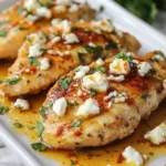 You need 4 boneless, skinless chicken breasts for this dish. These chicken breasts stay juicy while cooking and soak up the flavors well. They are perfect for this recipe. The marinade is key to the flavor. Here’s what you will need: - ¼ cup hot honey (or honey mixed with chili flakes for heat) - 2 tablespoons olive oil - 3 cloves garlic, minced - 1 teaspoon paprika - 1 teaspoon dried oregano - Salt and pepper to taste Mix the hot honey, olive oil, garlic, paprika, oregano, salt, and pepper in a bowl. This blend creates a sweet and spicy base that makes the chicken shine. To finish it off, you will need: - ½ cup crumbled feta cheese - Fresh parsley, chopped (for garnish) The feta cheese adds a creamy texture and salty flavor. The parsley brightens up the dish, making it look and taste fresh. Drizzle a bit of extra hot honey on top for added sweetness and heat. This simple act elevates the whole meal. {{ingredient_image_1}} First, preheat your oven to 400°F (200°C). This step is key for even cooking. Next, grab a mixing bowl. Combine hot honey, minced garlic, paprika, oregano, olive oil, salt, and pepper. Mix it well to form a tasty marinade. Take your chicken breasts and place them in a ziplock bag or a bowl. Pour the marinade over the chicken. Seal the bag or cover the bowl. Let it marinate in the fridge for at least 30 minutes. For more flavor, you can let it sit for up to 2 hours. After marinating, arrange the chicken in a baking dish. Make sure they are evenly spaced. Now, sprinkle crumbled feta cheese on top of each chicken breast. Drizzle a bit of extra hot honey over the feta. This adds a nice touch of sweetness. Bake the chicken in the preheated oven for 25 to 30 minutes. Check the chicken's internal temperature. It should reach 165°F (75°C). The feta will turn slightly golden. Once the chicken is done, take it out of the oven. Let it rest for about 5 minutes. This helps keep it juicy. Finally, garnish with chopped fresh parsley. It adds color and freshness to the dish. Serve your Hot Honey Feta Chicken and enjoy! Marinating the chicken is key to great flavor. I suggest a minimum of 30 minutes. This lets the chicken soak up the spices and honey. For even better taste, marinate for up to 2 hours. This gives the flavors more time to blend. If you can, try to marinate overnight in the fridge. You will taste the difference when you bite into the chicken. For perfect chicken, start by preheating your oven to 400°F (200°C). Make sure the chicken is spread out in the baking dish. This helps it cook evenly. Use a meat thermometer to check the internal temperature. It should reach 165°F (75°C) to be safe to eat. Let the chicken rest for 5 minutes after baking. This keeps it juicy and tender. Serve the Hot Honey Feta Chicken on a nice platter. Drizzle some leftover hot honey over the top. A sprinkle of parsley adds color and freshness. Pair it with roasted veggies or a fresh salad. These sides balance the spicy and sweet flavors. You can also serve it with rice or quinoa for a hearty meal. Enjoy your feast! Pro Tips Marinate Longer for Deeper Flavor: For the best results, marinate the chicken for at least 2 hours, or even overnight. This will infuse the meat with more flavor and tenderness. Choose Quality Feta: Using high-quality feta cheese can elevate the dish significantly. Look for a crumbly, rich variety for the best flavor and texture. Adjust the Heat: If you prefer less spice, reduce the amount of hot honey or chili flakes. Conversely, for an extra kick, add more to suit your taste. Rest Before Serving: Allow the chicken to rest for 5-10 minutes after baking. This helps retain juices, making the chicken more moist and flavorful when served. {{image_2}} You can switch up the feta cheese if you want. Try goat cheese for a creamier taste. It melts well and adds a tangy flavor. If you like sharpness, use aged cheddar. It gives a nice bite to the dish. For a milder flavor, mozzarella is a great choice. It melts beautifully and balances the heat from the honey. You can easily change the spice level to fit your taste. For less heat, use regular honey instead of hot honey. Just skip the chili flakes in the marinade. If you want more kick, add extra chili flakes or sliced jalapeños. You can also try adding a pinch of cayenne pepper. This will give your chicken a nice kick without being too hot. This dish pairs well with many sides. Roasted vegetables bring color and crunch. Try carrots, zucchini, or bell peppers. A fresh salad with greens and a light vinaigrette complements the meal. If you crave comfort, serve it with creamy mashed potatoes. Rice is another good option, especially with the sweet sauce. Each side adds to the meal's flavor and makes it more filling. You can keep Hot Honey Feta Chicken in the fridge. Place it in an airtight container. It stays fresh for up to 3 days. Make sure it cools down before storing. This helps keep the chicken juicy. If you want to freeze your Hot Honey Feta Chicken, wrap it tightly. Use plastic wrap or foil. Then place it in a freezer-safe bag. It can last up to 3 months. To thaw, move it to the fridge overnight before reheating. To reheat, use the oven for best results. Preheat it to 350°F (175°C). Place the chicken in a baking dish. Cover it with foil to keep it moist. Heat for about 15-20 minutes. Check that it reaches 165°F (75°C) inside. You can also use a microwave if you're short on time. Just cover it to avoid drying out. If you can't find feta cheese, try using goat cheese. Goat cheese has a similar tangy flavor and creamy texture. You can also use ricotta salata for a milder taste. If you're looking for a dairy-free option, try crumbled tofu mixed with lemon juice. This creates a similar texture without the dairy. Yes, you can use bone-in chicken. Just be aware that bone-in chicken takes longer to cook. It can add more flavor too. Make sure to adjust the cooking time. Aim for an internal temperature of 165°F. A meat thermometer helps check this. The best way to know is by using a meat thermometer. Stick it into the thickest part of the chicken. It should read 165°F. If you don’t have a thermometer, cut into the chicken. The juices should run clear, and the meat should not be pink. This shows it’s safe to eat. This blog post guided you through making a tasty chicken dish. We covered the key ingredients, from chicken and marinade to toppings. I provided clear step-by-step instructions for prepping, baking, and adding finishing touches. You learned helpful tips for marinating, cooking, and serving. Variations on cheese and spice levels allow for personal touches. Lastly, I shared storage tips to keep leftovers fresh. Enjoy your cooking and explore these ideas to make each meal a hit!