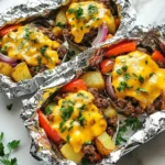 - 1 lb ground beef - 1 cup diced bell peppers (mix of colors) - 1 cup diced red onion - 1 cup small potato cubes (pre-cooked if desired for faster cooking) - 1 cup shredded cheddar cheese - 2 tablespoons Worcestershire sauce - 1 teaspoon garlic powder - 1 teaspoon onion powder - Salt and pepper to taste - Fresh parsley Gathering the right ingredients is key to making great Burger Dinner Foil Packets. You can start with one pound of ground beef, which serves as the base. I like to mix in diced bell peppers for color and crunch. Use a mix of red, yellow, and green for a vibrant dish. A cup of diced red onion adds a sweet bite, and a cup of small potato cubes helps fill you up. For flavor, Worcestershire sauce gives a nice umami boost. Garlic and onion powders enhance the taste without extra prep. Don't forget salt and pepper; they bring all the flavors together. Finally, I always add a cup of shredded cheddar cheese on top. It melts beautifully and adds creaminess. If you want to make it look nice, sprinkle some fresh parsley on top before serving. It adds color and a fresh taste. These ingredients come together to create a simple and tasty meal that everyone will love. {{ingredient_image_1}} - Mixing the beef mixture Start by taking a large mixing bowl. Add 1 pound of ground beef into the bowl. Then, pour in 2 tablespoons of Worcestershire sauce. Next, sprinkle 1 teaspoon of garlic powder and 1 teaspoon of onion powder into the mix. Add salt and pepper to taste. Use your hands or a spoon to mix everything until just combined. Be careful not to over-mix; this keeps the burgers tender. - Chopping vegetables and potatoes Now, grab your knife and cutting board. Dice 1 cup of colorful bell peppers and 1 cup of red onion into small pieces. Then, take your pre-cooked potatoes and cut them into small cubes. This step makes sure all your ingredients cook evenly. - Cutting aluminum foil sheets Take 4 large sheets of aluminum foil. Each sheet should be big enough to hold all your tasty fillings. Lay them flat on your work surface. - Portioning the beef mixture Place about ÂŒ pound of the beef mixture in the center of each foil sheet. Make sure to spread it out a bit. Next, add equal amounts of the chopped bell peppers, red onion, and potato cubes on top of the beef. - Preheating the grill or oven Before cooking, preheat your grill or oven to 400°F (200°C). This step helps everything cook quickly and evenly. - Cooking time and temperature Once your grill or oven is hot, place the foil packets inside. Cook them for about 25-30 minutes. You want the beef to be fully cooked. The internal temperature should reach 160°F (70°C). After cooking, carefully open the packets to release steam. Sprinkle 1 cup of shredded cheddar cheese on top of each packet. Close the packets again and let them sit for another 5 minutes to melt the cheese. To make the best burger mixture, avoid over-mixing. If you mix too much, your burgers can become tough. Just blend until the ingredients are combined. It should feel soft but not sticky. You can customize your seasoning to taste. Add more garlic powder or Worcestershire sauce if you want extra flavor. Don't be afraid to taste the raw mixture. This helps you find the right balance. You can grill or bake these packets. If you grill, heat it to 400°F. Place the packets on the grill and close the lid. For the oven, preheat to 400°F as well. Cooking time can vary. Thicker cuts of beef may need a few extra minutes. Always check the internal temperature. It should reach 160°F for safe eating. These burger packets pair well with sides and sauces. Try serving them with a fresh salad or some crispy fries. You can also add your favorite dipping sauce. Ketchup, mustard, or ranch dressing works great. For a special touch, add sliced pickles or avocado on top before serving. Enjoy your meal with a cold drink for the perfect finish. Pro Tips Choose Your Beef Wisely: For the juiciest burgers, opt for ground beef with a fat content of around 80/20. This will keep your patties moist and flavorful. Pre-cook Potatoes for Faster Cooking: Using pre-cooked potato cubes will not only speed up the cooking time but also ensure that your potatoes are perfectly tender. Seal the Packets Tightly: Make sure your foil packets are sealed well to trap in the steam, which helps cook the ingredients evenly and keeps them juicy. Experiment with Seasonings: Donât hesitate to add your favorite spices or herbs to the beef mixture for an extra flavor boost. Try adding smoked paprika or Italian seasoning! {{image_2}} You can switch up the meat in your burger packets. Ground turkey or chicken works great. They are leaner and still tasty. If you want a vegetarian meal, try using black bean or lentil patties. These alternatives add a nice twist and are full of flavor. Spices can take your packets to the next level. Try adding chili powder or hot sauce for some heat. You can also mix in different cheeses. Gouda or pepper jack can give a nice kick. Experiment with flavors and find what you like best! Use seasonal veggies to change the taste. Fresh zucchini or squash adds a nice crunch. You can also add corn for sweetness. This keeps your meal fresh and colorful. Feel free to get creative with the veggies you choose! After your meal, let the foil packets cool down. Place any leftovers in an airtight container. Store them in the fridge for up to three days. To reheat, I suggest using the oven. Preheat it to 350°F (175°C) and heat for about 15 minutes. You can also use the microwave. Just make sure to remove any foil before microwaving. You can freeze the cooked packets if you want to save some for later. First, let them cool completely. Then wrap each packet tightly in plastic wrap. Place them in a freezer-safe bag or container. They can last up to three months in the freezer. To thaw, move them to the fridge overnight. If you want to cook from frozen, preheat your oven to 400°F (200°C) and add 10 extra minutes to the cooking time. In the fridge, your burger dinner foil packets will stay fresh for about three days. If you freeze them, they will keep well for up to three months. Always check for any signs of spoilage before using leftovers. Yes, you can make these packets ahead. Assemble them and store in the fridge for up to 24 hours. This saves time on busy days. Just remember to cook them within a day for best taste and safety. If you lack aluminum foil, try parchment paper. It can hold moisture well. You can also use reusable silicone bags or baking dishes with lids. Each option works but may change cooking times. Check the internal temperature with a meat thermometer. It should reach 160°F (70°C). If you donât have one, cut into the burger. It should be brown inside, with no pink showing. Yes! Swap potatoes for cauliflower or zucchini. Both add flavor and texture without the carbs. You can also use lean ground turkey or chicken to lower fat content. Absolutely! Preheat your oven to 400°F (200°C). Place the foil packets directly on the oven rack or a baking sheet. Cook as directed for 25-30 minutes. Enjoy the same tasty results! In this post, we covered how to make simple foil packets using ground beef and veggies. You learned about the main ingredients, seasonings, and steps to create perfect packets. We also discussed tips for cooking and storing leftovers. Mix and match ingredients to suit your taste. With these easy pointers, you can enjoy delicious meals any time. Remember, these packets are all about fun and flavor! Enjoy your cooking adventure ahead.