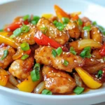 - 500g boneless chicken thighs - 1 tablespoon cornstarch - 2 tablespoons vegetable oil - 1 cup bell peppers (red, green, yellow) - 1 medium onion - 2 cloves garlic - 1 tablespoon ginger - 3 tablespoons gochujang - 2 tablespoons soy sauce - 1 tablespoon honey - 1 tablespoon sesame oil - 1 teaspoon sesame seeds - 2 green onions When I make Korean Spicy Chicken Stir Fry, I love to gather fresh ingredients first. The chicken thighs are my go-to for this dish because they stay juicy. I slice them into small pieces. Next, I coat the chicken with cornstarch. This helps give it a nice crunch when cooked. For the vegetables, I choose colorful bell peppers. They add sweetness and a pop of color. I also use a medium onion for flavor. Don’t forget garlic and ginger; they bring warmth to the dish. Now, let’s talk sauces. Gochujang is the star here. It gives that spicy and sweet kick. I mix it with soy sauce and honey. This makes the sauce rich and sticky. A touch of sesame oil adds a nice nutty flavor. Finally, I finish it off with sesame seeds and green onions for garnish. Each ingredient plays an important role in making this recipe flavorful and fun. {{ingredient_image_1}} - Toss chicken with cornstarch. - Prepare vegetables. Start by slicing 500g of boneless chicken thighs into bite-sized pieces. Place the chicken in a medium bowl. Sprinkle 1 tablespoon of cornstarch over the chicken. Toss it well to coat each piece. This coating helps the chicken get crispy when cooked. Next, slice 1 cup of bell peppers into strips. You can use red, green, and yellow for color. Slice 1 medium onion into thin pieces. Set these aside for later. - Heat oil and cook chicken. - Remove chicken from skillet. In a large skillet or wok, heat 2 tablespoons of vegetable oil over medium-high heat. Once the oil is hot, add the coated chicken in a single layer. Cook for about 5-7 minutes. Stir occasionally to ensure even cooking. You want the chicken to be browned and cooked through. When done, remove the chicken from the skillet and set it aside on a plate. - Add and sauté bell peppers and onion. - Incorporate garlic and ginger. In the same skillet, add the sliced bell peppers and onion. Sauté them for about 3-4 minutes. You want the vegetables to be tender but still crisp. Next, add 2 cloves of minced garlic and 1 tablespoon of minced ginger to the pan. Cook these for 1 minute until they become fragrant. This will add a nice depth of flavor to your dish. - Return chicken to skillet and add sauces. - Allow sauce to thicken. Now, return the cooked chicken to the skillet with the veggies. Add in 3 tablespoons of gochujang, 2 tablespoons of soy sauce, 1 tablespoon of honey, and 1 tablespoon of sesame oil. Mix everything well to coat the chicken and veggies in the sauce. Cook for an additional 2-3 minutes. This will allow the sauce to thicken slightly. The result is a delicious, spicy stir fry that smells amazing! Cornstarch is key for a nice texture. When you coat the chicken in cornstarch, it helps create a crispy outer layer. This makes every bite more enjoyable. Using high heat cooks the chicken fast. It prevents the chicken from becoming dry. Start with hot oil and keep the chicken in a single layer. This way, it cooks evenly and gets that nice color. You can use other chicken parts if you prefer. Chicken breasts work well, but thighs add more flavor. If you want a lighter option, try turkey. If you can't find gochujang, there are alternatives. You can use other chili pastes like sambal oelek or sriracha. Just adjust the amount to fit your taste. Each option adds a different kind of heat. Korean Spicy Chicken Stir Fry pairs well with rice. Steamed white rice or brown rice balances the spice. You can also serve it with noodles for a tasty twist. Garnishing makes the dish pop. Top it with sesame seeds and chopped green onions for color and crunch. A squeeze of lime adds a fresh touch, too. Pro Tips Coat the Chicken Well: Ensure the chicken is evenly coated with cornstarch to achieve a crispy texture when stir-frying. Control the Heat: Keep the skillet at medium-high heat to ensure the chicken cooks quickly and retains moisture. Customize Your Veggies: Feel free to mix in other vegetables like broccoli or snap peas for added color and nutrition. Balance the Flavors: Taste the sauce before serving and adjust sweetness or spiciness by adding more honey or gochujang as desired. {{image_2}} You can switch the chicken for beef. Thinly slice steak and use it in the same way. Beef adds a rich flavor. If you want a plant-based option, try tofu. Press firm tofu to remove extra water. Cut it into cubes. Cook it like the chicken for a tasty vegan dish. To make this dish less spicy, use less gochujang. You can start with one tablespoon instead of three. Add a little more soy sauce or honey for sweetness. If you want more heat, add sliced fresh chili peppers. You can also mix in chili flakes. Just remember to taste as you go. Feel free to add seasonal vegetables. Zucchini, carrots, and snap peas work great. They all add color and crunch. Each veggie brings its own nutrients. Bell peppers are high in vitamin C. Carrots offer beta-carotene, which is good for your eyes. Enjoy mixing different veggies for fun flavors! To store leftovers, place your Korean Spicy Chicken Stir Fry in an airtight container. Make sure to cool it first. This helps keep the food fresh. I recommend using glass or BPA-free plastic containers. They are safe and easy to clean. You can also use a covered bowl if you don't have containers. For freezing, let the stir fry cool completely. Then, transfer it to freezer-safe bags. Remove as much air as you can before sealing. You can freeze the stir fry for up to three months. When ready to eat, thaw it in the fridge overnight. You can also use the microwave for quick thawing. Reheat in a skillet over medium heat until hot. In the fridge, your stir fry lasts about three to four days. In the freezer, it stays good for up to three months. Check for signs of spoilage before eating. Look for off smells or changes in color. If it smells funny or looks strange, throw it away. Safety first! Yes, you can prepare this dish ahead of time. For meal prep, cook the chicken and veggies, then store them separately. Keep the sauce in a jar. This way, you can mix them just before serving. When ready, reheat everything in a skillet until hot. This keeps the flavors fresh. You can serve Korean Spicy Chicken Stir Fry with white rice or noodles. They soak up the sauce well. For a fresh touch, add a side of cucumber salad. A light drink like iced tea or lemon soda pairs nicely too. Absolutely! This recipe is great for batch cooking. You can make a large batch and store it for later. It stays tasty in the fridge for a few days. Just reheat it when you're ready to eat. Meal prep saves time and makes weeknight dinners easy. If you lack gochujang, use Sriracha for spice. Mix it with a bit of honey for sweetness. You can also try red chili paste or sambal oelek. These alternatives keep the dish flavorful, though they may change the taste slightly. Adjust to your liking! This guide covered how to make Korean Spicy Chicken Stir Fry. We discussed ingredients, preparation steps, and cooking tips. Remember, adjusting spice and adding veggies can enhance your dish. Store leftovers properly to keep them fresh. I encourage you to try variations and experiment with flavors. Cooking should be fun and creative! Enjoy your meal and share it with others.