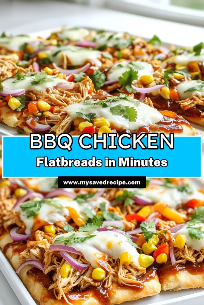 Satisfy your cravings with delicious Sheet Pan BBQ Chicken Flatbreads! This easy recipe combines juicy chicken, colorful veggies, and gooey cheese on warm flatbreads for a perfect meal in just 45 minutes. Ideal for busy weeknights or casual gatherings, it's a tasty treat everyone will love! Click to discover how to make these flavorful flatbreads and bring joy to your dinner table tonight! #BBQChicken #EasyRecipes #SheetPanDinners #FlatbreadFun