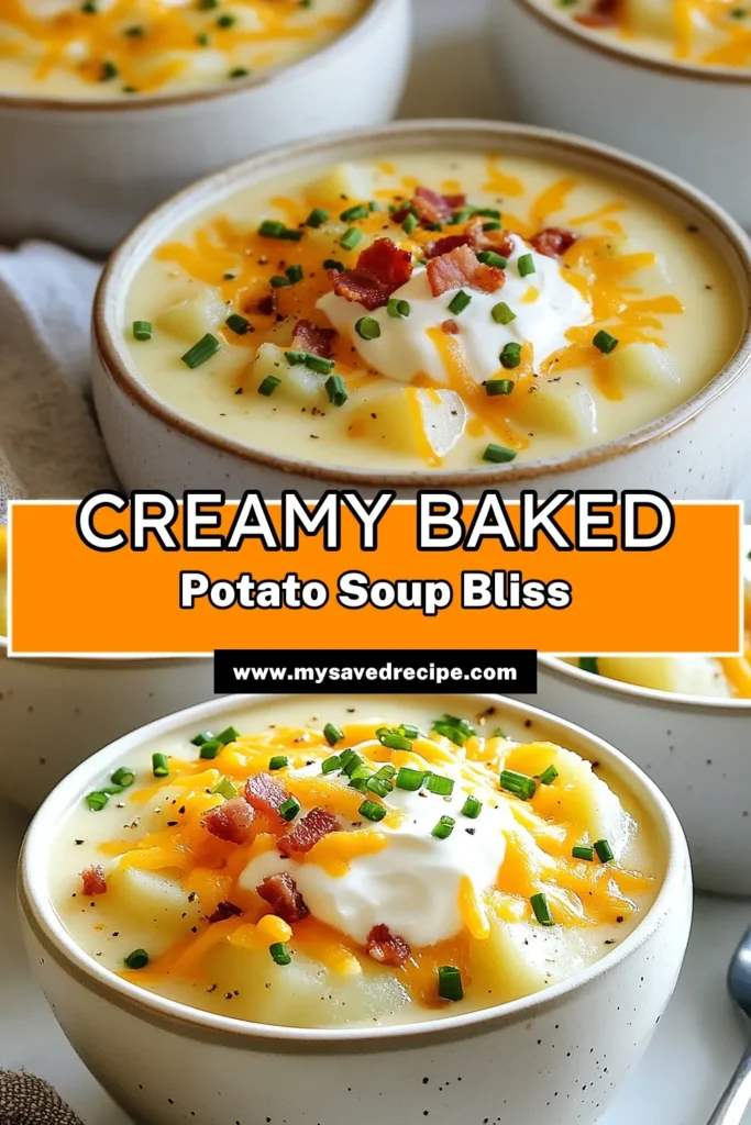 Indulge in this creamy loaded baked potato soup that combines the comforting flavors of a cheddar cheese potato soup with a rich vegetable broth soup. This easy baked potato soup is perfect for chilly nights and can be customized with toppings like crispy bacon and fresh chives. Try this creamy potato soup recipe today for a satisfying meal that your family will love. Don't forget to save this recipe! #LoadedBakedPotatoSoup #CheddarCheese #EasyRecipes #SoupLovers