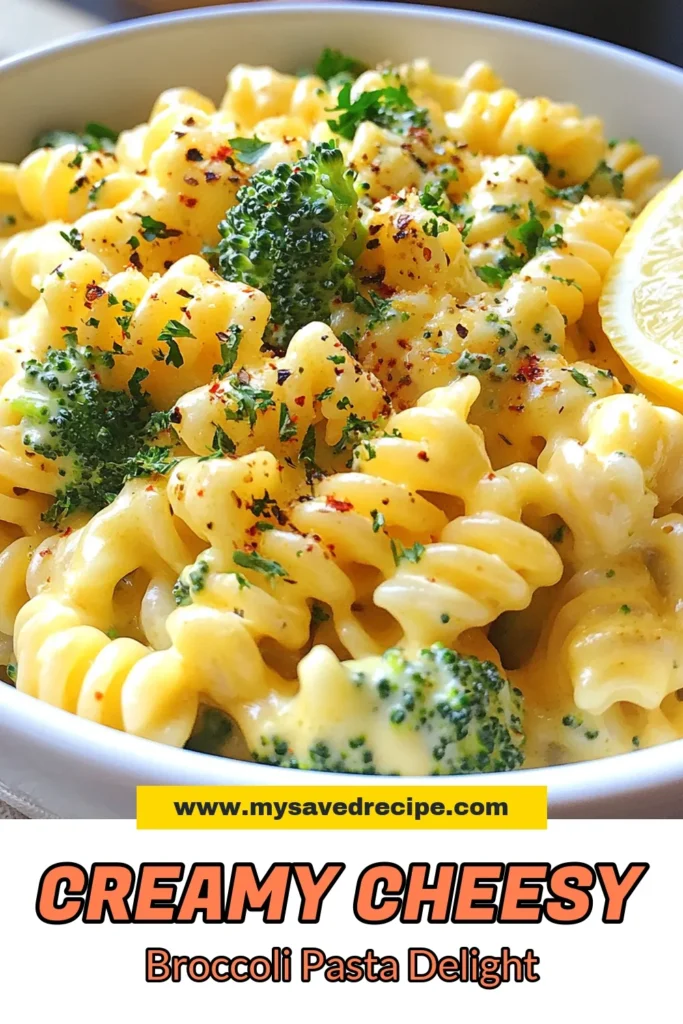 Indulge in this cheesy broccoli pasta that's perfect for any meal! This creamy broccoli pasta recipe combines tender pasta with vibrant broccoli and a rich cheese sauce, making it an easy cheese pasta dish you'll love. Ideal for busy weeknights, this vegetarian pasta recipe is a family favorite. Discover how to make this pasta with broccoli and cheese today! Save the recipe and enjoy! #CheesyBroccoliPasta #VegetarianPasta #CreamyPastaRecipe #PastaDish