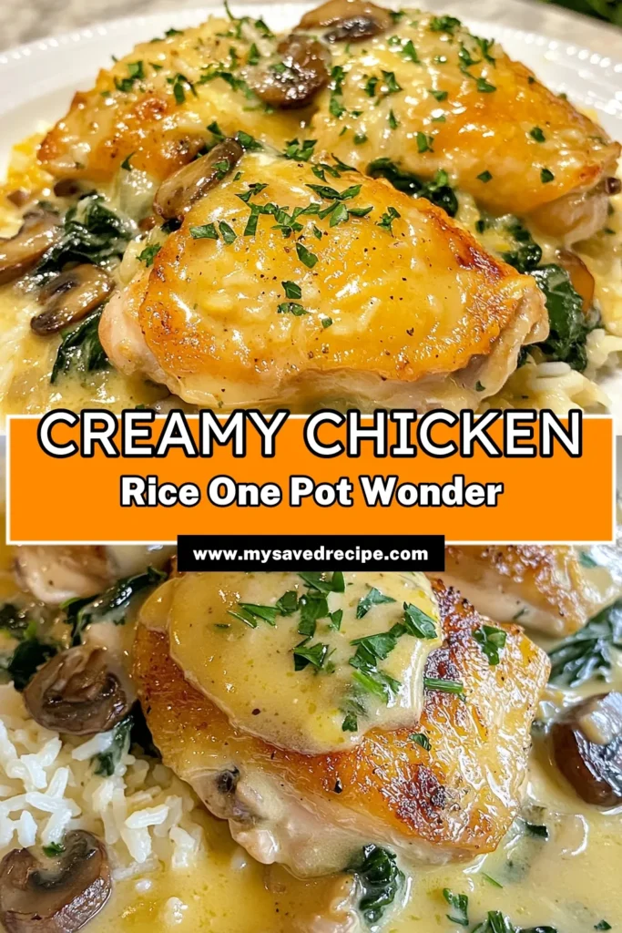 Indulge in this Creamy Smothered Chicken and Rice recipe, the perfect comfort food for family dinners! This easy chicken thighs dinner combines tender chicken with jasmine rice, creating a one pot chicken and rice masterpiece. With rich flavors from heavy cream, garlic, and spices, it's a dish everyone will love. Try this smothered chicken recipe tonight—your taste buds will thank you! Save and share for later! #CreamyChickenAndRice #ComfortFood #OnePotMeal #EasyDinnerIdeas