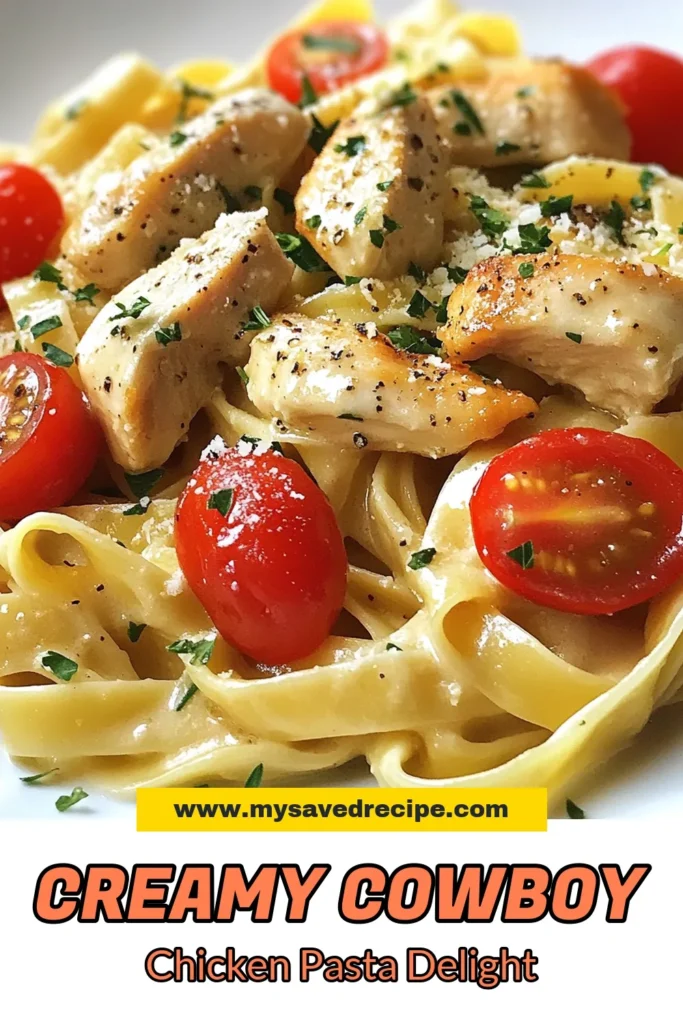 Discover the delightful flavors of Cowboy Butter Chicken Pasta, a creamy garlic pasta recipe that's sure to impress. This easy chicken pasta combines tender chicken and fettuccine in a rich, buttery sauce for a one-pan butter chicken dish that’s perfect for any weeknight dinner. In just 30 minutes, you can enjoy this satisfying meal! Save this recipe for a delicious dinner idea tonight! #CowboyButterChickenPasta #EasyChickenPasta #FettuccineChickenRecipe #CreamyGarlicPastaRecipe