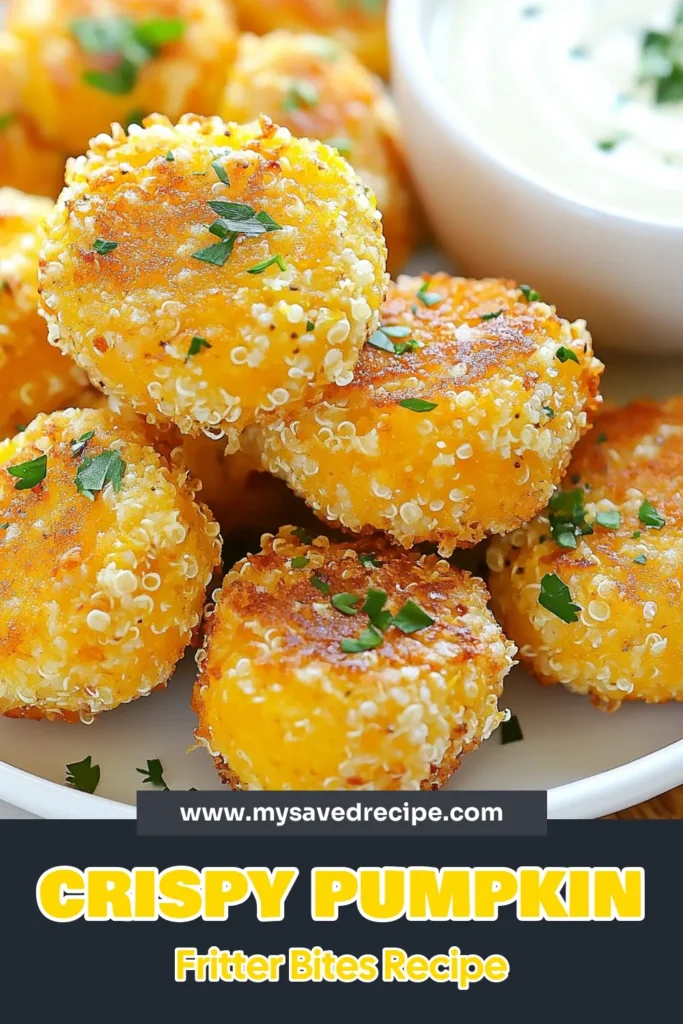 Discover the perfect combination of flavor and nutrition with these Baked Pumpkin Fritter Bites! These delicious pumpkin quinoa bites are a fantastic option for gluten-free pumpkin recipes and make for healthy pumpkin snacks or a delightful pumpkin appetizer. Quick and easy to prepare, you’ll love serving them warm with your favorite dipping sauce. Don’t miss out on these tasty bites—save the recipe today! #BakedPumpkinFritters #HealthySnacks #PumpkinRecipes #GlutenFreeCooking