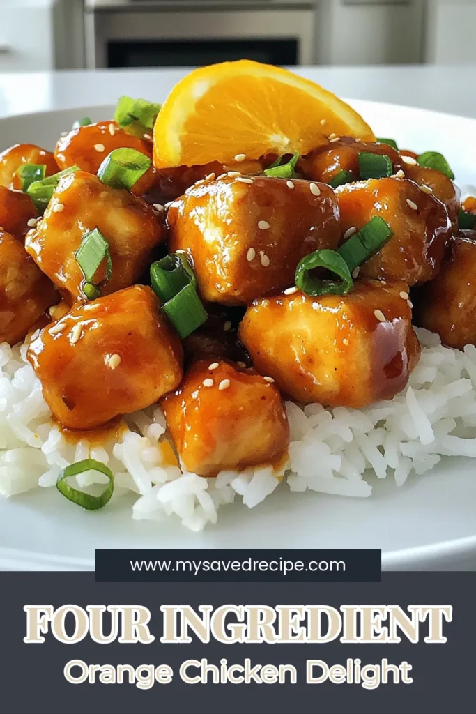 Looking for a delicious and simple dish? Try this four-ingredient orange chicken recipe! With just chicken breast, orange juice, soy sauce, and cornstarch, you can whip up an easy orange chicken in just 20 minutes. Perfect for quick chicken recipes, this zesty chicken dish is sure to impress your family. Don’t miss out—save this recipe for a weeknight dinner! #orangechickenrecipe #easyorangechicken #fouringredientrecipes #zestychickendishes